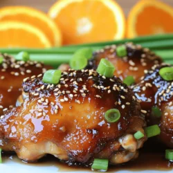 Für dieses Rezept brauchen Sie: - 4 Hähnchenschenkel, mit Knochen und Haut - 125 ml frischer Orangensaft - Abrieb von 1 Orange - 2 Esslöffel frischer Ingwer, fein gehackt - 3 Esslöffel Honig - 2 Esslöffel Sojasauce - 1 Esslöffel Sesamöl - 3 Knoblauchzehen, fein gehackt - Salz und Pfeffer nach Geschmack Die Hähnchenschenkel sind die Hauptzutat. Sie geben dem Gericht viel Geschmack und Saftigkeit. Der frische Orangensaft und die Schale sorgen für eine fruchtige Note. Der Ingwer bringt eine scharfe und würzige Tiefe, während der Honig die Süße liefert. Sojasauce fügt eine salzige Umami-Note hinzu, die perfekt passt. Zu den Gewürzen und Soßen gehören: - Honig - Sojasauce - Sesamöl - Salz - Pfeffer Diese Zutaten bringen die Aromen zusammen. Die Sojasauce und das Sesamöl geben dem Gericht eine asiatische Note. Salz und Pfeffer sind wichtig, um das Hühnchen zu würzen. Sie können Ihr klebriges Orangen-Ingwer-Hühnchen garnieren mit: - 2 Frühlingszwiebeln, gehackt - Geröstete Sesamsamen Die Frühlingszwiebeln bringen Frische und Farbe. Die gerösteten Sesamsamen fügen einen knusprigen Biss hinzu. Diese Garnierungen machen das Gericht nicht nur lecker, sondern auch schön anzusehen. Zuerst nimmst du eine mittelgroße Schüssel. Mische den frischen Orangensaft, den Abrieb von einer Orange, den gehackten Ingwer, den Honig, die Sojasauce, das Sesamöl und den gehackten Knoblauch gut zusammen. Füge Salz und Pfeffer nach deinem Geschmack hinzu. Jetzt kommen die Hähnchenschenkel dazu. Bestreiche sie gründlich mit der Marinade. Decke die Schüssel ab. Lass das Hühnchen mindestens 30 Minuten im Kühlschrank marinieren. Für einen stärkeren Geschmack kannst du es bis zu 2 Stunden marinieren. Heize deinen Ofen auf 200°C vor. Das ist wichtig, damit das Hühnchen gleichmäßig gart. Während der Ofen aufheizt, kannst du die nächsten Schritte planen. Nimm eine große, ofenfeste Pfanne und erhitze etwas Öl bei mittelhoher Hitze. Lege die marinierten Hähnchenschenkel mit der Hautseite nach unten in die Pfanne. Brate sie für etwa 4-5 Minuten an, bis die Haut goldbraun und knusprig ist. Wende die Schenkel vorsichtig und brate die andere Seite für 2-3 Minuten. Gieße die restliche Marinade über die angebratenen Hähnchenschenkel. Stelle die Pfanne in den vorgeheizten Ofen und backe das Hühnchen für 25-30 Minuten. Achte darauf, dass das Hühnchen eine Innentemperatur von 75°C erreicht. Nimm das Hühnchen nach dem Backen aus dem Ofen. Lege die Schenkel auf einen Servierteller. Stelle die Pfanne wieder auf den Herd bei mittlerer Hitze. Lasse die restliche Sauce für etwa 5 Minuten köcheln, bis sie eindickt und klebrig wird. Träufle die klebrige Glasur über die Hähnchenschenkel. Garnieren kannst du das Gericht mit gehackten Frühlingszwiebeln und gerösteten Sesamsamen. So sieht es nicht nur gut aus, sondern schmeckt auch fantastisch! Die Marinierzeit ist wichtig für den Geschmack. Ich empfehle, das Hühnchen mindestens 30 Minuten zu marinieren. So kann das Hühnchen die Aromen gut aufnehmen. Wenn du mehr Zeit hast, mariniere es bis zu 2 Stunden. Das gibt dir einen intensiveren Geschmack. Denke daran, das Hühnchen im Kühlschrank zu lagern. So bleibt es frisch und sicher. Wenn du kein Hühnchen magst, gibt es viele Alternativen. Du kannst zum Beispiel Hähnchenbrust verwenden. Auch Tofu oder Tempeh sind gute Optionen für Vegetarier. Achte darauf, die Garzeit anzupassen. Diese Alternativen können schneller gar werden. Die Garzeit im Ofen hängt von der Dicke des Fleisches ab. Bei Hähnchenschenkeln sind 25 bis 30 Minuten bei 200°C ideal. Das Hühnchen sollte eine Innentemperatur von 75°C erreichen. Ein Fleischthermometer hilft dir, sicherzustellen, dass es durch ist. Wenn du die Haut knusprig magst, lasse das Hühnchen etwas länger im Ofen. So wird die Glasur noch klebriger und leckerer. {{image_4}} Wenn du eine vegetarische Variante möchtest, kannst du Tofu oder Tempeh verwenden. Diese Zutaten nehmen die Marinade gut auf. Schneide den Tofu in Würfel und mariniere ihn wie das Hühnchen. Brate den Tofu in der Pfanne goldbraun an. Backe ihn dann auch im Ofen. So bekommst du einen leckeren, klebrigen Geschmack. Du kannst das Hühnchen auch grillen. Marinieren und dann auf den Grill legen. Grill das Hühnchen bei mittlerer Hitze für 15 bis 20 Minuten. Du kannst es auch in einer Pfanne auf dem Herd braten. Achte darauf, die Haut knusprig zu machen. Die Glasur kannst du in beiden Methoden ebenfalls verwenden. Wenn du es schärfer magst, füge Chili oder Pfeffer hinzu. Für mehr Süße kannst du mehr Honig verwenden. Experimentiere mit anderen Kräutern wie Koriander oder Basilikum. Diese geben dem Gericht eine frische Note. So machst du das Rezept ganz nach deinem Geschmack. Du kannst die Reste von klebrigem Orangen-Ingwer-Hühnchen in einem luftdichten Behälter aufbewahren. Stelle sicher, dass das Hühnchen gut abgekühlt ist, bevor du es in den Kühlschrank legst. So bleibt der Geschmack frisch. Die Reste halten sich bis zu drei Tage. Wenn du das Hühnchen aufwärmst, achte darauf, es gleichmäßig zu erwärmen. Falls du mehr Hühnchen hast, kannst du es auch einfrieren. Lege die Reste in einen gefrierfesten Behälter oder einen Gefrierbeutel. Vergiss nicht, das Datum und den Inhalt zu beschriften. So erkennst du, was drin ist. Das Hühnchen kann bis zu drei Monate eingefroren werden. Zum Auftauen lege es über Nacht in den Kühlschrank. Um das Hühnchen wieder warm zu machen, gibt es verschiedene Methoden. Du kannst es in der Mikrowelle aufwärmen. Stelle die Mikrowelle auf mittlere Hitze ein. Alternativ kannst du eine Pfanne verwenden. Erhitze etwas Öl und brate das Hühnchen bei mittlerer Hitze, bis es warm ist. Achte darauf, die Glasur nicht zu verbrennen. Ein weiterer Tipp: Im Ofen wird das Hühnchen schön knusprig. Heize den Ofen auf 180 °C vor und backe es für 10-15 Minuten. Marinieren Sie das Hühnchen mindestens 30 Minuten. Für mehr Geschmack können Sie es bis zu 2 Stunden marinieren. So zieht die Marinade gut in das Fleisch ein. Ja, die Marinade ist vielseitig. Sie können sie auch für Gemüse oder Fisch nutzen. Achten Sie darauf, die Marinade zu kochen, wenn Sie sie als Sauce verwenden. Dieses Gericht passt gut zu Reis oder Quinoa. Auch gedämpftes Gemüse ist eine tolle Beilage. Sie können auch einen frischen Salat servieren. Ja, das Rezept kann glutenfrei sein. Verwenden Sie einfach glutenfreie Sojasauce. Alle anderen Zutaten sind bereits glutenfrei. Ja, Sie können das Hühnchen im Slow Cooker zubereiten. Marinieren Sie es zuerst. Legen Sie die Hähnchenschenkel dann in den Slow Cooker. Kochen Sie bei niedriger Hitze für 4-6 Stunden. Das Klebrige Orangen-Ingwer-Hühnchen ist einfach und lecker. Wir haben die besten Zutaten, eine Schritt-für-Schritt-Anleitung und praktische Tipps besprochen. Variationen machen das Rezept flexibel, und die Lagerinformationen helfen dir, Reste gut aufzubewahren. Kochen kann Spaß machen und schmeckt noch besser! Ich hoffe, du probierst es aus und genießt das Ergebnis. So gelingt dir ein leckeres Gericht, das alle begeistert.