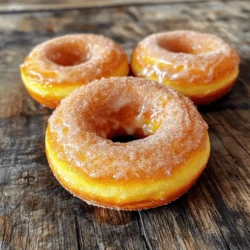 Um köstliche Zimt-Zucker-Kürbis-Donuts zu machen, brauchst du folgende Zutaten: - 1 Tasse Kürbispüree aus der Dose - 1/2 Tasse Kristallzucker - 1/4 Tasse Brauner Zucker - 2 große Eier - 1/4 Tasse ungesüßtes Apfelmus - 1/4 Tasse Milch (oder pflanzliche Milch) - 2 Tassen Weizenmehl (Type 405) - 1 Teelöffel Backpulver - 1/2 Teelöffel Natron - 1 Teelöffel gemahlener Zimt - 1/2 Teelöffel gemahlene Muskatnuss - 1/4 Teelöffel gemahlener Ingwer - 1/4 Teelöffel Salz - 1/4 Tasse geschmolzene Butter (oder vegane Butter) - 1/2 Tasse Kristallzucker (zum Wälzen) - 2 Teelöffel gemahlener Zimt (zum Wälzen) Diese Zutaten bringen den perfekten herbstlichen Geschmack. Für die Zubereitung der Donuts benötigst du: - Eine Donutform - Eine große Rührschüssel - Eine zweite Schüssel - Einen Spritzbeutel oder einen Gefrierbeutel - Ein Kochspray oder Öl - Ein Kuchengitter Mit diesen Werkzeugen gelingt dir das Backen ganz einfach. Wähle frische und hochwertige Zutaten für beste Ergebnisse: - Kürbispüree: Verwende echtes Kürbispüree aus der Dose für einen konstanten Geschmack. - Zucker: Brauner Zucker gibt den Donuts einen tiefen Geschmack. Nutze ihn! - Gewürze: Frisch gemahlene Gewürze sind stark. Sie geben deinen Donuts mehr Aroma. - Milch: Pflanzliche Milch ist eine gute Wahl für vegane Donuts. - Butter: Achte darauf, dass die Butter frisch ist. Das macht einen großen Unterschied. Diese Tipps helfen dir, die besten Zimt-Zucker-Kürbis-Donuts zu backen. Heize deinen Ofen auf 175 °C vor. Das ist wichtig, damit die Donuts gleichmäßig backen. Nimm eine Donutform und fette sie gut ein. Du kannst dafür Kochspray oder etwas Öl verwenden. So kleben die Donuts später nicht fest. In einer großen Schüssel mischst du das Kürbispüree, den Kristallzucker, den braunen Zucker, die Eier, das Apfelmus und die Milch. Rühre alles gut durch, bis es eine glatte Masse ergibt. In einer anderen Schüssel vermengst du das Weizenmehl, das Backpulver, das Natron, den Zimt, die Muskatnuss, den Ingwer und das Salz. Diese Mischung sorgt für den tollen Geschmack der Donuts. Jetzt fügst du die trockenen Zutaten zur feuchten Mischung hinzu. Rühre sanft, bis alles so gerade vermischt ist. Gieße die geschmolzene Butter dazu und mische erneut. Fülle dann die Donutform zu zwei Dritteln mit dem Teig. Das geht am besten mit einem Spritzbeutel oder einem Gefrierbeutel mit abgeschnittener Ecke. Backe die Donuts 10 bis 12 Minuten lang. Prüfe mit einem Zahnstocher, ob sie fertig sind. Lass sie etwa 5 Minuten in der Form abkühlen und setze sie dann auf ein Kuchengitter. Bereite dir in einer kleinen Schüssel die Zimt-Zucker-Mischung vor. Während die Donuts noch warm sind, bestreiche sie mit geschmolzener Butter. Wälze sie dann in der Zimt-Zucker-Mischung. So erhalten sie den perfekten Glanz und den leckeren Geschmack. Jetzt kannst du die Donuts genießen! Um die perfekten Zimt-Zucker-Kürbis-Donuts zu backen, achte auf die Mischung. Mische die feuchten und trockenen Zutaten sorgfältig. Übermixen kann die Donuts hart machen. Fülle die Donutform nur bis zwei Drittel, damit sie beim Backen aufgehen können. Achte darauf, die Donuts nicht zu lange zu backen. Ein Zahnstocher sollte sauber herauskommen, wenn sie fertig sind. Ein häufiger Fehler ist, die Donuts zu lange im Ofen zu lassen. Das macht sie trocken. Verwende kein frisches Kürbispüree, da es zu viel Feuchtigkeit hat. Achte darauf, die Zutaten gut abzuwiegen. Zu viel oder zu wenig Mehl kann die Textur ändern. Vergiss nicht, die Donutform gut einzufetten, damit die Donuts nicht kleben bleiben. Gelungene Donuts sind goldbraun und locker. Sie sollten beim Drücken leicht zurückspringen. Wenn die Donuts beim Backen gleichmäßig aufgehen, hast du alles richtig gemacht. Der Duft von Zimt und Kürbis sollte dein Zuhause erfüllen. Wenn du die Donuts in Zimt-Zucker wälzt, sollten sie gleichmäßig bedeckt sein. So schmecken sie am besten! {{image_4}} Wenn du eine vegane Version der Zimt-Zucker-Kürbis-Donuts machen möchtest, kannst du die Eier durch Chia-Ei ersetzen. Mische dazu einen Esslöffel Chiasamen mit drei Esslöffeln Wasser und lasse es einige Minuten quellen. Du kannst auch die Milch durch pflanzliche Milch wie Mandeldrink oder Hafermilch austauschen. Für glutenfreie Donuts nutze glutenfreies Mehl. Achte darauf, dass dein Backpulver ebenfalls glutenfrei ist. Das sorgt dafür, dass deine Donuts leicht und fluffig bleiben. Um deinen Donuts mehr Geschmack zu verleihen, probiere andere Gewürze aus. Eine Prise Nelken oder Anis bringt eine neue Note. Du kannst auch etwas Vanilleextrakt hinzufügen, um den süßen Geschmack zu verstärken. Wenn du es schokoladig magst, füge Kakaopulver hinzu. Das macht die Donuts extra lecker! Die Zimt-Zucker-Kürbis-Donuts sehen toll aus, wenn du sie dekorierst. Eine Glasur aus Puderzucker und etwas Zitronensaft gibt einen schönen Glanz. Für eine festliche Note kannst du bunte Streusel verwenden. Wenn du die Donuts mit Nüssen bestreuen möchtest, hacke sie grob und streue sie direkt nach dem Wälzen in Zimt-Zucker darüber. Das sorgt für einen knusprigen Biss. Teste verschiedene Ideen und finde deinen persönlichen Favoriten! Um die Zimt-Zucker-Kürbis-Donuts frisch zu halten, lege sie in einen luftdichten Behälter. Stelle sicher, dass der Behälter sauber und trocken ist. Die Donuts bleiben so für bis zu drei Tage lecker. Wenn du sie länger aufbewahren möchtest, lagere sie im Kühlschrank. Um die Donuts einzufrieren, lasse sie zuerst vollständig abkühlen. Lege sie dann in einen Gefrierbeutel und drücke die Luft heraus. So bleiben sie bis zu drei Monate frisch. Du kannst sie auch einzeln einpacken, um die Portionierung zu erleichtern. Achte darauf, sie gut zu beschriften. Um die Donuts aufzuwärmen, nimm sie aus dem Gefrierfach und lasse sie bei Raumtemperatur auftauen. Danach kannst du sie für 10-15 Sekunden in die Mikrowelle legen. Alternativ kannst du sie im Ofen bei 175 °C für etwa 5 Minuten aufwärmen. So schmecken sie fast wie frisch gebacken! Um die Donuts fluffig zu machen, achte auf die richtigen Zutaten. Verwende frische Backpulver und Natron. Diese helfen, den Teig aufzulockern. Mische die trockenen Zutaten gut mit den feuchten Zutaten, aber übermische nicht. Ein kurzer Mix sorgt für die beste Textur. Lass den Teig auch nicht zu lange stehen. Je frischer der Teig, desto besser wird das Ergebnis. Ja, du kannst frisches Kürbispüree verwenden. Achte jedoch darauf, dass es gut püriert ist. Frisches Püree hat oft mehr Wasser als das aus der Dose. Das kann die Konsistenz der Donuts verändern. Um das auszugleichen, kannst du etwas mehr Mehl hinzufügen. Teste den Teig und passe die Menge nach Bedarf an. Die besten Rezepte findest du online oder in Kochbüchern. Viele Food-Blogger teilen kreative Ideen. Nutze auch soziale Medien, um Inspiration zu finden. Websites wie Pinterest haben viele tolle Rezepte. Achte darauf, die Bewertungen und Kommentare zu lesen. So findest du die besten und leckersten Zimt-Zucker-Kürbis-Donuts Rezepte! Zimt-Zucker-Kürbis-Donuts sind einfach zu machen und schmecken toll. Wir haben die wichtigsten Zutaten und Werkzeuge besprochen, um die perfekten Donuts zu backen. Die Schritt-für-Schritt-Anleitung hilft dir, gleich loszulegen. Mit unseren Tipps und Tricks bist du auf dem richtigen Weg. Denke daran, dass Variationen und Lagerung wichtig sind. So bleiben deine Donuts frisch und lecker. Probiere sie aus, und entdecke die Freude am Backen!