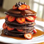 Für die fluffigen Schokoladen-Erdbeer-Pfannkuchen brauchst du einige Hauptzutaten. Diese bilden die Basis des Teigs und sorgen für einen tollen Geschmack und die perfekte Konsistenz. Hier ist, was du benötigst: - 1 Tasse Weizenmehl - 2 Esslöffel Kakaopulver - 2 Esslöffel Zucker - 1 Teelöffel Backpulver - 1/2 Teelöffel Natron - 1/4 Teelöffel Salz - 1 großes Ei - 1 Tasse Buttermilch - 2 Esslöffel geschmolzene Butter - 1/2 Teelöffel Vanilleextrakt Diese Zutaten sorgen für einen leichten und fluffigen Teig. Das Weizenmehl gibt Struktur, während das Kakaopulver den Schokoladengeschmack bringt. Um den Pfannkuchen noch mehr Geschmack zu verleihen, fügen wir einige leckere Zutaten hinzu. Diese machen dein Frühstück noch köstlicher: - 1 Tasse Erdbeeren, geputzt und in Scheiben geschnitten - 1/4 Tasse Zartbitter-Schokoladenstückchen Die Erdbeeren bringen Frische und Süße. Die Schokoladenstückchen geben jedem Bissen einen schokoladigen Kick. Diese Kombination ist einfach himmlisch! Der Belag ist das Beste an den Pfannkuchen. Sie können sie nach deinem Geschmack anpassen. Hier sind einige Vorschläge: - Ahornsirup zum Servieren - Zusätzliche geschnittene Erdbeeren zum Garnieren Gieße den Ahornsirup großzügig über den Stapel. Das macht die Pfannkuchen noch süßer und leckerer. Die zusätzlichen Erdbeeren sorgen für einen schönen Anblick und mehr Frische. Probier es aus, und du wirst begeistert sein! Beginne mit einer großen Rührschüssel. Gib 1 Tasse Weizenmehl, 2 Esslöffel Kakaopulver, 2 Esslöffel Zucker, 1 Teelöffel Backpulver, 1/2 Teelöffel Natron und 1/4 Teelöffel Salz hinein. Mische alles gut, bis es gleichmäßig aussieht. Achte darauf, dass keine Klumpen bleiben. Das ist wichtig für fluffige Pfannkuchen. Nimm eine separate Schüssel. Schlage 1 großes Ei auf. Füge 1 Tasse Buttermilch, 2 Esslöffel geschmolzene Butter und 1/2 Teelöffel Vanilleextrakt hinzu. Rühre alles mit einem Schneebesen, bis die Mischung glatt ist. Diese Mischung gibt den Pfannkuchen ihren tollen Geschmack. Gieße die nassen Zutaten langsam in die trockenen Zutaten. Rühre mit einem Holzlöffel oder Teigschaber. Mische nur so lange, bis alles verbunden ist. Kleine Klümpchen sind völlig in Ordnung. Jetzt kannst du 1/4 Tasse Zartbitter-Schokoladenstückchen und 1 Tasse geschnittene Erdbeeren vorsichtig unterheben. Behalte einige Erdbeeren für das Garnieren. Erhitze eine beschichtete Pfanne bei mittlerer Hitze. Fette sie leicht mit Butter oder Kochspray ein. Gib für jeden Pfannkuchen etwa 1/4 Tasse des Teigs in die Pfanne. Backe sie 2-3 Minuten, bis Blasen auf der Oberfläche erscheinen. Wende die Pfannkuchen und backe sie weitere 2 Minuten, bis sie goldbraun sind. Stapel die Pfannkuchen auf einem Teller und lege geschnittene Erdbeeren zwischen die Schichten. Gieße Ahornsirup darüber und garniere mit den restlichen Erdbeeren. Sofort genießen! Um fluffige Pfannkuchen zu machen, achte auf die Rührtechnik. Mische die trockenen und feuchten Zutaten getrennt. Kombiniere sie dann sanft. Rühre nur so lange, bis der Teig gerade vermischt ist. Einige Klümpchen sind in Ordnung. Das verhindert, dass die Pfannkuchen zäh werden. Die Pfanne sollte bei mittlerer Hitze stehen. Wenn sie zu heiß ist, brennen die Pfannkuchen außen an, aber bleiben innen roh. Ein Spritzer Wasser hilft. Wenn das Wasser tanzt und verdampft, ist die Pfanne bereit. Fette die Pfanne leicht mit Butter oder Spray ein. Für die perfekte Präsentation stapel die Pfannkuchen auf einem Teller. Lege zwischendurch geschnittene Erdbeeren. Gieße dann großzügig Ahornsirup darüber. Du kannst auch Puderzucker oder Schokoladensauce hinzufügen. Frische Minze macht das Ganze noch schöner. Achte darauf, die Farben lebendig zu halten. Das macht die Pfannkuchen appetitlicher. {{image_4}} Du kannst viele Früchte für deine Pfannkuchen nutzen. Banane, Himbeeren und Heidelbeeren sind tolle Alternativen. Frische Früchte bringen Geschmack und Farbe. Sie passen gut zu Schokolade. Du kannst die Erdbeeren im Rezept einfach ersetzen. Probiere verschiedene Kombinationen aus, um deinen perfekten Pfannkuchen zu finden. Wenn du etwas Neues ausprobieren möchtest, nutze andere Schokoladensorten. Weiße Schokolade gibt einen süßen Geschmack. Vollmilchschokolade bringt mehr Süße und Cremigkeit. Du kannst auch Kakaonibs verwenden, wenn du es knusprig magst. Diese Alternativen machen deinen Pfannkuchenteig noch leckerer. Experimentiere und finde deinen Favoriten. Für glutenfreie Pfannkuchen gibt es einfache Lösungen. Ersetze Weizenmehl durch glutenfreies Mehl. Mandelmehl oder Kokosmehl sind gute Optionen. Achte darauf, dass du die Menge an Flüssigkeit anpasst. Glutenfreies Mehl kann mehr Flüssigkeit benötigen. So bleiben deine Pfannkuchen fluffig und lecker. Genieße sie ohne Sorgen! Um die Reste deiner fluffigen Schokoladen-Erdbeer-Pfannkuchen frisch zu halten, lege sie in einen luftdichten Behälter. Trenne die Schichten mit Backpapier, damit sie nicht zusammenkleben. Du kannst die Pfannkuchen auch in Folie wickeln, aber die Luftdichtheit ist wichtig. Bewahre den Behälter im Kühlschrank auf. So bleiben die Pfannkuchen für bis zu drei Tage gut. Wenn du die Pfannkuchen wieder aufwärmen möchtest, gibt es einfache Methoden. Du kannst sie in der Mikrowelle für 20 bis 30 Sekunden aufwärmen. Achte darauf, sie nicht zu lange zu erhitzen, damit sie nicht trocken werden. Eine andere Methode ist, sie in einer Pfanne bei niedriger Hitze leicht anzubraten. So bleiben sie schön fluffig und warm. Um Zeit zu sparen, kannst du den Teig im Voraus zubereiten. Mische die trockenen Zutaten in einer Schüssel und die nassen in einer anderen. Bewahre sie getrennt im Kühlschrank auf. Mische sie erst kurz vor dem Kochen. So bleibt der Teig frisch und fluffig. Du kannst auch die Schokoladenstückchen und Erdbeeren erst beim Kochen hinzufügen. So bleibt der Teig optimal. Um zu verhindern, dass die Pfannkuchen an der Pfanne kleben, ist die richtige Pfanne wichtig. Verwenden Sie eine beschichtete Pfanne oder einen Griddle. Fetten Sie die Pfanne leicht mit Butter oder Kochspray ein. Stellen Sie die Hitze auf mittel, damit die Pfannkuchen gleichmäßig garen. Wenn die Pfanne zu heiß ist, brennen die Pfannkuchen an. Warten Sie, bis die Blasen auf der Oberfläche erscheinen, bevor Sie sie wenden. So bleiben sie fluffig und zerfallen nicht. Die besten Toppings für Ihre Schokoladen-Erdbeer-Pfannkuchen sind frisch geschnittene Erdbeeren und Ahornsirup. Sie können auch Schlagsahne oder griechischen Joghurt hinzufügen. Für mehr Schokolade sind Schokoladenstückchen eine tolle Wahl. Wenn Sie Nüsse mögen, streuen Sie gehackte Mandeln oder Haselnüsse darüber. Diese Kombinationen bringen noch mehr Geschmack und Textur in Ihr Frühstück. Ja, Sie können den Teig am Vortag zubereiten. Mischen Sie die trockenen Zutaten und die nassen Zutaten getrennt. Bewahren Sie die trockenen Zutaten in einer Schüssel und die nassen in einem anderen Behälter auf. Wenn Sie bereit sind zu kochen, mischen Sie beides zusammen. Achten Sie darauf, den Teig nicht zu lange zu rühren. So bleibt er fluffig. Die Pfannkuchen sind im Kühlschrank etwa 2 bis 3 Tage haltbar. Lagern Sie sie in einem luftdichten Behälter. Wenn Sie sie länger aufbewahren möchten, frieren Sie die Pfannkuchen ein. Wickeln Sie sie gut in Frischhaltefolie ein. So können Sie sie bis zu 2 Monate lagern. Zum Aufwärmen einfach in der Mikrowelle oder im Toaster erwärmen. Zusammenfassend haben wir die wichtigsten Zutaten für Pfannkuchen behandelt. Ein guter Teig braucht die richtigen trockenen und nassen Komponenten. Wir haben eine einfache Schritt-für-Schritt-Anleitung gegeben, um Pfannkuchen perfekt zu braten. Tipps helfen dir, sie fluffig und schön zu machen. Du kannst auch Variationen mit verschiedenen Früchte ausprobieren. Vergiss nicht, deine Reste richtig zu lagern. Mit diesen Informationen wirst du Pfannkuchen lieben. Experimentiere und finde deine Lieblingsversion!