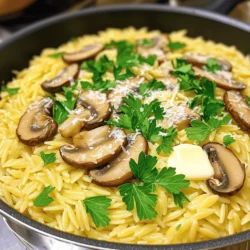 Für dieses einfache Gericht benötigst du: - 1 Tasse Orzo-Nudeln - 2 Esslöffel Butter - 3 Knoblauchzehen, fein gehackt - 225 Gramm Cremini-Pilze, in Scheiben geschnitten - 240 Milliliter Gemüsebrühe - 1/2 Teelöffel getrockneter Thymian - Salz und Pfeffer nach Geschmack - Frische Petersilie, grob gehackt (zum Garnieren) Diese Zutaten machen das Rezept besonders. Die Orzo-Nudeln sind klein und nehmen schnell Aromen auf. Die Butter und der Knoblauch sorgen für einen reichen Geschmack. Cremini-Pilze sind zart und bieten eine tiefe Umami-Note. Du kannst das Gericht mit geriebenem Parmesan verfeinern. Der Käse gibt dem Gericht eine cremige Textur und einen herzhaften Geschmack. Füge ihn nach dem Kochen hinzu, um die beste Wirkung zu erzielen. Wenn du Parmesan magst, probiere ihn unbedingt. Achte beim Einkauf auf frische Zutaten. Wähle Pilze, die fest und nicht schlaff sind. Der Knoblauch sollte nicht keimen. Für die Brühe kannst du auch selbstgemachte verwenden, wenn du Zeit hast. Dies erhöht den Geschmack. Nutze Bio-Produkte, wenn möglich, um die beste Qualität zu erhalten. Zuerst schmelze die Butter in einem mittelgroßen Topf bei mittlerer Hitze. Die Butter sorgt für den tollen Geschmack. Füge dann den fein gehackten Knoblauch hinzu. Brate ihn etwa eine Minute lang an, bis er duftet, aber nicht braun wird. Achte darauf, dass der Knoblauch nicht verbrennt. Diese Schritte sind wichtig für die Basis der Sauce. Jetzt kommen die Cremini-Pilze. Gib die geschnittenen Pilze in den Topf und rühre sie gut um. Lass sie fünf Minuten garen. Sie geben ihre Flüssigkeit ab und werden zart. Diese Technik macht die Pilze geschmackvoll. Das Aroma wird die ganze Küche durchziehen. Füge die Orzo-Nudeln in den Topf und vermenge sie gut mit der butterigen Mischung. So nehmen sie den vollen Geschmack auf. Gieß die Gemüsebrühe dazu und streue den getrockneten Thymian hinein. Bringe alles zum Kochen. Reduziere dann die Hitze und lass die Orzo-Nudeln 8 bis 10 Minuten kochen. Rühre ab und zu um, damit sie gleichmäßig garen. Sie sollten al dente sein und die Brühe gut aufnehmen. Würze am Ende mit Salz und Pfeffer. Nimm den Topf vom Herd und hebe die gehackte Petersilie unter. Serviere das Gericht heiß und genieße! Um Minute Garlic Butter Mushroom Orzo perfekt zuzubereiten, achte auf die Hitze. Schmelze die Butter bei mittlerer Hitze. Füge den Knoblauch hinzu, aber lass ihn nicht bräunen. So bleibt der Geschmack frisch. Die Pilze brauchen Zeit, um zart zu werden. Rühre sie gut um, damit sie gleichmäßig garen. Die Brühe sollte kochen, bevor du die Orzo-Nudeln hinzufügst. So nehmen sie mehr Geschmack auf. Rühre die Nudeln zwischendurch um, damit sie nicht kleben. Du kannst das Rezept ganz einfach anpassen. Füge mehr Knoblauch hinzu, wenn du es würziger magst. Ein Spritzer Zitronensaft macht das Gericht frisch. Für eine scharfe Note, probiere frischen Chili oder Paprika. Anstelle von Thymian kannst du Rosmarin oder Oregano verwenden. Für einen herzhaften Geschmack, füge etwas Sojasauce oder Balsamico-Essig hinzu. Sei kreativ und finde heraus, was dir am besten schmeckt. Für dieses Rezept brauchst du einige grundlegende Werkzeuge. Ein mittelgroßer Topf ist wichtig, um die Nudeln und die Sauce zu kochen. Ein Schneidebrett hilft dir, die Pilze und den Knoblauch einfach zu schneiden. Ein scharfer Messer macht die Arbeit leichter. Ein Holzlöffel ist perfekt, um die Mischung gut zu rühren. Wenn du einen Messbecher hast, ist das nützlich für die Brühe. Diese einfachen Utensilien machen das Kochen viel einfacher und schneller. {{image_4}} Du kannst das Rezept leicht anpassen. Ersetze die Butter durch Olivenöl. So bleibt es vegan. Füge zusätzlich Zucchini oder Spinat hinzu. Diese Gemüse passen gut zu den Pilzen. Du kannst auch Kichererbsen verwenden. Sie bringen mehr Protein und Ballaststoffe. Für mehr Protein probiere Tofu oder Tempeh. Brate sie in der Pfanne, bevor du die Pilze hinzufügst. Hähnchenbrust kann auch toll sein. Koche sie separat und mische sie dann unter das Orzo. Garnelen sind eine weitere leckere Option. Sie brauchen nur wenige Minuten zum Garen. Nutze saisonales Gemüse für mehr Geschmack. Im Frühling sind Spargel und Erbsen großartig. Im Sommer sind Tomaten und Paprika frisch und saftig. Im Herbst passen Kürbis und Brokkoli gut dazu. Im Winter kannst du Wurzelgemüse wie Karotten oder Rüben verwenden. Diese Variationen machen das Gericht bunt und nahrhaft. Um die Reste von Minute Garlic Butter Mushroom Orzo aufzubewahren, lasse das Gericht zuerst abkühlen. Fülle es dann in einen luftdichten Behälter. Achte darauf, den Deckel fest zu schließen, damit keine Luft eindringt. So bleiben die Aromen erhalten und das Gericht bleibt frisch. Um die Reste wieder aufzuwärmen, benutze einen Topf oder die Mikrowelle. Bei der Herdmethode gib etwas Gemüsebrühe oder Wasser hinzu. Dies hilft, das Gericht feucht zu halten. Erhitze es bei mittlerer Hitze. Rühre häufig um, bis alles heiß ist. In der Mikrowelle kannst du das Gericht in kurzen Intervallen erwärmen. Überprüfe zwischendurch die Temperatur, um ein Überkochen zu vermeiden. Im Kühlschrank hält sich der Orzo bis zu drei Tage. Achte darauf, ihn gut zu verpacken. Im Gefrierschrank kann er bis zu drei Monate gelagert werden. Stelle sicher, dass er in einem gefrierfesten Behälter ist. So bleibt die Qualität erhalten. Wenn du ihn auftauen möchtest, lasse ihn über Nacht im Kühlschrank. Die Zubereitung dauert nur 15 Minuten. Die Vorbereitungszeit beträgt 5 Minuten, und das Kochen dauert etwa 10 Minuten. Du hast schnell ein leckeres Gericht auf dem Tisch. Ja, du kannst frische Pilze verwenden. Champignons oder Shiitake sind gute Alternativen. Sie bringen einen anderen Geschmack, der auch gut passt. Stelle sicher, dass du die Pilze gut reinigst und in dünne Scheiben schneidest. Minute Garlic Butter Mushroom Orzo schmeckt toll mit verschiedenen Beilagen. Hier sind einige Ideen: - Ein frischer grüner Salat - Gebratene Zucchini oder Paprika - Knuspriges Brot zum Dippen - Ein Stück gebratenes Hähnchen Diese Beilagen ergänzen den Geschmack des Orzo perfekt. Zusammenfassend haben wir die Hauptzutaten für das Gericht sowie die Zubereitungsschritte behandelt. Du hast auch Tipps gelernt, um das Gericht perfekt zuzubereiten und kreativ anzupassen. Denk daran, Reste richtig aufzubewahren und beim Wiedererwärmen vorsichtig zu sein. Diese einfache Rezepte bietet viel Platz für Variationen und Anpassungen. Experimentiere mit frischem Gemüse oder verschiedenen Proteinen. Eindrücke deiner Freunde und Familie sind garantiert. Probiere es aus und genieße dein leckeres Essen!