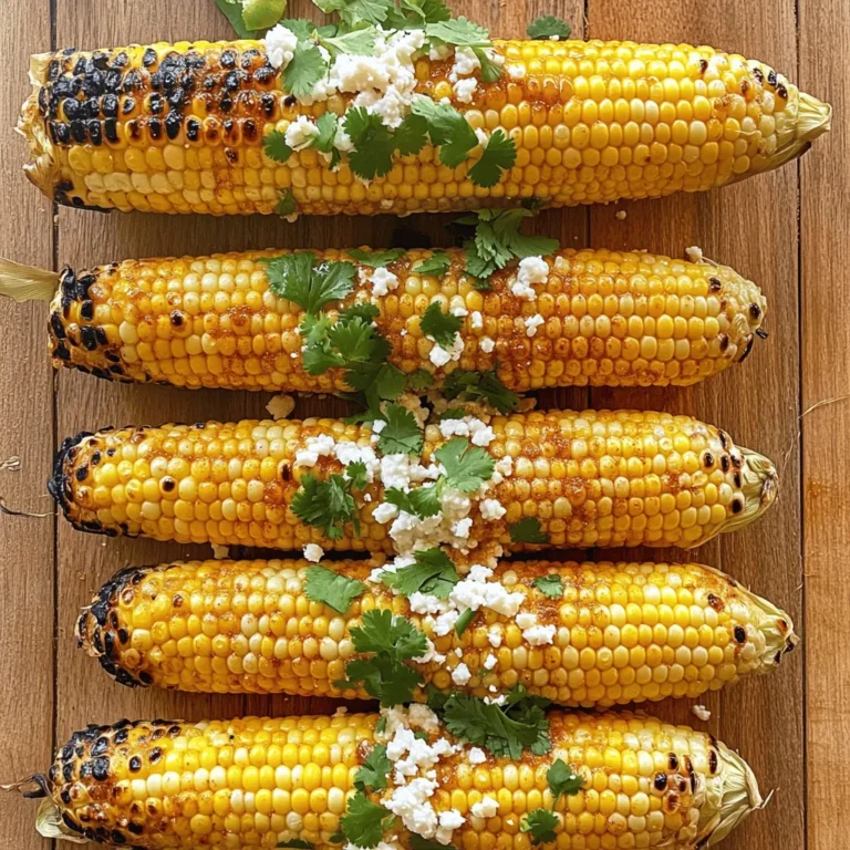 Um Chipotle Lime Gegrillter Mais zuzubereiten, brauchst du: - 4 frische Maiskolben, geschält - 2 Esslöffel Olivenöl - 1 Esslöffel Chipotle-Pulver - 1 Teelöffel Paprika - 1 Teelöffel Knoblauchpulver - Saft von 2 Limetten - Schale von 1 Limette - Salz und Pfeffer nach Geschmack Diese Zutaten bilden die Basis für den leckeren Geschmack. Frische Maiskolben sind wichtig. Sie geben dir die beste Textur und den besten Geschmack. Die Gewürze geben dem Mais seinen besonderen Kick. Chipotle-Pulver bringt eine rauchige Schärfe. Paprika fügt eine süße Note hinzu. Knoblauchpulver sorgt für eine angenehme Tiefe. Der Limettensaft und die Schale bringen Frische. Sie machen das Gericht lebendig und einladend. Für das Topping benutze frischen, gehackten Koriander. Er bringt Farbe und Frische. Zerbröckelter Cotija-Käse ist optional. Er gibt dem Mais eine cremige Textur und einen salzigen Geschmack. Du kannst auch andere Kräuter oder Käsesorten ausprobieren. Sei kreativ mit deinen Garnierungen. Zuerst heize deinen Grill auf mittelhohe Temperatur vor. Das sorgt für gleichmäßiges Grillen. Entferne die Schalen von den Maiskolben. Stelle sicher, dass sie frisch sind und keine beschädigten Stellen haben. In einer kleinen Schüssel vermische das Olivenöl, das Chipotle-Pulver, die Paprika und das Knoblauchpulver. Füge den Saft und die Schale von zwei Limetten hinzu. Rühre gut um, bis alles gut vermischt ist. Schmecke die Marinade mit Salz und Pfeffer ab. Sie sollte scharf und frisch sein. Bestreiche jeden Maiskolben großzügig mit der Marinade. Achte darauf, dass jeder Kolben gleichmäßig bedeckt ist. Lege die Kolben direkt auf die Grillroste. Grille sie etwa 10 bis 15 Minuten. Wende die Kolben gelegentlich, damit sie gleichmäßig garen. Wenn die Körner zart sind und leicht angekohlt aussehen, sind sie fertig. Nimm den Mais vom Grill und lasse ihn kurz abkühlen. Optional kannst du zerbröckelten Cotija-Käse darüber streuen. Garniere den Mais mit frischem, gehacktem Koriander. Serviere die Maiskolben auf einem bunten Teller für eine schöne Präsentation. Um den besten Grillgeschmack zu bekommen, heize deinen Grill gut vor. Ein heißer Grill sorgt für schöne Grillstreifen und ein besseres Aroma. Lege den Mais direkt auf die Grillroste. Wende ihn regelmäßig, damit er gleichmäßig gart. Achte darauf, dass die Körner leicht angekohlt sind. Diese Röstnote bringt den Geschmack zum Leben. Dos: - Achte darauf, frische Maiskolben zu wählen. - Benutze genug Marinade, um den Geschmack zu intensivieren. - Wende die Kolben regelmäßig, um ein Anbrennen zu vermeiden. Don'ts: - Grill den Mais nicht zu lange; sonst wird er zäh. - Vermeide es, die Kolben direkt in die Flamme zu legen. - Lass die Marinade nicht zu lange auf dem Mais, bevor du ihn grillst. Die Marinade ist der Schlüssel zum Geschmack. Verwende frischen Limettensaft für mehr Aroma. Chipotle-Pulver bringt eine angenehme Schärfe. Mische alle Zutaten gut, bevor du den Mais bestreichst. Lass die Kolben nach dem Marinieren etwas ruhen. So ziehen die Aromen besser ein und geben dem Mais mehr Geschmack. {{image_4}} Chipotle Lime Gegrillter Mais ist von Natur aus vegetarisch. Du kannst auch andere Gemüse grillen. Zucchini, Paprika oder Auberginen passen gut dazu. Diese Gemüse bringen Farbe und Geschmack auf den Grill. Du kannst sie mit der gleichen Marinade bestreichen. So bleibt der Geschmack frisch und lecker. Du kannst die Marinade anpassen, um neue Aromen zu entdecken. Füge frische Kräuter wie Basilikum oder Oregano hinzu. Diese Kräuter geben dem Mais einen besonderen Kick. Für mehr Schärfe kannst du frische Jalapeños hacken und einrühren. Experimentiere mit verschiedenen Käsesorten, wie Feta oder Parmesan, für eine cremige Note. Serviere den gegrillten Mais auf einem bunten Teller. Eine Limettenscheibe sieht toll aus und gibt mehr Geschmack. Du kannst auch einen frischen Salat dazu machen. Ein Avocadosalat passt perfekt. So hast du ein komplettes und leckeres Gericht. Denk daran, mit frischem Koriander zu garnieren. Es macht das Gericht noch einladender. Um die Reste von Chipotle Lime Gegrilltem Mais frisch zu halten, lege sie in einen luftdichten Behälter. Lass den Mais zuerst auf Raumtemperatur abkühlen. So vermeidest du die Bildung von Kondenswasser, was die Textur beeinträchtigen kann. Du kannst den Mais bis zu drei Tage im Kühlschrank aufbewahren. Wenn du den gegrillten Mais aufwärmen möchtest, nutze die Mikrowelle oder die Pfanne. Bei der Mikrowelle lege den Mais auf einen Teller und decke ihn mit einem feuchten Papiertuch ab. So bleibt er saftig. In der Pfanne erhitze etwas Olivenöl und brate den Mais kurz an, bis er warm ist. Achte darauf, ihn nicht zu lange zu erhitzen, damit er nicht austrocknet. Chipotle Lime Gegrillter Mais hält sich im Kühlschrank bis zu drei Tage. Du kannst ihn auch einfrieren. Wickel die Maiskolben gut ein und lege sie in einen Gefrierbeutel. So bleibt der Geschmack bis zu drei Monate erhalten. Wenn du ihn aufwärmen möchtest, lasse ihn zuerst im Kühlschrank auftauen. Der Mais muss etwa 10 bis 15 Minuten auf dem Grill bleiben. Wenden Sie die Kolben dabei regelmäßig. So garen sie gleichmäßig. Der Mais ist fertig, wenn die Körner zart und leicht angekohlt sind. Ein schöner Grillgeschmack macht das Gericht besonders lecker. Ja, Sie können gefrorenen Mais verwenden. Auftauen ist wichtig, bevor Sie ihn grillen. Gefrorener Mais hat oft weniger Geschmack als frischer. Wenn Sie gefrorenen Mais nutzen, passen Sie die Grillzeit an. Grillen Sie ihn etwas länger, bis er schön zart ist. Chipotle Lime gegrillter Mais passt gut zu vielen Beilagen. Einige leckere Optionen sind: - Gegrilltes Hähnchen oder Rindfleisch - Frischer Salat mit Limettendressing - Reis mit Koriander und Limette - Tortillas oder Nachos Diese Beilagen ergänzen die Aromen des Maises und machen Ihr Essen noch besser. Chipotle Lime gegrillter Mais ist einfach zuzubereiten und geschmackvoll. Wir haben die Hauptzutaten, die richtige Marinade und die perfekte Grilltechnik behandelt. Mit den Tipps und Tricks gelingt dir der perfekte Grillgeschmack. Variationen bieten zusätzliche Optionen, die deinen Gästen gefallen. Denke an die Aufbewahrung und Aufwärmtipps, um Reste optimal zu nutzen. Deine Fragen zu Grillzeit und Beilagen sind jetzt beantwortet. Nutze dieses Wissen, um dein Grillspiel zu verbessern und deine Familie zu beeindrucken.