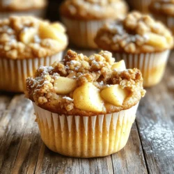 Um die besten Muffins zu backen, benötigen Sie: - 2 Tassen Weizenmehl - 1 Tasse Apfelwein - 1 Tasse Kristallzucker - 1/2 Tasse ungesalzene Butter, geschmolzen - 2 große Eier - 1 Teelöffel Vanilleextrakt - 1 Esslöffel Backpulver - 1 Teelöffel gemahlener Zimt - 1/4 Teelöffel Muskatnuss - 1/2 Teelöffel Salz - 1 Tasse gewürfelte Äpfel, wie Granny Smith Diese Hauptzutaten geben den Muffins ihre feuchte und leckere Textur. Der Apfelwein bringt einen tollen Geschmack und macht die Muffins besonders. Für das leckere Crumble-Topping brauchen Sie: - 1/2 Tasse Haferflocken - 1/4 Tasse brauner Zucker - 1/4 Teelöffel gemahlener Zimt Das Crumble-Topping gibt den Muffins eine knusprige Schicht. Es ergänzt die süßen Äpfel perfekt und macht jeden Bissen aufregend. Um den besten Geschmack zu erzielen, wählen Sie frische, knackige Äpfel. Granny Smith Äpfel sind perfekt, da sie süß und sauer zugleich sind. Verwenden Sie hochwertigen Apfelwein für mehr Aroma. Die Butter sollte ungesalzen sein, um die Aromen der anderen Zutaten nicht zu überdecken. Diese kleinen Tipps helfen, die Muffins noch köstlicher zu machen. Zuerst heizen Sie Ihren Ofen auf 190°C vor. Das ist wichtig, um die Muffins gleichmäßig zu backen. Bereiten Sie ein Muffinblech vor. Verwenden Sie Papierförmchen oder sprühen Sie das Blech mit Antihaftspray ein. Dies hilft, die Muffins nach dem Backen leicht zu lösen. In einer großen Schüssel mischen Sie das Weizenmehl, Backpulver, Zimt, Muskatnuss und Salz. Rühren Sie gut um, bis alles gut kombiniert ist. In einer anderen Schüssel vermengen Sie die geschmolzene Butter mit dem Kristallzucker. Fügen Sie die Eier, den Vanilleextrakt und den Apfelwein hinzu. Rühren Sie, bis die Masse glatt ist. Kombinieren Sie nun die flüssigen Zutaten mit den trockenen. Mischen Sie vorsichtig, bis alles gerade so verbunden ist. Es ist nicht schlimm, wenn ein paar Klumpen bleiben. Zum Schluss heben Sie die gewürfelten Äpfel unter. Für das Crumble-Topping nehmen Sie eine kleine Schüssel. Mischen Sie die Haferflocken, den braunen Zucker und den zusätzlichen Zimt gut zusammen. Diese Mischung geben Sie gleichmäßig über den Muffinteig. Das sorgt für einen leckeren, knusprigen Belag. Verteilen Sie den Teig gleichmäßig auf die Muffinförmchen. Füllen Sie diese zu etwa 2/3. Backen Sie die Muffins 20-25 Minuten im Ofen. Ein Zahnstocher sollte sauber herauskommen, wenn Sie ihn in die Mitte eines Muffins stechen. Lassen Sie die Muffins etwa 5 Minuten in der Form abkühlen. Danach legen Sie sie auf ein Kuchengitter. So können sie vollständig auskühlen. Servieren Sie die Muffins warm, vielleicht mit Puderzucker bestäubt. Ein Schuss frischer Apfelwein-Sirup macht sie noch besser! Ein häufiger Fehler beim Muffinbacken ist, den Teig zu stark zu rühren. Wenn Sie zu viel rühren, werden die Muffins zäh statt leicht. Rühren Sie nur, bis alles gerade vermischt ist. Ein paar Klumpen sind in Ordnung. Ein weiterer Fehler ist die falsche Temperatur des Ofens. Stellen Sie sicher, dass Ihr Ofen gut vorgeheizt ist. Muffins brauchen die richtige Hitze, um schön zu backen. Um luftige Muffins zu erzielen, ist die Wahl der Zutaten wichtig. Verwenden Sie frische Eier und gute Butter. Messen Sie das Mehl richtig ab; verwenden Sie einen Löffel, um es in die Tasse zu füllen. Drücken Sie das Mehl nicht zusammen, denn das kann zu schweren Muffins führen. Auch das Einfüllen des Teigs in die Förmchen ist wichtig. Füllen Sie sie nur zu zwei Dritteln. So haben die Muffins Platz zum Aufgehen. Die Basis für diese Muffins ist einfach anpassbar. Statt Apfelwein können Sie auch Birnen- oder Traubensaft verwenden. Für eine nussige Note fügen Sie Walnüsse oder Pekannüsse hinzu. Wenn Sie eine extra süße Note mögen, verwenden Sie Karamellstückchen. Für ein wenig mehr Frische können Sie Zitrusschalen wie Orange oder Zitrone hinzufügen. So passen Sie die Muffins ganz nach Ihrem Geschmack an. {{image_4}} Du kannst die Äpfel durch andere Früchte ersetzen. Birnen oder Pflaumen passen gut. Auch Beeren sind eine tolle Wahl. Wenn du Nüsse magst, füge Walnüsse oder Pekannüsse hinzu. Diese geben den Muffins einen knusprigen Biss. Mische die Früchte und Nüsse in den Teig, um neue Aromen zu entdecken. Du kannst die Muffins glutenfrei machen. Verwende glutenfreies Mehl, das du magst. Für eine vegane Variante ersetze die Eier durch Apfelmus oder Leinsamen. Auch die Butter kann durch Pflanzenöl oder vegane Margarine ersetzt werden. Der Apfelwein bleibt, er sorgt für Feuchtigkeit und Geschmack. So machst du deine Muffins für alle geeignet. Im Herbst kannst du Kürbispüree hinzufügen. Das gibt den Muffins eine schöne Farbe und einen besonderen Geschmack. Im Winter sind Gewürze wie Ingwer oder Nelken lecker. Du kannst auch etwas Orangenschale für Frische einfügen. Mit diesen Anpassungen schmecken deine Muffins das ganze Jahr über gut. Um die Muffins frisch zu halten, lege sie in einen luftdichten Behälter. Stelle sicher, dass die Muffins vollständig abgekühlt sind, bevor du sie aufbewahrst. So vermeidest du, dass sie matschig werden. Du kannst auch ein Stück Brot in den Behälter legen. Das hilft, die Feuchtigkeit zu halten. Muffins bleiben so bis zu fünf Tage frisch. Wenn du die Frische der Muffins verlängern willst, lagere sie im Kühlschrank. Die Kühle sorgt dafür, dass sie länger gut bleiben. Achte darauf, die Muffins in einen Behälter mit Deckel zu legen. Du kannst sie auch einfrieren. Dazu wickel die Muffins gut in Frischhaltefolie ein. So halten sie bis zu drei Monate. Lass sie dann einfach bei Raumtemperatur auftauen. Um die Muffins wieder warm zu machen, heize deinen Ofen auf 180°C vor. Lege die Muffins auf ein Backblech und erwärme sie etwa zehn Minuten. Du kannst sie auch in der Mikrowelle aufwärmen. Stelle sie für 15 bis 20 Sekunden in die Mikrowelle. Serviere die Muffins warm mit etwas Butter oder Puderzucker. Ein Schuss Apfelwein-Sirup macht sie noch köstlicher. Die Muffins bleiben frisch für etwa drei Tage. Bewahren Sie sie in einem luftdichten Behälter auf. Dadurch bleibt die Feuchtigkeit erhalten. Wenn Sie sie länger aufbewahren möchten, können Sie sie einfrieren. So halten sie sich bis zu drei Monate. Ja, Sie können den Apfelwein durch Apfelsaft ersetzen. Der Geschmack wird süßer, aber die Muffins bleiben lecker. Auch Traubensaft oder Birnensaft funktionieren gut. Achten Sie darauf, den Zucker entsprechend anzupassen, wenn Sie einen süßeren Saft verwenden. Wenn der Teig zu trocken ist, fügen Sie einen Esslöffel Apfelwein hinzu. Mischen Sie vorsichtig, bis der Teig geschmeidig wird. Achten Sie darauf, nicht zu viel zu rühren. Zu viel Rühren macht die Muffins dicht. Ja, die Muffins lassen sich gut einfrieren. Wickeln Sie sie einzeln in Frischhaltefolie ein. Legen Sie sie dann in einen Gefrierbeutel. So bleiben sie frisch. Zum Auftauen einfach bei Raumtemperatur liegen lassen oder kurz in der Mikrowelle erwärmen. Zusammenfassend haben wir die Hauptzutaten und die Zubereitung für köstliche Muffins besprochen. Ich teilte auch Tipps, um häufige Fehler zu vermeiden und die besten Backmethoden zu nutzen. Denken Sie daran, dass Anpassungen und Variationen Ihren Muffins neuen Schwung geben können. Die richtigen Aufbewahrungshinweise helfen, die Frische zu bewahren. Muffins sind vielseitig und einfach zuzubereiten, ideal für jeden Anlass. Egal, ob Sie sie frisch backen oder aufbewahren, diese Tipps machen jedes Mal Spaß. Viel Freude beim Backen!