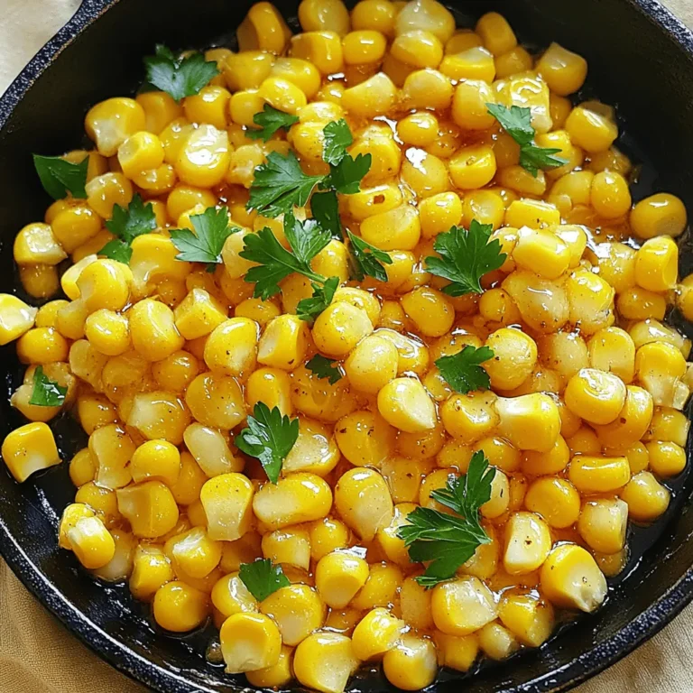 - 4 Tassen frische oder gefrorene Maiskörner - 60 g ungesalzene Butter - 3 EL Honig Die Hauptzutaten sind einfach und leicht zu finden. Frische Maiskörner sind am besten, da sie süß und saftig sind. Wenn du keinen frischen Mais bekommst, sind gefrorene Körner eine gute Wahl. Die ungesalzene Butter gibt dem Gericht einen reichen Geschmack. Der Honig fügt die süße Note hinzu, die perfekt mit dem Mais harmoniert. - 1/4 TL Cayennepfeffer (optional) - Salz nach Geschmack - Frisch gemahlener schwarzer Pfeffer nach Geschmack - 2 EL frische Petersilie oder Schnittlauch, fein gehackt (zum Garnieren) Für den Geschmack kannst du Cayennepfeffer hinzufügen. Er gibt einen kleinen Kick, ist aber optional. Salz und schwarzer Pfeffer sind wichtig, um den Geschmack zu heben. Die frischen Kräuter sind eine schöne Garnierung und bringen Farbe ins Gericht. Sie verleihen zudem einen frischen Geschmack, der das gesamte Gericht abrundet. - Erhitze die Butter in einer großen Pfanne bei mittlerer Hitze. - Warte, bis die Butter schmilzt und leicht blubbert. - Füge die frischen Maiskörner hinzu und rühre gut um. Die Butter ist die Grundlage für den Geschmack. Wenn sie schmilzt, entfaltet sie ein tolles Aroma. Der Mais sollte gleichmäßig mit der Butter bedeckt sein. Das gibt dem Gericht die perfekte Basis. - Sauté den Mais für etwa 5-7 Minuten. - Rühre dabei gelegentlich um, bis der Mais zart wird. - In einer kleinen Schüssel mische den Honig, Cayennepfeffer, Salz und schwarzen Pfeffer. Das Sautieren bringt Süße und Röstaromen in den Mais. Die Honigmischung fügt eine leckere Süße hinzu. Wenn du etwas Schärfe magst, ist der Cayennepfeffer eine tolle Wahl. - Gieße die Honigmischung über den Mais. - Rühre gut um und koche für weitere 2 Minuten. - Nimm die Pfanne vom Herd und garniere mit frischer Petersilie oder Schnittlauch. Das Vermengen der Aromen ist der Schlüssel. Die Mischung aus Butter, Honig und Gewürzen macht den Mais besonders. Das frische Grün sorgt für einen schönen Farbkontrast. Um die beste Konsistenz zu erreichen, koche den Mais nicht zu lange. Ich empfehle, ihn nur 5-7 Minuten zu sautieren. So bleibt der Mais knackig und süß. Du kannst den Pfannenmais auf verschiedene Arten servieren. Probiere ihn als Beilage zu Grillgerichten oder als schnellen Snack. Experimentiere mit Gewürzen, um neue Geschmäcker zu entdecken. Füge zum Beispiel etwas Cayennepfeffer hinzu, wenn du es schärfer magst. Du kannst auch die Süße anpassen. Wenn du es süßer willst, nimm mehr Honig. Eine tolle süße Alternative ist die Verwendung von Ahornsirup. Das gibt dem Mais einen einzigartigen Geschmack. Du kannst auch Fruchtstücke wie Äpfel oder Ananas hinzufügen. Sie bringen Frische und süße Aromen. Wenn du es würzig magst, füge scharfe Soße oder Jalapeños hinzu. Diese Zutaten verleihen dem Pfannenmais einen kick. Eine andere Möglichkeit ist, etwas Knoblauch hinzuzufügen. Das sorgt für ein tolles Aroma und passt gut zu den süßen Noten. {{image_4}} Bewahre die Reste in einem luftdichten Behälter auf. So bleibt der Geschmack frisch. Du kannst den Pfannenmais bis zu drei Tage im Kühlschrank lagern. Achte darauf, dass der Behälter gut verschlossen ist. Dies hilft, Feuchtigkeit und Gerüche zu vermeiden. Du kannst den Pfannenmais leicht wieder aufwärmen. Eine gute Methode ist der Ofen. Stelle ihn auf 175 Grad Celsius. Lege den Mais in eine Auflaufform und decke ihn mit Alufolie ab. So bleibt er saftig. Nach etwa 15 Minuten ist er heiß. Alternativ kannst du die Mikrowelle nutzen. Gib den Mais in eine mikrowellengeeignete Schüssel. Decke die Schüssel mit einem feuchten Papierhandtuch ab. Erhitze ihn in kurzen Intervallen von 30 Sekunden. Rühre zwischendurch um, bis er gleichmäßig warm ist. So bleibt er lecker und frisch! Der Pfannenmais hält sich gut für etwa drei Tage im Kühlschrank. Um die besten Ergebnisse zu erzielen, lege ihn in einen luftdichten Behälter. So bleibt er frisch und lecker. Vor dem Servieren kannst du ihn kurz in der Pfanne oder Mikrowelle aufwärmen. So bleibt der Geschmack erhalten. Ja, gefrorener Mais ist eine tolle Option. Er spart Zeit und ist oft gleichwertig frisch. Du kannst ihn direkt aus dem Gefrierfach verwenden. Achte darauf, ihn nicht zu lange zu kochen. Gefrorener Mais braucht weniger Zeit als frischer Mais. So bleibt er knackig und süß. Honig-Butter-Pfannenmais passt gut zu vielen Gerichten. Hier sind einige Vorschläge: - Gegrilltes Hähnchen - Rindfleisch-Tacos - Fischfilet mit Zitrone - Veggie-Burger Diese Kombinationen bringen den süßen Geschmack des Mais besonders gut zur Geltung. Der Blogbeitrag bietet einen klaren Überblick über die Zubereitung von Honig-Butter-Pfannenmais. Wir haben die Hauptzutaten, die Kochschritte und hilfreiche Tipps behandelt. Experimentiere mit verschiedenen Gewürzen und süßen Alternativen, um deinen Pfannenmais zu variieren. Denke daran, wie man Reste richtig lagert. Mit diesen Informationen kannst du dein Kocherlebnis verbessern. Der Pfannenmais ist einfach, lecker und vielseitig. Jetzt bist du bereit, selbst zu kochen und zu genießen. Viel Spaß beim Ausprobieren!