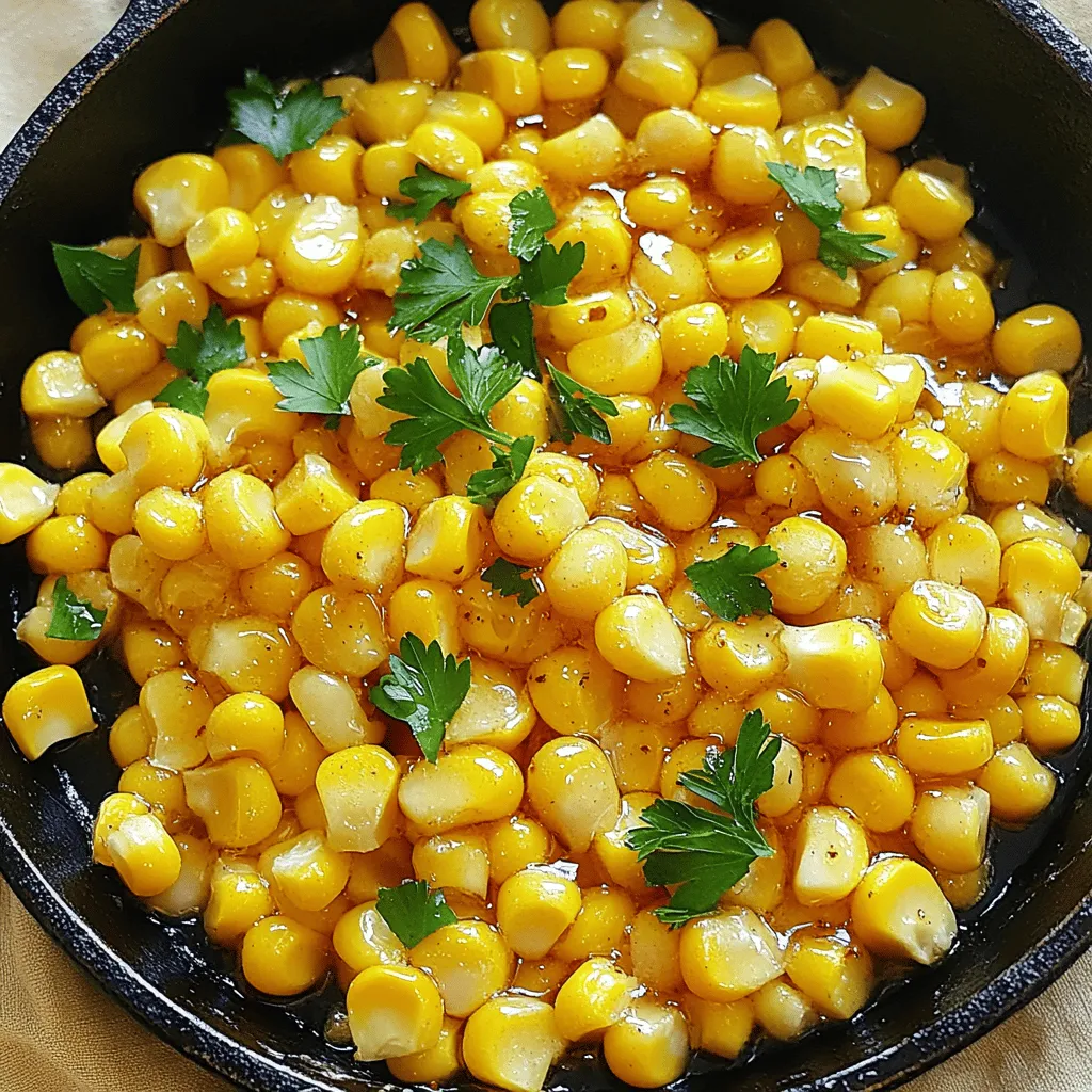 - 4 Tassen frische oder gefrorene Maiskörner - 60 g ungesalzene Butter - 3 EL Honig Die Hauptzutaten sind einfach und leicht zu finden. Frische Maiskörner sind am besten, da sie süß und saftig sind. Wenn du keinen frischen Mais bekommst, sind gefrorene Körner eine gute Wahl. Die ungesalzene Butter gibt dem Gericht einen reichen Geschmack. Der Honig fügt die süße Note hinzu, die perfekt mit dem Mais harmoniert. - 1/4 TL Cayennepfeffer (optional) - Salz nach Geschmack - Frisch gemahlener schwarzer Pfeffer nach Geschmack - 2 EL frische Petersilie oder Schnittlauch, fein gehackt (zum Garnieren) Für den Geschmack kannst du Cayennepfeffer hinzufügen. Er gibt einen kleinen Kick, ist aber optional. Salz und schwarzer Pfeffer sind wichtig, um den Geschmack zu heben. Die frischen Kräuter sind eine schöne Garnierung und bringen Farbe ins Gericht. Sie verleihen zudem einen frischen Geschmack, der das gesamte Gericht abrundet. - Erhitze die Butter in einer großen Pfanne bei mittlerer Hitze. - Warte, bis die Butter schmilzt und leicht blubbert. - Füge die frischen Maiskörner hinzu und rühre gut um. Die Butter ist die Grundlage für den Geschmack. Wenn sie schmilzt, entfaltet sie ein tolles Aroma. Der Mais sollte gleichmäßig mit der Butter bedeckt sein. Das gibt dem Gericht die perfekte Basis. - Sauté den Mais für etwa 5-7 Minuten. - Rühre dabei gelegentlich um, bis der Mais zart wird. - In einer kleinen Schüssel mische den Honig, Cayennepfeffer, Salz und schwarzen Pfeffer. Das Sautieren bringt Süße und Röstaromen in den Mais. Die Honigmischung fügt eine leckere Süße hinzu. Wenn du etwas Schärfe magst, ist der Cayennepfeffer eine tolle Wahl. - Gieße die Honigmischung über den Mais. - Rühre gut um und koche für weitere 2 Minuten. - Nimm die Pfanne vom Herd und garniere mit frischer Petersilie oder Schnittlauch. Das Vermengen der Aromen ist der Schlüssel. Die Mischung aus Butter, Honig und Gewürzen macht den Mais besonders. Das frische Grün sorgt für einen schönen Farbkontrast. Um die beste Konsistenz zu erreichen, koche den Mais nicht zu lange. Ich empfehle, ihn nur 5-7 Minuten zu sautieren. So bleibt der Mais knackig und süß. Du kannst den Pfannenmais auf verschiedene Arten servieren. Probiere ihn als Beilage zu Grillgerichten oder als schnellen Snack. Experimentiere mit Gewürzen, um neue Geschmäcker zu entdecken. Füge zum Beispiel etwas Cayennepfeffer hinzu, wenn du es schärfer magst. Du kannst auch die Süße anpassen. Wenn du es süßer willst, nimm mehr Honig. Eine tolle süße Alternative ist die Verwendung von Ahornsirup. Das gibt dem Mais einen einzigartigen Geschmack. Du kannst auch Fruchtstücke wie Äpfel oder Ananas hinzufügen. Sie bringen Frische und süße Aromen. Wenn du es würzig magst, füge scharfe Soße oder Jalapeños hinzu. Diese Zutaten verleihen dem Pfannenmais einen kick. Eine andere Möglichkeit ist, etwas Knoblauch hinzuzufügen. Das sorgt für ein tolles Aroma und passt gut zu den süßen Noten. {{image_4}} Bewahre die Reste in einem luftdichten Behälter auf. So bleibt der Geschmack frisch. Du kannst den Pfannenmais bis zu drei Tage im Kühlschrank lagern. Achte darauf, dass der Behälter gut verschlossen ist. Dies hilft, Feuchtigkeit und Gerüche zu vermeiden. Du kannst den Pfannenmais leicht wieder aufwärmen. Eine gute Methode ist der Ofen. Stelle ihn auf 175 Grad Celsius. Lege den Mais in eine Auflaufform und decke ihn mit Alufolie ab. So bleibt er saftig. Nach etwa 15 Minuten ist er heiß. Alternativ kannst du die Mikrowelle nutzen. Gib den Mais in eine mikrowellengeeignete Schüssel. Decke die Schüssel mit einem feuchten Papierhandtuch ab. Erhitze ihn in kurzen Intervallen von 30 Sekunden. Rühre zwischendurch um, bis er gleichmäßig warm ist. So bleibt er lecker und frisch! Der Pfannenmais hält sich gut für etwa drei Tage im Kühlschrank. Um die besten Ergebnisse zu erzielen, lege ihn in einen luftdichten Behälter. So bleibt er frisch und lecker. Vor dem Servieren kannst du ihn kurz in der Pfanne oder Mikrowelle aufwärmen. So bleibt der Geschmack erhalten. Ja, gefrorener Mais ist eine tolle Option. Er spart Zeit und ist oft gleichwertig frisch. Du kannst ihn direkt aus dem Gefrierfach verwenden. Achte darauf, ihn nicht zu lange zu kochen. Gefrorener Mais braucht weniger Zeit als frischer Mais. So bleibt er knackig und süß. Honig-Butter-Pfannenmais passt gut zu vielen Gerichten. Hier sind einige Vorschläge: - Gegrilltes Hähnchen - Rindfleisch-Tacos - Fischfilet mit Zitrone - Veggie-Burger Diese Kombinationen bringen den süßen Geschmack des Mais besonders gut zur Geltung. Der Blogbeitrag bietet einen klaren Überblick über die Zubereitung von Honig-Butter-Pfannenmais. Wir haben die Hauptzutaten, die Kochschritte und hilfreiche Tipps behandelt. Experimentiere mit verschiedenen Gewürzen und süßen Alternativen, um deinen Pfannenmais zu variieren. Denke daran, wie man Reste richtig lagert. Mit diesen Informationen kannst du dein Kocherlebnis verbessern. Der Pfannenmais ist einfach, lecker und vielseitig. Jetzt bist du bereit, selbst zu kochen und zu genießen. Viel Spaß beim Ausprobieren!