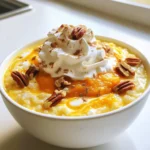 - 1 Tasse Arborio-Reis - 4 Tassen Vollmilch - 1/2 Tasse Kürbispüree Die Hauptzutaten sind wichtig für die Textur und den Geschmack des Puddings. Arborio-Reis gibt eine cremige Konsistenz. Vollmilch sorgt für einen reichen Geschmack. Kürbispüree bringt die Herbstnote. Diese Zutaten sind leicht zu finden und einfach zu nutzen. - 1 Teelöffel gemahlener Zimt - 1/2 Teelöffel gemahlene Muskatnuss - 1/2 Teelöffel Ingwerpulver Die Gewürze machen den Pudding besonders. Zimt gibt eine süße Wärme. Muskatnuss fügt Tiefe hinzu. Ingwerpulver bringt eine leichte Schärfe. Diese Kombination macht den Pudding unwiderstehlich. - 1/2 Tasse Zucker - 1 Teelöffel Vanilleextrakt - Schlagsahne (zum Servieren) Zucker süßt den Pudding. Vanilleextrakt gibt einen feinen Duft. Schlagsahne macht das Dessert noch leckerer. Diese Zutaten sind nicht nur lecker, sondern auch einfach zu verwenden. - Nehmen Sie einen mittelgroßen Topf. Geben Sie 1 Tasse Arborio-Reis und 1 Tasse Vollmilch hinein. - Erhitzen Sie die Mischung bei mittlerer Hitze. Rühren Sie oft um, bis die Milch köchelt. - Reduzieren Sie die Hitze. Decken Sie den Topf ab und lassen Sie den Reis 15 Minuten garen. Rühren Sie gelegentlich um, damit der Reis nicht anklebt. - In einer separaten Schüssel mischen Sie die restlichen 3 Tassen Vollmilch, 1/2 Tasse Kürbispüree, 1/2 Tasse Zucker, 1 Teelöffel Vanilleextrakt, 1 Teelöffel Zimt, 1/2 Teelöffel Muskatnuss, 1/2 Teelöffel Ingwerpulver und eine Prise Salz. - Nehmen Sie einen Schneebesen und rühren Sie die Zutaten gut zusammen, bis sie gleichmäßig vermischt sind. - Gießen Sie die Kürbismischung in den Topf mit dem gekochten Reis. - Rühren Sie ständig um, um die Zutaten gut zu verbinden. - Kochen Sie bei niedriger Hitze für 10 bis 15 Minuten. Rühren Sie oft um, bis der Pudding die gewünschte Konsistenz hat. Um eine perfekte Cremigkeit zu erreichen, achte auf die richtige Hitze. Beginne mit mittlerer Hitze, damit die Milch köchelt. Reduziere dann die Hitze und decke den Topf ab. Das hilft dem Reis, die Flüssigkeit gut aufzunehmen. Rühre während des Kochens regelmäßig um. So verhinderst du, dass der Reis am Boden anklebt. Ein weiterer Tipp: Lass den Pudding nach dem Kochen einige Minuten ruhen. Dadurch wird er dicker und cremiger. Wenn du die Konsistenz anpassen möchtest, füge mehr Milch hinzu. So bekommst du die gewünschte Cremigkeit. Für die Garnierung kannst du Schlagsahne verwenden. Ein Klecks Schlagsahne macht den Pudding noch leckerer. Röste Pekannüsse oder Walnüsse und streue sie über den Pudding. So erhältst du einen tollen Crunch und zusätzlichen Geschmack. Du kannst den Pudding sowohl warm als auch kalt servieren. Warm schmeckt er besonders gut an kalten Tagen. Kalt ist er ein erfrischendes Dessert im Sommer. Probiere beide Varianten aus und finde deine Lieblingsart. Wenn du den Pudding im Voraus zubereiten möchtest, ist das ganz einfach. Koche den Pudding am Vortag und lass ihn abkühlen. Dann füllst du ihn in einen Behälter und stellst ihn in den Kühlschrank. Für die Aufbewahrung ist es wichtig, den Pudding gut abzudecken. So bleibt er frisch. Reste kannst du bis zu drei Tage im Kühlschrank lagern. Wenn du ihn wieder aufwärmst, füge einfach etwas Milch hinzu, um die Cremigkeit zurückzubringen. {{image_4}} Eine einfache Möglichkeit, den Kürbispudding gesünder zu machen, ist die Verwendung von pflanzlicher Milch. Mandel-, Hafer- oder Kokosmilch sind tolle Optionen. Sie geben dem Pudding einen neuen Geschmack und sind oft kalorienärmer. Außerdem kannst du den Zuckergehalt reduzieren. Statt einer halben Tasse Zucker kannst du weniger verwenden oder natürliche Süßstoffe probieren. Honig oder Ahornsirup sind gute Alternativen, die deinem Pudding auch einen interessanten Geschmack verleihen. Um den Pudding aufregender zu machen, füge Trockenfrüchte wie Rosinen oder Cranberries hinzu. Diese bringen Süße und Textur. Auch Schokolade passt gut. Kleine Schokoladenstückchen schmelzen leicht und machen den Pudding noch köstlicher. Experimentiere mit verschiedenen Gewürzen. Neben Zimt und Muskatnuss kannst du auch Nelken oder Kardamom verwenden. Diese Gewürze geben dem Pudding eine besondere Note. Frischer Kürbis bringt noch mehr Geschmack in dein Gericht. Im Herbst kannst du selbstgemachtes Kürbispüree verwenden. Das ist einfach und macht den Pudding frischer. Passe die Gewürze je nach Jahreszeit an. Im Winter sind warme Gewürze wie Ingwer perfekt. Im Frühling kannst du milde Aromen wie Vanille ausprobieren. So bleibt der Pudding das ganze Jahr über spannend. Um deinen Kürbispudding frisch zu halten, lagere ihn im Kühlschrank. Die optimale Temperatur liegt bei etwa 4 °C. Decke den Pudding gut ab, um Gerüche zu vermeiden. In einem luftdichten Behälter bleibt er bis zu 4 Tage frisch. Achte darauf, Reste nicht länger als nötig zu lagern. So bleibt der Geschmack und die Cremigkeit erhalten. Wenn du mehr Pudding hast, kannst du ihn einfrieren. Teile ihn in Portionen auf und fülle sie in gefriergeeignete Behälter. Achte darauf, etwas Platz zu lassen, da der Pudding beim Einfrieren expandiert. So bleibt der Pudding bis zu 2 Monate haltbar. Zum Auftauen nimm den Pudding einfach aus dem Gefrierfach und stelle ihn im Kühlschrank über Nacht. Zum Wiedererwärmen kannst du ihn in einem Topf bei niedriger Hitze oder in der Mikrowelle aufwärmen. Rühre gut um, um die Cremigkeit wiederherzustellen. Um den Geschmack deines Kürbispuddings zu verbessern, kannst du verschiedene Dinge tun. Du könntest mehr Zimt oder Muskatnuss hinzufügen. Diese Gewürze verstärken den warmen, herbstlichen Geschmack. Wenn du es süßer magst, füge etwas mehr Zucker hinzu. Für etwas mehr Tiefe kannst du auch einen Schuss Ahornsirup verwenden. Experimentiere mit den Mengen, bis es dir am besten schmeckt! Ja, du kannst andere Reissorten ausprobieren. Arborio-Reis ist ideal, weil er cremig wird. Jasminreis oder Basmati können auch verwendet werden, bieten jedoch einen anderen Geschmack und eine andere Textur. Bedenke, dass diese Sorten weniger Stärke haben. Das kann den Pudding weniger cremig machen. Wenn du Vollkornreis verwendest, wird er gesünder, braucht aber mehr Kochzeit. Der Reispudding hält sich im Kühlschrank etwa 3 bis 5 Tage. Stelle sicher, dass du ihn in einem luftdichten Behälter aufbewahrst. So bleibt er frisch. Wenn du ihn länger aufbewahren möchtest, kannst du ihn auch einfrieren. Achte darauf, ihn gut zu verpacken, um Gefrierbrand zu vermeiden. Dieser Artikel zeigt, wie man einen köstlichen Reispudding zubereitet. Wir haben die Hauptzutaten wie Arborio-Reis und Kürbispüree besprochen. Die Schritt-für-Schritt-Anleitung erklärt, wie man den Reis kocht und die Mischung zubereitet. Tipp und Tricks helfen dir, die perfekte Konsistenz zu erreichen. Du kannst auch Variationen ausprobieren, um es gesünder oder saisonal anzupassen. Die Aufbewahrungshinweise stellen sicher, dass du deinen Pudding lange genießen kannst. Probiere es aus und entdecke den leckeren Geschmack!