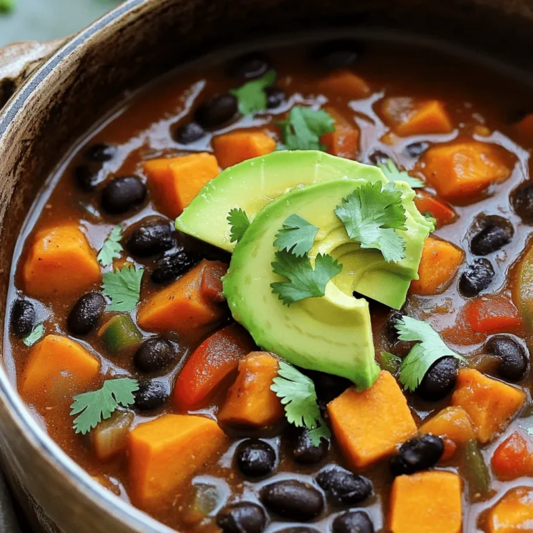 Für ein köstliches Süßkartoffel-Schwarzbohnen-Chili braucht man einige frische Zutaten. Hier sind die Hauptbestandteile: - 2 mittelgroße Süßkartoffeln, geschält und gewürfelt - 1 Dose (425 g) schwarze Bohnen, abgespült und abgetropft - 1 Dose (400 g) gewürfelte Tomaten mit grünen Chilis - 1 mittelgroße Zwiebel, gehackt - 2 Knoblauchzehen, fein gehackt - 1 Paprika (rot oder grün), gewürfelt Diese Zutaten sorgen für einen tollen Geschmack und viel Farbe im Gericht. Die Süßkartoffeln bringen Süße, während die schwarzen Bohnen eine gute Proteinquelle sind. Gewürze machen das Chili besonders. Sie geben dem Gericht Tiefe und Aroma. Hier sind die wichtigsten Gewürze: - 500 ml Gemüsebrühe - 1 Esslöffel Chili-Pulver - 1 Teelöffel Kreuzkümmel - 1 Teelöffel geräuchertes Paprikapulver - Salz und Pfeffer nach Geschmack Die Gemüsebrühe sorgt für eine gute Basis. Chili-Pulver bringt die Schärfe, während Kreuzkümmel und Paprikapulver für den besonderen Kick sorgen. Wenn du spezielle diätetische Bedürfnisse hast, gibt es Alternativen. Hier sind einige Ideen: - Ersetze die Gemüsebrühe mit einer glutenfreien Brühe. - Verwende frische Bohnen anstelle von Dosenbohnen. - Für eine vegane Option, achte darauf, dass alle Zutaten pflanzlich sind. Diese Anpassungen helfen dir, das Chili nach deinem Geschmack zu gestalten. Zuerst musst du die Zutaten bereitstellen. Du brauchst: - 2 mittelgroße Süßkartoffeln, geschält und gewürfelt - 1 Dose schwarze Bohnen, abgespült und abgetropft - 1 Dose gewürfelte Tomaten mit grünen Chilis - 1 mittelgroße Zwiebel, gehackt - 2 Knoblauchzehen, fein gehackt - 1 Paprika, gewürfelt - 500 ml Gemüsebrühe - 1 Esslöffel Chili-Pulver - 1 Teelöffel Kreuzkümmel - 1 Teelöffel geräuchertes Paprikapulver - 1 Esslöffel Olivenöl - Salz und Pfeffer nach Geschmack - Frischer Koriander oder Avocado zur Garnierung Stelle sicher, dass alles gut gewaschen und vorbereitet ist. Die richtige Vorbereitung macht das Kochen einfacher. Erhitze das Olivenöl in einem großen Topf bei mittlerer Hitze. Füge die gehackte Zwiebel und den Knoblauch hinzu. Brate sie für etwa 5 Minuten an, bis sie glasig und duftend sind. Dann kommt die gewürfelte Paprika dazu. Koche sie für weitere 3-4 Minuten, bis sie weich ist. Jetzt gib die gewürfelten Süßkartoffeln, das Chili-Pulver, den Kreuzkümmel und das geräucherte Paprikapulver hinein. Rühre alles gut um, damit sich die Gewürze gleichmäßig verteilen. Gieße die gewürfelten Tomaten mit ihrem Saft und die Gemüsebrühe in den Topf. Bringe die Mischung zum Kochen und reduziere dann die Hitze auf niedrig. Decke den Topf ab und lasse das Chili etwa 25-30 Minuten köcheln. Die Süßkartoffeln sollten zart sein. Rühre die abgetropften schwarzen Bohnen ein und lasse das Chili weitere 5 Minuten köcheln. Probiere das Chili und passe die Gewürze nach deinem Geschmack an. Serviere das Chili heiß. Für das beste Aussehen kannst du frischen Koriander oder ein paar Avocadoscheiben als Garnitur verwenden. Präsentation ist wichtig, also nimm dekorative Schüsseln. Das macht dein Chili noch ansprechender! Wähle Süßkartoffeln, die fest und glatt sind. Sie sollten keine Dellen oder Flecken haben. Achte darauf, dass sie eine gleichmäßige Farbe haben. Süßkartoffeln mit einer tiefen orange Farbe sind oft süßer. Wenn du die Möglichkeit hast, kaufe lokale Süßkartoffeln. Sie sind oft frischer und haben mehr Geschmack. Du kannst die Schärfe deines Chilis leicht anpassen. Wenn du es schärfer magst, füge mehr Chili-Pulver hinzu oder gib frische Chilis hinzu. Möchtest du es milder? Dann verwende weniger Chili-Pulver oder entferne die Kerne aus frischen Chilis. Auch eine Prise Zucker kann helfen, die Schärfe auszugleichen. Probiere verschiedene Kombinationen, um deinen eigenen perfekten Geschmack zu finden. Timing ist der Schlüssel zu einem großartigen Chili. Koche die Zwiebeln und den Knoblauch gut an. Dies gibt dem Chili eine starke Basis. Lass die Süßkartoffeln genug Zeit, um weich zu werden. Wenn du sie zu kurz kochst, bleiben sie hart. Ein langsames Köcheln für etwa 30 Minuten bringt alle Aromen zusammen. Rühre das Chili zwischendurch um, damit es gleichmäßig kocht. {{image_4}} Für ein vegetarisches oder veganes Chili sind keine großen Änderungen nötig. Alle Zutaten sind pflanzlich. Nutze einfach Gemüsebrühe, die vegan ist. So bleibt das Gericht frisch und gesund. Wenn du noch mehr Gemüse magst, füge Karotten oder Zucchini hinzu. Sie geben dem Chili eine tolle Textur. Um den Geschmack zu verbessern, probiere neue Zutaten aus. Hier sind einige Ideen: - Eine Dose Mais für Süße und Knusprigkeit. - Frische Jalapeños für mehr Schärfe. - Ein Esslöffel Limettensaft für Frische. - Einige gehackte Kräuter wie Thymian oder Oregano. Diese Zutaten machen das Chili noch leckerer und aufregender. Experimentiere, um deinen perfekten Geschmack zu finden. Die Zubereitung im Slow Cooker ist einfach und praktisch. Hier sind meine Tipps: - Brate die Zwiebeln und den Knoblauch zuerst an. Das bringt mehr Geschmack. - Gib alle anderen Zutaten in den Slow Cooker. Rühre gut um. - Stelle den Slow Cooker auf niedrig und koche das Chili 6-8 Stunden. Das macht die Süßkartoffeln weich und die Aromen intensiv. - Füge die schwarzen Bohnen in den letzten 30 Minuten hinzu, damit sie nicht zerfallen. Mit diesen Tipps zauberst du ein köstliches Süßkartoffel-Schwarzbohnen-Chili im Slow Cooker. Um übrig gebliebenes Chili richtig zu lagern, lasse es zuerst auf Raumtemperatur abkühlen. Fülle es dann in einen luftdichten Behälter. Das Chili bleibt so frisch und lecker. Stelle sicher, dass du es im Kühlschrank lagerst. Dort hält es sich etwa 3 bis 5 Tage. Wenn du mehr Chili hast, kannst du es auch einfrieren. Teile das Chili in Portionen auf. Nutze gefrierfreundliche Behälter oder Beutel. Vergiss nicht, das Datum darauf zu schreiben. So hast du immer eine leckere Mahlzeit bereit. Das Chili bleibt bis zu 3 Monate im Gefrierfach gut. Um das Chili aufzuwärmen, verwende einen Topf oder die Mikrowelle. Wenn du einen Topf nutzt, erhitze es bei mittlerer Hitze. Rühre oft um, damit es gleichmäßig warm wird. Füge etwas Wasser oder Brühe hinzu, wenn es zu dick ist. In der Mikrowelle kannst du es in kurzen Intervallen erwärmen. Rühre dazwischen um, um die Hitze gleichmäßig zu verteilen. So bleibt der Geschmack frisch und die Textur angenehm. Süßkartoffel-Schwarzbohnen-Chili hält sich gut im Kühlschrank. Du kannst es dort bis zu fünf Tage aufbewahren. Achte darauf, das Chili in einem luftdichten Behälter zu lagern. Wenn du es länger aufbewahren möchtest, friere es ein. Im Gefrierschrank bleibt es bis zu drei Monate frisch. Das hilft dir, immer eine gesunde Mahlzeit bereit zu haben. Ja, du kannst andere Bohnen verwenden. Weiße Bohnen oder Kidneybohnen passen gut in das Chili. Diese Bohnen haben einen anderen Geschmack, ergänzen aber die Süßkartoffeln. Wenn du neue Aromen ausprobieren möchtest, sind diese Bohnen eine gute Wahl. Du kannst sogar eine Mischung aus verschiedenen Bohnen verwenden, um die Textur zu verändern. Ja, das Chili ist sehr gesund. Es enthält viele Nährstoffe und Ballaststoffe. Süßkartoffeln sind reich an Vitaminen und Mineralien. Schwarze Bohnen bieten viel Protein und Ballaststoffe. Diese Zutaten machen das Chili nahrhaft und sättigend. Es hat auch wenig Fett, besonders wenn du es ohne Käse servierst. So kannst du mit gutem Gewissen genießen! Süßkartoffel-Schwarzbohnen-Chili ist einfach und lecker. Wir haben die besten Zutaten und Gewürze besprochen. Ich habe dir eine Schritt-für-Schritt-Anleitung gegeben, um das Chili zu kochen. Tipps, wie man die Süßkartoffeln auswählt und den Geschmack anpasst, helfen dir dabei. Variationen zeigen, wie du das Rezept anpassen kannst. Schließlich weißt du nun auch, wie du Reste richtig lagerst. Dieses Rezept ist gesund, schmackhaft und vielseitig. Du solltest es unbedingt ausprobieren.