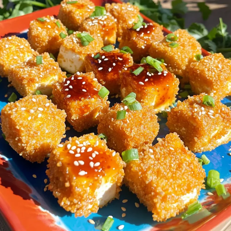 Für die perfekten Tofu Nuggets brauchen Sie: - 400 g fester Tofu, gepresst und abgetropft - 60 ml Maisstärke - 60 ml Semmelbrösel (Panko für extra Knusprigkeit) Diese Zutaten geben den Nuggets die Basis. Fester Tofu sorgt für eine gute Textur. Panko macht sie besonders knusprig. Die Marinade ist das Herzstück dieses Gerichts. Sie benötigen: - 2 Esslöffel Honig - 2 Esslöffel Sriracha-Sauce - 1 Esslöffel Sojasauce - 1 Teelöffel Knoblauchpulver - 1 Teelöffel Zwiebelpulver - Salz und Pfeffer nach Geschmack Diese Mischung gibt den Nuggets einen süß-würzigen Kick. Honig und Sriracha harmonieren perfekt. Wählen Sie Tofu, der fest und gut gepresst ist. Achten Sie auf das Haltbarkeitsdatum. Der Tofu sollte frisch riechen. Vermeiden Sie Tofu mit Wasseransammlung in der Verpackung. Frischer Tofu hat die beste Textur und sorgt für ein besseres Ergebnis. Zuerst nehme ich den festen Tofu aus der Verpackung. Ich presse ihn gut, um überschüssige Flüssigkeit zu entfernen. Das macht den Tofu fester und hilft ihm, die Marinade besser aufzunehmen. Dann schneide ich den Tofu in kleine Würfel von etwa 2,5 cm. Diese Größe sorgt dafür, dass die Nuggets gleichmäßig garen und knusprig werden. Für die Marinade nehme ich eine große Rührschüssel. Dort mische ich 2 Esslöffel Honig, 2 Esslöffel Sriracha-Sauce, 1 Esslöffel Sojasauce, 1 Teelöffel Knoblauchpulver und 1 Teelöffel Zwiebelpulver. Ich füge Salz und Pfeffer nach Geschmack hinzu. Jetzt gebe ich die Tofu-Nuggets in die Marinade und rühre alles vorsichtig um. Ich lasse die Nuggets mindestens 15 Minuten marinieren. Je länger sie marinieren, desto besser wird der Geschmack. Während die Nuggets marinieren, richte ich meine Panierstraße ein. Ich brauche drei Schüsseln: Eine mit 60 ml Maisstärke, eine mit den marinierten Tofu-Nuggets und eine mit 60 ml Panko-Semmelbröseln. Ich nehme einen marinierten Nugget, wälze ihn in der Maisstärke, tauche ihn zurück in die Marinade und schließlich in die Semmelbrösel. So stelle ich sicher, dass jeder Nugget gut paniert ist. Jetzt bereite ich die Heißluftfritteuse vor. Ich heize sie auf 190 °C vor. Ich lege die panierten Nuggets in den Korb und achte darauf, dass sie nicht übereinander liegen. Ich sprühe etwas Kochspray darüber, damit sie schön knusprig werden. Ich frittiere die Nuggets für 15 Minuten und wende sie nach der Hälfte der Zeit. Nach dem Garen lasse ich sie kurz abkühlen, bevor ich sie serviere. Um knusprigen Tofu zu erreichen, beginne mit festem Tofu. Drücke ihn gut aus, um überschüssige Flüssigkeit zu entfernen. Schneide den Tofu in gleichmäßige Stücke, etwa 2,5 cm groß. Das hilft, dass sie gleichmäßig garen. Wende die Nuggets in Maisstärke, bevor du sie in die Marinade tauchst. So haftet die Panade besser. Achte darauf, dass du die Nuggets gut in Semmelbröseln wälzt. Panko sorgt für extra Knusprigkeit. Ein weiterer Trick: Sprühe die Nuggets leicht mit Kochspray, bevor du sie in die Heißluftfritteuse gibst. Das hilft ihnen, schön goldbraun zu werden. Falls du keine Heißluftfritteuse hast, kannst du die Nuggets auch im Ofen backen. Heize den Ofen auf 200 °C vor und lege die Nuggets auf ein Backblech. Achte darauf, genug Platz zwischen den Nuggets zu lassen. Backe sie etwa 20 bis 25 Minuten lang. Wende sie nach der Hälfte der Zeit, damit sie gleichmäßig garen. Eine andere Möglichkeit ist das Frittieren in einer Pfanne. Erhitze Öl in der Pfanne und gib die Nuggets vorsichtig hinein. Frittiere sie, bis sie goldbraun sind. Das gibt dir ebenfalls ein knuspriges Ergebnis. Du kannst die Marinade nach deinem Geschmack anpassen. Möchtest du es schärfer? Füge mehr Sriracha hinzu oder verwende eine schärfere Sauce. Magst du es süßer? Erhöhe die Menge an Honig. Für andere Aromen kannst du auch Gewürze wie Paprika oder Kreuzkümmel hinzufügen. Experimentiere mit verschiedenen Kräutern wie frischem Koriander oder Basilikum. So erhältst du einzigartige Geschmäcker, die deinen Tofu-Nuggets eine besondere Note verleihen. {{image_4}} Für alle, die eine vegane oder glutenfreie Diät verfolgen, gibt es einfache Alternativen. Der Tofu selbst ist bereits vegan und glutenfrei. Achten Sie darauf, glutenfreie Sojasauce oder Tamari zu verwenden. Anstelle von Honig können Sie Agavendicksaft oder Ahornsirup nutzen. Diese Süßstoffe geben den Nuggets die nötige Süße und passen gut zur Sriracha-Sauce. Die Basis der Nuggets ist flexibel. Sie können die Gewürze in der Marinade anpassen. Mögen Sie es schärfer? Fügen Sie mehr Sriracha hinzu oder einen Spritzer Chiliöl. Für einen rauchigen Geschmack, probieren Sie geräuchertes Paprikapulver. Sie können auch Gemüsebrühe anstelle von Sojasauce verwenden, um einen anderen Geschmack zu erzielen. Experimentieren Sie mit Kräutern wie frischem Koriander oder Basilikum, um den Nuggets eine neue Note zu geben. Diese Tofu Nuggets passen toll zu verschiedenen Beilagen. Servieren Sie sie mit einem frischen Salat aus Gurken und Karotten. Ein würziger Joghurt-Dip oder eine Erdnusssauce ergänzen die Nuggets perfekt. Wenn Sie ein komplettes Gericht möchten, probieren Sie sie mit Quinoa oder Reis. Garnieren Sie die Nuggets mit Sesam und Frühlingszwiebeln für einen schönen Anblick und zusätzlichen Geschmack. Um die Tofu-Nuggets frisch zu halten, lege sie in einen luftdichten Behälter. Trenne die Nuggets mit einem Blatt Backpapier, um ein Verkleben zu verhindern. So bleiben sie knusprig und lecker. Beim Aufwärmen empfehle ich, die Nuggets in der Heißluftfritteuse bei 180 °C (350 °F) für etwa 5–7 Minuten zu frittieren. Das sorgt für die beste Knusprigkeit. Du kannst auch den Ofen verwenden, aber die Heißluftfritteuse ist schneller. Im Kühlschrank halten die Nuggets 3 bis 4 Tage. Im Gefrierschrank kannst du sie bis zu 3 Monate lagern. Achte darauf, sie gut einzupacken, um Gefrierbrand zu vermeiden. Die Tofu-Nuggets sollten mindestens 15 Minuten mariniert werden. Wenn Sie mehr Zeit haben, marinieren Sie sie länger. So ziehen die Aromen besser in den Tofu ein. Ich empfehle, sie bis zu einer Stunde im Kühlschrank zu lassen. Ja, Sie können die Sriracha-Sauce ersetzen. Verwenden Sie stattdessen eine milde Chilisauce oder eine andere scharfe Sauce. Wenn Sie es weniger scharf mögen, nutzen Sie eine süße Sojasauce oder eine BBQ-Sauce. So bleibt der Geschmack lecker, auch ohne Sriracha. Um den Tofu knusprig zu bekommen, drücken Sie ihn gut ab, um überschüssige Feuchtigkeit zu entfernen. Wenden Sie ihn zuerst in Maisstärke und dann in Panko-Semmelbröseln. Diese Schritte geben der Oberfläche ein tolles Crunch. Auch das Sprühen mit Kochspray hilft, die Nuggets knusprig zu machen. Zu den Tofu-Nuggets passen viele Dips. Ich empfehle einen cremigen Dip wie Tzatziki oder einen scharfen Dip wie scharfe Mayo. Auch ein süß-saurer Dip ist eine tolle Wahl. Probieren Sie verschiedene Kombinationen aus, um Ihren Favoriten zu finden. Tofu Nuggets sind eine tolle Alternative zu Fleisch. Wir haben die Hauptzutaten und die Schritte zur Zubereitung besprochen. Die Marinade gibt den Nuggets besonderen Geschmack. Tipps für knusprigen Tofu helfen dir, das Beste herauszuholen. Du kannst auch verschiedene Variationen und Dips ausprobieren. Wenn du Reste hast, haben wir Tipps zur Lagerung gegeben. Probiere die Rezepte aus und entdecke neue Geschmäcker. Du wirst feststellen, wie lecker und vielfältig Tofu sein kann!