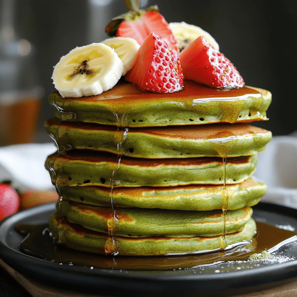 Für die perfekten Matcha Grüner Tee-Pfannkuchen benötigst du: - 1 Tasse Weizenmehl - 2 Esslöffel Matcha-Grüntee-Pulver - 2 Esslöffel Zucker - 1 Teelöffel Backpulver - ½ Teelöffel Natron - ¼ Teelöffel Salz - 1 großes Ei - 1 Tasse Buttermilch (alternativ 1 Tasse Milch mit 1 Esslöffel Essig) - 2 Esslöffel geschmolzene ungesalzene Butter - 1 Teelöffel Vanilleextrakt - Extra Butter zum Braten - Ahornsirup und frisches Obst zum Servieren Diese Zutaten machen die Pfannkuchen leicht und lecker. Das Matcha-Pulver gibt ihnen nicht nur Farbe, sondern auch einen tollen Geschmack. Wenn du keine Buttermilch hast, kannst du einfach Milch mit einem Esslöffel Essig mischen. Das funktioniert gut, um die gleiche Säure zu erzielen. Wenn du glutenfrei kochen möchtest, kannst du auch glutenfreies Mehl verwenden. Das Ergebnis wird etwas anders, aber trotzdem lecker! Wenn du den Zucker reduzieren willst, kann ein Süßstoff wie Honig oder Agavendicksaft eine gute Wahl sein. Jede Portion dieser Pfannkuchen hat eine gute Balance von Nährstoffen. Sie enthalten: - Kalorien: ca. 220 - Fett: 8g - Kohlenhydrate: 30g - Eiweiß: 6g Die Pfannkuchen sind eine gesunde Frühstücksoption. Sie liefern dir Energie und wichtige Nährstoffe, damit du gut in den Tag startest. Beginne mit einer großen Rührschüssel. Dort gibst du: - 1 Tasse Weizenmehl - 2 Esslöffel Matcha-Grüntee-Pulver - 2 Esslöffel Zucker - 1 Teelöffel Backpulver - ½ Teelöffel Natron - ¼ Teelöffel Salz Vermische alles gründlich mit einem Schneebesen. Achte darauf, dass keine Klumpen bleiben. Diese Mischung gibt den Pfannkuchen ihren tollen Geschmack und die schöne grüne Farbe. Jetzt kommt die zweite Schüssel ins Spiel. Schlage dort ein großes Ei auf. Füge die Buttermilch hinzu. Wenn du keine Buttermilch hast, mische 1 Tasse Milch mit 1 Esslöffel Essig. Dann gib die geschmolzene Butter und den Vanilleextrakt dazu. Vermenge alles, bis die Mischung glatt ist. Das sorgt für eine feuchte und leckere Textur der Pfannkuchen. Gieße nun die feuchten Zutaten in die trockenen. Rühre vorsichtig, bis alles leicht verbunden ist. Ein paar Klümpchen sind okay. Diese helfen, die Pfannkuchen fluffig zu machen. Erhitze eine beschichtete Pfanne oder ein Griddle bei mittlerer Hitze. Füge ein Stück Butter hinzu, um die Oberfläche zu bedecken. Für jeden Pfannkuchen gib etwa ¼ Tasse des Teigs in die Pfanne. Warte, bis sich Blasen auf der Oberfläche bilden, etwa 2-3 Minuten. Wende die Pfannkuchen und brate sie für weitere 1-2 Minuten, bis sie goldbraun sind. Wiederhole diesen Vorgang mit dem restlichen Teig. Füge bei Bedarf mehr Butter zur Pfanne hinzu. Jetzt sind deine Matcha-Pfannkuchen bereit für den Genuss! Um die beste Konsistenz für deine Matcha-Pfannkuchen zu bekommen, achte darauf, die trockenen Zutaten gut zu mischen. Das Weizenmehl, Matcha, Zucker, Backpulver, Natron und Salz sollten gleichmäßig verteilt sein. Wenn du die feuchten Zutaten hinzufügst, rühre nur kurz. Ein paar Klümpchen sind in Ordnung. Zu viel Rühren macht die Pfannkuchen zäh. Ein häufiger Fehler ist, die Mischung zu überarbeiten. Das führt zu festen Pfannkuchen. Außerdem kann zu viel Hitze dazu führen, dass die Außenseite bräunt, während die Innenseite roh bleibt. Koche die Pfannkuchen bei mittlerer Hitze und beobachte sie gut. Wenn sie anfangen, Blasen zu bilden, ist es Zeit zum Wenden. Um fluffige Pfannkuchen zu machen, benutze frische Backpulver. Dies hilft, die Pfannkuchen beim Kochen aufgehen zu lassen. Ein weiterer Trick ist, die Buttermilch nicht vollständig zu ersetzen. Wenn du normale Milch verwendest, füge Essig hinzu. Dies macht die Milch säuerlich und führt zu einem besseren Ergebnis. Achte auch darauf, die Pfanne gut zu fetten, damit die Pfannkuchen nicht ankleben. {{image_4}} Du kannst deine Matcha-Pfannkuchen auf viele Arten aufpeppen. Hier sind einige Ideen: - Frisches Obst: Erdbeeren, Bananen oder Blaubeeren passen gut. - Nüsse und Samen: Walnüsse oder Chiasamen bieten einen tollen Crunch. - Joghurt oder Quark: Ein Klecks gibt Cremigkeit und zusätzlichen Geschmack. - Honig oder Agavendicksaft: Diese süßen Alternativen sind perfekt statt Ahornsirup. - Kokosraspeln: Für einen tropischen Twist streue etwas Kokos darüber. Experimentiere mit verschiedenen Kombinationen, um deinen Lieblingsgeschmack zu finden. Für eine gesündere Variante kannst du folgende Alternativen nutzen: - Zucker: Ersetze weißen Zucker durch Honig oder eine Süßstoffalternative. - Milch: Nutze Mandelmilch oder Hafermilch, um die Kalorien zu senken. - Mehl: Verwende Vollkornmehl für mehr Ballaststoffe und Nährstoffe. - Ersatz für Eier: Ein pürierter Bananen oder Apfelmus kann das Ei ersetzen. Diese Anpassungen helfen dir, die Pfannkuchen gesünder zu machen, ohne den Geschmack zu verlieren. Wenn du Gluten meidest, kannst du die Pfannkuchen leicht anpassen: - Glutenfreies Mehl: Nutze eine glutenfreie Mehlmischung anstelle von Weizenmehl. - Eier ersetzen: Nutze Leinsamenmehl oder Chiasamen mit Wasser als Ei-Ersatz. - Milchalternative: Nimm pflanzliche Milch wie Soja- oder Kokosmilch. Diese Optionen machen die Pfannkuchen für jeden geeignet. So kannst du den Genuss ohne Einschränkungen erleben. Um Ihre Matcha grünen Tee-Pfannkuchen frisch zu halten, lassen Sie sie zuerst abkühlen. Stapeln Sie die Pfannkuchen auf einen Teller. Decken Sie sie mit Frischhaltefolie oder einem sauberen Küchentuch ab. Dies hilft, die Feuchtigkeit zu bewahren und verhindert, dass sie austrocknen. Wenn Sie Ihre Pfannkuchen aufwärmen möchten, nutzen Sie eine Pfanne oder eine Mikrowelle. In der Pfanne erhitzen Sie sie bei mittlerer Hitze, bis sie warm sind. In der Mikrowelle legen Sie die Pfannkuchen auf einen Teller und decken sie mit einem feuchten Papiertuch ab. Erwärmen Sie sie für 20 bis 30 Sekunden. Dies hält sie fluffig. Im Kühlschrank halten sich die Pfannkuchen etwa 3 bis 4 Tage. Sie können sie auch einfrieren. Legen Sie jede Pfannkuchen mit Backpapier dazwischen in einen luftdichten Behälter. Im Gefrierschrank bleiben sie bis zu 2 Monate frisch. Lassen Sie sie dann einfach über Nacht im Kühlschrank auftauen, bevor Sie sie aufwärmen. Um Matcha grünen Tee zuzubereiten, brauchst du die richtigen Werkzeuge. Nimm ein Matcha-Set, das einen Chasen (ein spezieller Schneebesen) und eine Schale enthält. 1. Erhitze Wasser, aber nicht bis zum Siedepunkt. Es sollte etwa 70-80 Grad Celsius haben. 2. Gib 1-2 Teelöffel Matcha-Pulver in die Schale. 3. Füge etwa 60-80 ml heißes Wasser hinzu. 4. Benutze den Chasen, um das Matcha-Pulver und Wasser gut zu vermischen. 5. Schlage es leicht, bis es schaumig ist. Das gibt dir eine leckere Tasse Matcha. Ja, Matcha-Pfannkuchen sind gesund. Matcha enthält viele Antioxidantien. Diese helfen, deinen Körper zu schützen. Zudem ist Matcha gut für deinen Stoffwechsel. Es kann die Fettverbrennung fördern. Die Pfannkuchen enthalten auch Buttermilch, die Kalzium liefert. Mit frischem Obst als Topping bekommst du zusätzliche Vitamine. So sind Matcha-Pfannkuchen eine leckere und nahrhafte Frühstücksoption. Um den Geschmack von Matcha zu verstärken, kannst du die Menge an Matcha-Pulver erhöhen. Statt zwei Esslöffel kannst du drei Esslöffel verwenden. Eine weitere Möglichkeit ist, hochwertigen Matcha zu wählen. Achte auf die Farbe; je grüner der Matcha ist, desto besser. Auch das Hinzufügen von etwas mehr Zucker kann helfen, den Geschmack auszugleichen. So wird der herbe Geschmack von Matcha milder und angenehmer. Diese Anleitung hat dir gezeigt, wie du Matcha-Pfannkuchen zubereitest. Wir haben die Hauptzutaten und Tipps besprochen, um perfekte Pfannkuchen zu machen. Du hast auch einige coole Variationen entdeckt und gelernt, wie du Reste richtig lagerst. Experimentiere mit Toppings und Varianten. Jede Zutat zählt. Mit ein bisschen Übung wirst du immer besser. Genieß jeden Bissen!