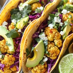 Für die Blumenkohl-Tacos brauchst du einige einfache Zutaten. Hier sind die Hauptzutaten, die du benötigst: - 1 mittelgroßer Blumenkohl, in Röschen zerteilt - 8 kleine Maistortillas - 1 Tasse rotkohl, fein geschnippelt - 1 Avocado, in Scheiben geschnitten - 1/2 Tasse frischer Koriander, gehackt - 1 Limette, in Spalten geschnitten Blumenkohl ist die Hauptzutat. Er gibt den Tacos einen tollen Geschmack und die richtige Konsistenz. Die Tortillas sind die Basis. Sie halten alle leckeren Füllungen zusammen. Die Gewürze und Öle sind der Schlüssel zu viel Geschmack. Hier sind die wichtigen Zutaten: - 2 Esslöffel Olivenöl - 1 Teelöffel geräuchertes Paprikapulver - 1 Teelöffel Kreuzkümmel - 1 Teelöffel Knoblauchpulver - Salz und Pfeffer nach Geschmack Diese Gewürze geben dem Blumenkohl eine schöne Note. Das Olivenöl sorgt dafür, dass alles gut röstet und die Gewürze gut haften. Du kannst die Tacos nach deinem Geschmack anpassen. Hier sind einige optionale Zutaten: - 1/4 Tasse Feta-Käse (optional) - Scharfe Sauce (optional) Wenn du etwas mehr Geschmack möchtest, füge Feta-Käse hinzu. Die scharfe Sauce bringt einen extra Kick. Du kannst auch andere Beilagen verwenden, um die Tacos zu verbessern. Heize deinen Ofen auf 220°C vor. Das sorgt dafür, dass der Blumenkohl perfekt rösten kann. Nimm einen mittelgroßen Blumenkohl und zerteile ihn in kleine Röschen. Das macht das Rösten gleichmäßiger. In einer großen Schüssel mische die Blumenkohlröschen mit 2 Esslöffeln Olivenöl. Füge 1 Teelöffel geräuchertes Paprikapulver, 1 Teelöffel Kreuzkümmel und 1 Teelöffel Knoblauchpulver hinzu. Das gibt dem Blumenkohl viel Geschmack. Salze und pfeffere die Mischung nach deinem Geschmack. Lege die gewürzten Blumenkohlröschen auf ein Backblech, das mit Backpapier ausgelegt ist. Achte darauf, dass sie nicht übereinander liegen. Röste den Blumenkohl für 25 bis 30 Minuten im Ofen. Rühre die Röschen nach der Hälfte der Zeit um. So werden sie schön goldbraun und zart. Du wirst den köstlichen Duft lieben, der durch deine Küche zieht. Während der Blumenkohl röstet, nimm 8 kleine Maistortillas. Erhitze sie in einer trockenen Pfanne bei mittlerer Hitze. Halte sie dort für etwa 30 Sekunden auf jeder Seite. So werden sie warm und biegsam. Sobald der Blumenkohl fertig ist, nimm ihn aus dem Ofen und lasse ihn kurz abkühlen. Jetzt kommt der Spaß! Lege einen großzügigen Löffel Blumenkohl auf jede Tortilla. Toppe die Tacos mit feingeschnittenem Rotkohl, Avocadoscheiben und frischem, gehacktem Koriander. Wenn du magst, füge auch Feta-Käse hinzu. Drücke frischen Limettensaft über die gefüllten Tacos und füge nach Belieben scharfe Sauce hinzu. Jetzt sind deine köstlichen gerösteten Blumenkohl-Tacos bereit zum Genießen! Rösten macht Blumenkohl lecker und knusprig. Ich empfehle, den Blumenkohl gleichmäßig zu schneiden. So röstet er gleichmäßig. Verwende ein großes Blech. So bleibt genug Platz. Achte darauf, die Röschen nicht zu überladen. Wenn sie sich berühren, dampfen sie statt zu rösten. Die Hitze sollte hoch sein, also stelle den Ofen auf 220°C (425°F). Röste den Blumenkohl 25-30 Minuten lang. Rühre ihn nach 15 Minuten um. So wird er goldbraun und zart. Die Gewürze sind wichtig für den Geschmack. Du kannst verschiedene Gewürze ausprobieren. Zum Beispiel, füge Chili-Pulver für mehr Schärfe hinzu. Oder nutze italienische Kräuter für einen anderen Geschmack. Du kannst auch verschiedene Öle verwenden. Avocadoöl gibt einen milden Geschmack. Wenn du kein Feta magst, probiere Ziegenkäse oder ganz weglassen. Sei kreativ und finde deinen eigenen Stil! Die Präsentation macht viel aus! Arrangiere die Tacos schön auf einem großen Teller. Verwende frische Limetten und Koriander als Garnitur. Das sieht toll aus! Du kannst auch eine Schale mit scharfer Sauce bereitstellen. So kann jeder nach Belieben nachwürzen. Vergiss nicht, die Tacos warm zu servieren. So schmecken sie am besten! {{image_4}} Für vegane Blumenkohl-Tacos können Sie den Feta-Käse einfach weglassen. Stattdessen können Sie Cashew-Creme oder vegane Sour Cream verwenden. Diese Alternativen fügen einen tollen Geschmack hinzu. Zusätzlich können Sie geröstete Nüsse für Biss und Textur verwenden. Auch gebratene Zwiebeln oder Pilze sind gute Optionen. Es gibt viele köstliche Füllungen, die Sie ausprobieren können. Probieren Sie gebratene Bohnen oder Linsen für mehr Protein. Frische Salsa oder Guacamole passen ebenfalls gut dazu. Wenn Sie es schärfer mögen, fügen Sie Jalapeños oder scharfe Sauce hinzu. Ein Spritzer Limettensaft hebt den Geschmack der Tacos hervor. Blumenkohl ist großartig, aber Sie können auch andere Gemüse nutzen. Zucchini, Süßkartoffeln oder Paprika sind leckere Alternativen. Rösten Sie diese Gemüse genauso wie den Blumenkohl. Sie erhalten schmackhafte Tacos mit verschiedenen Aromen und Texturen. Seien Sie kreativ und mixen Sie verschiedene Gemüse für einen bunten Taco-Teller. Ich empfehle, die Reste der Blumenkohl-Tacos in einem luftdichten Behälter zu lagern. So bleiben sie frisch und lecker. Lagern Sie die Tacos im Kühlschrank, um sie für bis zu drei Tage aufzubewahren. Trennen Sie die Füllungen von den Tortillas, damit die Tortillas nicht matschig werden. Zum Aufwärmen können Sie die Reste in einer Pfanne bei mittlerer Hitze warm machen. Das bringt den Geschmack zurück. Alternativ können Sie die Füllungen auch in der Mikrowelle erhitzen. Achten Sie darauf, sie in kurzen Intervallen zu erwärmen, um ein Überkochen zu vermeiden. Erwärmen Sie die Tortillas separat, um sie weich und lecker zu halten. Die Haltbarkeit der Zutaten variiert. Gerösteter Blumenkohl hält sich im Kühlschrank etwa drei bis vier Tage. Frischer Koriander und Avocado sind am besten, wenn Sie sie frisch verwenden. Rotkohl bleibt im Kühlschrank bis zu einer Woche frisch. Achten Sie darauf, die Zutaten gut zu überprüfen, bevor Sie sie verwenden. Die Zubereitung der Blumenkohl-Tacos dauert etwa 40 Minuten. Sie brauchen 10 Minuten, um alles vorzubereiten. Das Rösten im Ofen dauert 25 bis 30 Minuten. Diese Zeit reicht, damit der Blumenkohl zart und goldbraun wird. Ja, Sie können die Tacos im Voraus zubereiten. Rösten Sie den Blumenkohl und bereiten Sie die Tortillas vor. Lagern Sie alles in separaten Behältern im Kühlschrank. Wenn Sie bereit sind zu essen, wärmen Sie den Blumenkohl und die Tortillas leicht auf. So bleiben die Tacos frisch und lecker. Zu den Blumenkohl-Tacos passen viele Beilagen. Hier sind einige Ideen: - Guacamole für einen zusätzlichen Geschmack - Salsa für etwas Würze - Bohnen für mehr Protein - Gegrilltes Gemüse für mehr Textur - Ein frischer Salat als Beilage Probieren Sie verschiedene Kombinationen aus, um Ihre perfekte Mahlzeit zu finden! Blumenkohl-Tacos sind einfach und lecker. Wir haben die Hauptzutaten, Gewürze und Optionen angeschaut. Die Schritt-für-Schritt-Anleitung macht die Zubereitung leicht. Mit Tipps und Tricks wird das Rösten zum Erfolg. Verschiedene Variationen bieten viele Möglichkeiten. Reste sind einfach zu lagern und aufzuwärmen. Wenn du die Tacos vorbereitest, kannst du kreativ sein. Ich hoffe, du probierst sie bald aus und findest deine Lieblingsversion. Viel Spaß beim Kochen!