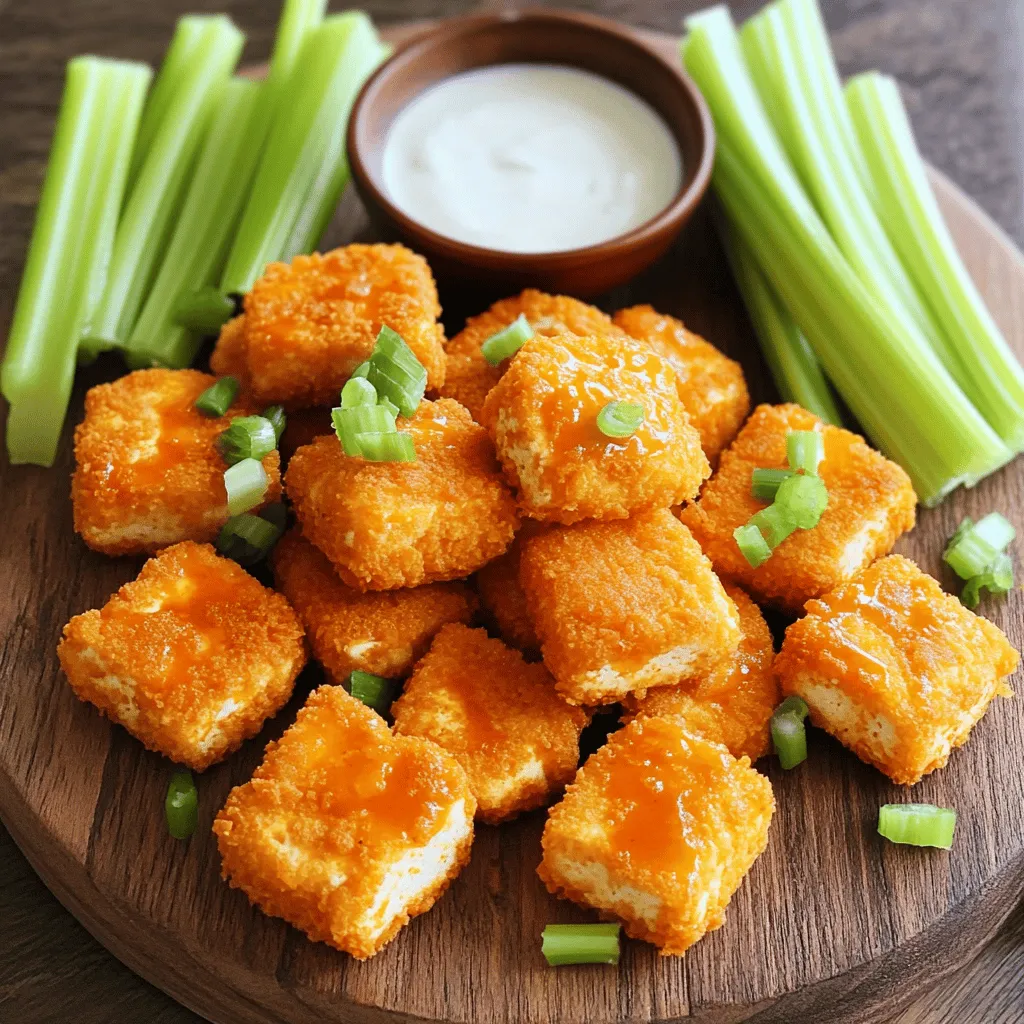 - 1 Block fester Tofu - Weizenmehl und Gewürze - Semmelbrösel und Buffalo-Sauce Die Hauptzutaten für die Crispy Baked Buffalo Tofu Nuggets sind einfach und leicht zu finden. Zuerst brauchst du einen Block festen Tofu. Achte darauf, dass er gut gepresst und abgetropft ist. So wird der Tofu knusprig und lecker. Dann kommt das Weizenmehl ins Spiel. Du mischst es mit einigen Gewürzen, um den Nuggets Geschmack zu geben. Die Mischung enthält Knoblauchpulver, Paprika, Cayennepfeffer, Salz und schwarzen Pfeffer. Diese Gewürze bringen eine tolle Würze und einen leichten Kick. Für die knusprige Hülle benötigst du Semmelbrösel. Ich empfehle Panko-Semmelbrösel, denn sie machen die Nuggets extra knusprig. Du wirst den Unterschied schmecken! Und natürlich darf die Buffalo-Sauce nicht fehlen. Sie gibt den Nuggets ihren typischen scharfen und würzigen Geschmack. Mit diesen Zutaten kannst du die perfekten Crispy Baked Buffalo Tofu Nuggets zubereiten. Mach dich bereit, sie zu genießen! Heize deinen Ofen auf 220°C vor. Lege ein Backblech mit Backpapier aus. Dies hilft, die Nuggets knusprig zu halten. Schneide den gepressten Tofu in mundgerechte Würfel oder Nuggets. Achte darauf, dass die Stücke gleich groß sind, damit sie gleichmäßig garen. Stelle den geschnittenen Tofu beiseite, während du die Marinade vorbereitest. Vermische in einer Schüssel das Weizenmehl, Knoblauchpulver, Paprika, Cayennepfeffer, Salz und schwarzen Pfeffer. Dies wird deine gewürzte Mehlmischung. In einer separaten Schüssel gib die Mandelmilch. Fülle eine dritte Schüssel mit Semmelbröseln. Tauche nun jedes Tofu-Nugget zuerst in die Mehlmischung. Danach in die Mandelmilch und schließlich in die Semmelbrösel. Drücke die Brösel fest auf den Tofu, damit sie gut haften. Lege die panierten Nuggets auf das Backblech in einer einzelnen Schicht. Achte darauf, dass sie sich nicht berühren. Träufle Olivenöl über die Nuggets. Backe sie 20 bis 25 Minuten. Wende die Nuggets zur Halbzeit, damit sie goldbraun werden. Nach dem Backen wälze die Nuggets in der Buffalo-Sauce. Du kannst sie für weitere 5 Minuten in den Ofen zurückgeben, um die Knusprigkeit zu verstärken. Serviere sie heiß mit einem Dip. Um die besten Tofu-Nuggets zu machen, drücke den Tofu gut. Dies entfernt die überschüssige Flüssigkeit. Lass den Tofu nach dem Pressen abtropfen. Das hilft, die Gewürze besser aufzunehmen. Du kannst die Gewürzmischung nach deinem Geschmack anpassen. Füge mehr Cayennepfeffer für mehr Schärfe hinzu, wenn du es würziger magst. Oder nimm weniger, wenn du es mild magst. Nutze Panko-Semmelbrösel für mehr Knusprigkeit. Diese Brösel sind dicker und geben den Nuggets einen tollen Crunch. Drücke die Brösel gut auf den Tofu, damit sie haften. Um die Knusprigkeit zu verstärken, backe die Nuggets nach dem Wenden in Buffalo-Sauce erneut für fünf Minuten. Dies macht sie noch knuspriger und leckerer. {{image_4}} Du kannst dein Rezept ganz einfach anpassen. Probiere BBQ-Sauce anstelle von Buffalo-Sauce. Der Rauchgeschmack bringt eine neue Note. Du kannst auch verschiedene Gewürzkombinationen ausprobieren. Füge etwas Kreuzkümmel oder italienische Kräuter hinzu. So wird es spannend und du entdeckst neue Geschmäcker. Wenn du glutenfrei bist, wähle glutenfreie Semmelbrösel. Diese funktionieren gut und machen die Nuggets knusprig. Du kannst auch andere pflanzliche Milch verwenden. Hafermilch oder Sojamilch sind gute Optionen. Diese Alternativen bieten dir viele Möglichkeiten, um dein Gericht zu variieren. Bewahre die Reste in einem luftdichten Behälter auf. So bleiben die Nuggets frisch. Du kannst sie im Kühlschrank lagern. Dort halten sie etwa drei bis vier Tage. Achte darauf, dass sie gut verschlossen sind. So bleibt die Knusprigkeit länger erhalten. Um die Nuggets wieder knusprig zu machen, empfehle ich den Ofen. Heize ihn auf 180°C vor. Lege die Nuggets auf ein Backblech und backe sie für etwa 10 Minuten. Das macht sie wieder schön knusprig. Wenn du es schnell magst, kannst du auch die Mikrowelle nutzen. Achte darauf, sie nicht zu lange zu erhitzen. Ein bis zwei Minuten reichen oft. Allerdings werden sie nicht so knusprig wie im Ofen. Die Nuggets bleiben im Kühlschrank etwa 3-4 Tage frisch. Lagere sie in einem luftdichten Behälter. Wenn du die Nuggets länger aufbewahren möchtest, friere sie ein. Im Gefrierschrank halten sie bis zu 2 Monate. Achte darauf, sie gut einzupacken, um Gefrierbrand zu vermeiden. Ja, du kannst die Nuggets auch im Air fryer zubereiten. Heize den Air fryer auf 200°C vor. Lege die Nuggets in einer einzigen Schicht hinein. Backe sie für 10-15 Minuten. Wende sie nach der Hälfte der Zeit, um eine gleichmäßige Bräunung zu erreichen. Diese Methode macht die Nuggets besonders knusprig! Das Rezept ist nicht automatisch glutenfrei. Um dies zu ändern, verwende glutenfreies Mehl. Stelle sicher, dass die Semmelbrösel ebenfalls glutenfrei sind. So kannst du die Nuggets genießen, ohne Gluten zu verwenden. Sie haben nun alle wichtigen Schritte, um köstliche Buffalo-Soja-Nuggets zuzubereiten. Wir haben die Hauptzutaten und die Vorbereitung, den Panierprozess sowie das Backen und Servieren besprochen. Mit den Tipps für perfekte Nuggets und den vielen möglichen Variationen wird Ihr Gericht immer neu und spannend bleiben. Denken Sie an die Aufbewahrungshinweise, um die Reste frisch zu halten. Jetzt ist es Zeit, Ihre eigenen Tofu-Nuggets zu kreieren und auszuprobieren. Viel Spaß beim Kochen und Genießen!