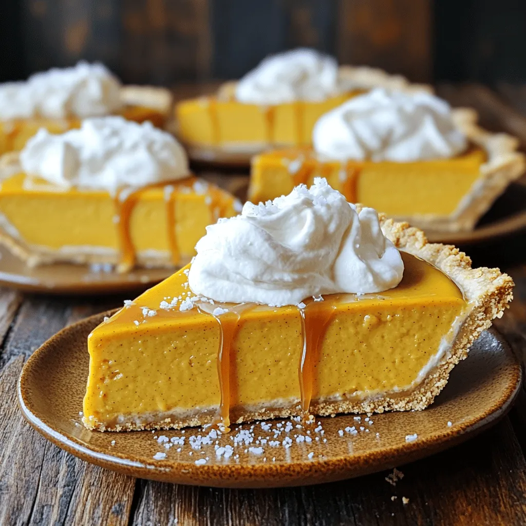 Für diese köstliche No-Bake Salted Caramel Pumpkin Pie brauchst du folgende Zutaten: - 1 ½ Tassen Graham-Cracker-Brösel - ½ Tasse ungesalzene Butter, geschmolzen - 1 Dose (15 oz) Kürbispüree - 1 Tasse Frischkäse, weich, Zimmertemperatur - 1 Tasse Puderzucker - 1 Teelöffel Vanilleextrakt - 1 Teelöffel Kürbiskuchengewürz - 1 Teelöffel Meersalz - ½ Tasse gesalzene Karamellsauce - Schlagsahne, zum Garnieren - Zusätzliche Meersalzflocken zur Dekoration Die Kruste ist der Grundstein für diesen Pie. Sie besteht aus: - 1 ½ Tassen Graham-Cracker-Brösel - ½ Tasse ungesalzene Butter, geschmolzen Die Füllung macht den Pie besonders lecker. Sie setzt sich aus diesen Zutaten zusammen: - 1 Dose (15 oz) Kürbispüree - 1 Tasse Frischkäse, weich, Zimmertemperatur - 1 Tasse Puderzucker - 1 Teelöffel Vanilleextrakt - 1 Teelöffel Kürbiskuchengewürz - 1 Teelöffel Meersalz - ½ Tasse gesalzene Karamellsauce Um die Kruste zu machen, nehme ich die Graham-Cracker-Brösel und die geschmolzene Butter. Ich mische sie in einer großen Schüssel. Dann rühre ich gut, bis alle Brösel feucht sind. Ich drücke die Mischung fest in eine 9-Zoll-Pie-Form. Es ist wichtig, dass die Kruste gut am Boden und an den Seiten haftet. Nach dem Festdrücken stelle ich die Form für 20 Minuten in den Kühlschrank. So wird die Kruste fest und hält die Füllung besser. Jetzt ist es Zeit für die Füllung. In einer anderen Schüssel schlage ich den weichen Frischkäse glatt. Ich benutze einen Handmixer, um ein schönes Ergebnis zu erzielen. Schritt für Schritt füge ich den Puderzucker hinzu und mixe weiter. Es sollte alles gut vermischt sein. Dann gebe ich das Kürbispüree, Vanilleextrakt, Kürbiskuchengewürz und Meersalz dazu. Ich verrühre alles bei mittlerer Geschwindigkeit. Die Füllung wird cremig und duftet köstlich. Jetzt assemble ich die Pie. Zuerst nehme ich die Kruste aus dem Kühlschrank. Ich träufle ein wenig gesalzene Karamellsauce über den Boden. Es schafft eine leckere Schicht. Danach löffle ich vorsichtig die Kürbisfüllung auf die Kruste. Ich verteile sie gleichmäßig, damit jede Portion gleich viel Füllung hat. Dann decke ich die Pie mit Frischhaltefolie ab. Ich stelle sie für mindestens 4 Stunden in den Kühlschrank. So wird sie fest und die Aromen verbinden sich gut. Um eine tolle Kruste zu machen, mische die Graham-Cracker-Brösel gut mit der geschmolzenen Butter. Ich empfehle, das Ganze fest in die Pie-Form zu drücken. So bleibt die Kruste stabil. Lass die Kruste für 20 Minuten im Kühlschrank ruhen. Dies hilft ihr, fest zu werden und die Form zu behalten. Die Füllung ist der Star des Pies. Schlage den Frischkäse zuerst glatt, bevor du den Puderzucker hinzufügst. Dies sorgt für eine cremige Textur. Mische dann das Kürbispüree, Vanilleextrakt, Kürbiskuchengewürz und Meersalz gut unter. Achte darauf, alles gründlich zu vermengen. So bekommst du den vollen Geschmack. Nach dem Füllen muss die Pie mindestens vier Stunden kühlen. Decke sie mit Frischhaltefolie ab, damit sie frisch bleibt. Vor dem Servieren toppe die Pie mit Schlagsahne und Karamellsauce. Streue ein wenig Meersalz darüber für einen besonderen Kick. So wird dein Dessert nicht nur lecker, sondern auch schön präsentiert. {{image_4}} Wenn du eine andere Füllung ausprobieren möchtest, gibt es viele Optionen. Du kannst zum Beispiel Süßkartoffelpüree anstelle von Kürbispüree verwenden. Das gibt dem Pie eine andere, aber ebenso leckere Note. Auch eine Kombination aus Kürbis und Zimt ist möglich. Wenn du etwas Fruchtiges magst, probiere Apfelmus für eine fruchtige Füllung. Für eine glutenfreie Kruste kannst du Mandelmehl oder Kokosmehl verwenden. Mische die glutenfreien Brösel mit geschmolzener Butter. Drücke die Mischung in die Pie-Form, genau wie bei der klassischen Version. Ein weiterer Tipp: Nutze glutenfreie Kekse, um die Kruste zu machen. So bleibt der Geschmack toll und du vermeidest Gluten. Um deinen Pie noch schöner zu machen, kannst du verschiedene Toppings verwenden. Schlagsahne ist ein Klassiker, aber du kannst auch Karamellsoße darüber träufeln. Für einen besonderen Kick füge geröstete Pekannüsse oder Walnüsse hinzu. Frische Kräuter wie Minze bieten eine frische Note. Probiere auch, die Oberseite mit essbaren Blumen zu dekorieren, um sie besonders festlich zu gestalten. Um die No-Bake Salted Caramel Pumpkin Pie frisch zu halten, decke sie gut ab. Nutze Frischhaltefolie oder einen luftdichten Behälter. Dies schützt vor Gerüchen im Kühlschrank. Stelle sicher, dass die Pie nicht mit anderen Lebensmitteln in Kontakt kommt. Im Kühlschrank hält die Pie bis zu fünf Tage. Achte darauf, sie gut abzudecken. So bleibt die Füllung cremig und der Geschmack bleibt frisch. Überprüfe vor dem Servieren immer den Geruch und das Aussehen. Wenn du die Pie länger aufbewahren möchtest, kannst du sie einfrieren. Stelle die Pie in einen gefrierfesten Behälter. Sie hält sich bis zu drei Monate im Gefrierfach. Lass sie vor dem Servieren über Nacht im Kühlschrank auftauen. So bleibt die Textur optimal. Ja, es ist einfach, gesalzene Karamellsauce selbst zu machen. Du brauchst nur Zucker, Butter, Sahne und Meersalz. Erhitze den Zucker in einem Topf, bis er schmilzt. Füge dann die Butter hinzu und rühre gut um. Nimm den Topf vom Herd und füge die Sahne langsam hinzu. Rühre das Meersalz ein und lasse die Sauce abkühlen. Diese Sauce passt perfekt zu vielen Desserts. Ja, du kannst den Kuchen ohne Frischkäse machen. Stattdessen kannst du Kokoscreme oder griechischen Joghurt verwenden. Diese Alternativen geben dem Kuchen eine cremige Textur. Denke daran, die Süße anzupassen. So bleibt der Geschmack des Kürbisses und der Gewürze stark. Du kannst den Kuchen bis zu drei Tage im Voraus zubereiten. Lagere ihn einfach im Kühlschrank. Decke ihn gut mit Frischhaltefolie ab, damit er frisch bleibt. Wenn du ihn einen Tag vorher machst, schmeckt er sogar noch besser! Der Kuchen hat Zeit, um durchzuziehen und die Aromen zu verbinden. In diesem Blogbeitrag haben wir die wichtigen Zutaten für einen schmackhaften Pie behandelt. Wir haben die Schritte zur Vorbereitung der Kruste und Füllung klar erklärt. Erfolgsgeheimnisse und Variationen sind ebenfalls wichtig, um deinen Pie zu perfektionieren. Denke daran, wie man die Reste richtig lagert, um die Frische zu bewahren. Experimentiere mit verschiedenen Füllungen und Dekorationen, um deinem Pie eine individuelle Note zu geben. Genieß das Backen und die köstlichen Ergebnisse!