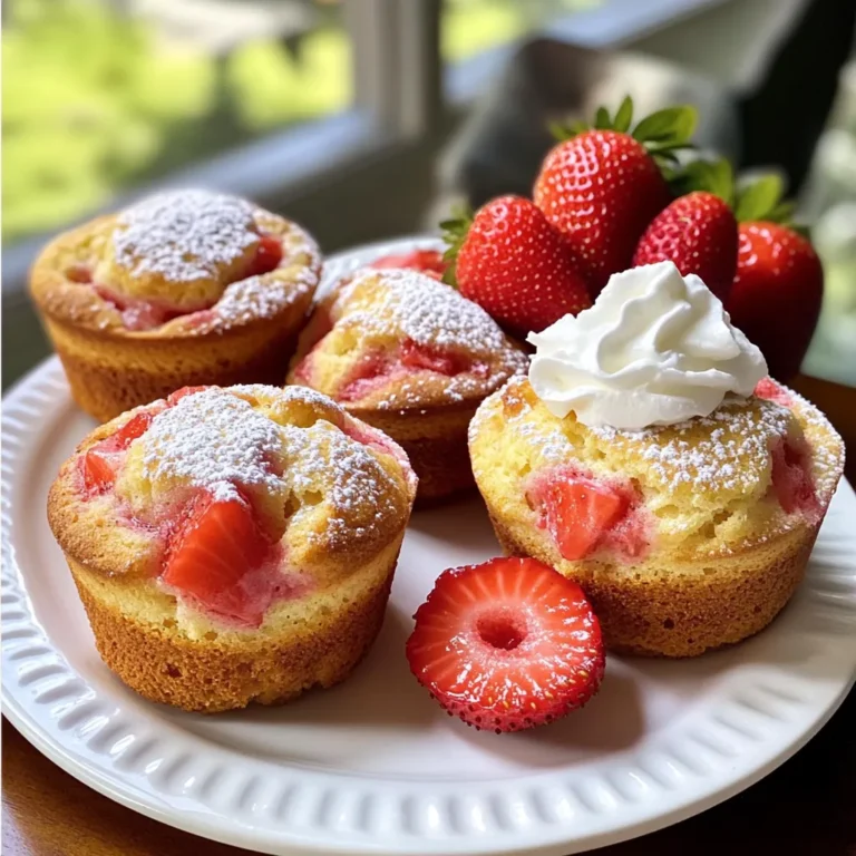 Für die leckeren Erdbeer-Shortcake-Muffins brauchen Sie: - 2 Tassen Weizenmehl - 1 Tasse Zucker - 1 Esslöffel Backpulver - ½ Teelöffel Salz - 1 Tasse Buttermilch - ½ Tasse ungesalzene Butter, geschmolzen - 2 Teelöffel Vanilleextrakt - 1 großes Ei - 1 ½ Tassen frische Erdbeeren, geputzt und geviertelt - 1 Teelöffel Speisestärke - Schlagsahne zum Servieren (optional) Diese Zutaten bilden die Basis für Ihre Muffins. Das Mehl gibt Struktur, der Zucker sorgt für Süße und die Buttermilch macht die Muffins schön zart. Um den Geschmack zu intensivieren, verwenden Sie frische Erdbeeren. Sie bringen Frische und Süße in die Muffins. Vanilleextrakt fügt eine warme Note hinzu. Die Speisestärke hilft, die Erdbeeren in den Muffins zu halten. So sinken sie nicht nach unten. Wählen Sie reife Erdbeeren für den besten Geschmack. Achten Sie auf: - Helle, leuchtend rote Farbe - Festes, saftiges Fruchtfleisch - Keine Druckstellen oder Schimmel Frische Erdbeeren machen den Unterschied. Kaufen Sie sie am besten auf dem Markt oder in einem Bioladen. So unterstützen Sie auch lokale Bauern. Heizen Sie den Ofen auf 190°C vor. Dies ist wichtig. Machen Sie dies gleich zu Beginn. Legen Sie ein Muffinblech mit Papierförmchen aus oder fetten Sie es leicht ein. So bleiben die Muffins nicht kleben. Nehmen Sie eine große Schüssel. Geben Sie 2 Tassen Weizenmehl, 1 Tasse Zucker, 1 Esslöffel Backpulver und ½ Teelöffel Salz hinein. Mischen Sie alles gut mit einem Schneebesen. Achten Sie darauf, dass keine Klumpen entstehen. Eine gleichmäßige Mischung ist der Schlüssel zu einem guten Teig. In einer anderen Schüssel kombinieren Sie 1 Tasse Buttermilch, ½ Tasse geschmolzene Butter, 2 Teelöffel Vanilleextrakt und 1 großes Ei. Rühren Sie die Mischung gut um, bis sie glatt ist. Dies bringt Geschmack und Feuchtigkeit in die Muffins. Nun kommen die Erdbeeren. Nehmen Sie 1 ½ Tassen frische Erdbeeren. Putzen und vierteln Sie sie. Geben Sie die Erdbeeren in eine kleine Schüssel und fügen Sie 1 Teelöffel Speisestärke hinzu. Vermengen Sie sie gut. Dies hilft, die Erdbeeren in der Muffinmasse zu halten. Gießen Sie die nassen Zutaten in die trockenen Zutaten. Rühren Sie vorsichtig, bis alles gerade vermischt ist. Einige Klumpen sind in Ordnung. Fügen Sie die Erdbeeren vorsichtig hinzu. Verteilen Sie den Teig gleichmäßig auf die Muffinförmchen. Füllen Sie sie etwa zu ¾. Backen Sie die Muffins für 18-22 Minuten. Sie sind fertig, wenn sie goldbraun sind. Nehmen Sie die Muffins aus dem Ofen. Lassen Sie sie 5 Minuten im Blech abkühlen. Danach legen Sie sie auf ein Kuchengitter. Lassen Sie sie vollständig abkühlen. Servieren Sie die Muffins warm oder bei Zimmertemperatur. Ein Klecks Schlagsahne macht alles noch besser. Ein häufiger Fehler ist, die Zutaten nicht richtig abzuwiegen. Verwenden Sie immer eine Küchenwaage für Genauigkeit. Wenn Sie zu viel Mehl verwenden, werden die Muffins trocken. Ein weiterer Fehler ist, die Muffins zu lange zu backen. Überprüfen Sie die Muffins nach 18 Minuten mit einem Zahnstocher. Wenn er sauber herauskommt, sind sie fertig. Auch das Mischen der Zutaten kann schiefgehen. Rühren Sie nur so lange, bis alle Zutaten feucht sind. Klumpen sind in Ordnung! Um fluffige Muffins zu erhalten, nutzen Sie frische Zutaten. Die Buttermilch sorgt für eine lockere Textur. Schmelzen Sie die Butter, damit sie sich gut vermischt. Achten Sie darauf, die trockenen und nassen Zutaten nur leicht zu mischen. Wenn Sie den Teig zu stark rühren, werden die Muffins hart. Lassen Sie den Teig für ein paar Minuten ruhen, bevor Sie die Erdbeeren einarbeiten. So können sich die Zutaten setzen. Um die Muffins frisch zu halten, lagern Sie sie in einem luftdichten Behälter. So bleiben sie weich und saftig. Bei Zimmertemperatur sind sie bis zu drei Tage haltbar. Wenn Sie die Muffins länger aufbewahren möchten, frieren Sie sie ein. Wickeln Sie sie gut in Frischhaltefolie ein. Zum Aufwärmen legen Sie sie einfach für ein paar Minuten in den Ofen. So schmecken sie fast wie frisch gebacken! {{image_4}} Um glutenfreie Erdbeer-Shortcake-Muffins zu machen, tauschen Sie das Weizenmehl aus. Verwenden Sie stattdessen eine glutenfreie Mehlmischung. Achten Sie darauf, dass die Mischung Bindemittel wie Xanthan oder Guarkernmehl enthält. Diese Zutaten halten die Muffins zusammen und sorgen für die richtige Textur. Um Erdbeer-Schokoladen-Muffins zu kreieren, fügen Sie Schokoladenstückchen hinzu. Mischen Sie etwa 1 Tasse Schokoladenstückchen in den Teig, bevor Sie die Erdbeeren unterheben. Die süße Schokolade ergänzt die frischen Erdbeeren perfekt. Diese Variante ist besonders schokoladig und sehr beliebt bei Kindern. Sie können die Erdbeeren durch andere Beeren ersetzen. Himbeeren, Heidelbeeren oder Brombeeren sind tolle Alternativen. Diese Beeren bringen unterschiedliche Geschmäcker und Farben in die Muffins. Mischen Sie die Beeren einfach in den Teig, wie Sie es mit den Erdbeeren tun würden. So bleiben die Muffins frisch und lecker. Um die Erdbeer-Shortcake-Muffins frisch zu halten, lagern Sie sie in einem luftdichten Behälter. So bleiben sie weich und feucht. Stellen Sie sicher, dass die Muffins vollständig abgekühlt sind, bevor Sie sie verpacken. Wenn Sie sie einfach in eine Tüte stecken, kann die Feuchtigkeit verloren gehen. Lagern Sie die Muffins an einem kühlen, trockenen Ort. Sie bleiben so für etwa drei Tage frisch. Wenn Sie die Muffins länger aufbewahren möchten, können Sie sie einfrieren. Lassen Sie die Muffins zuerst abkühlen. Wickeln Sie jede Muffin einzeln in Frischhaltefolie. Legen Sie die eingewickelten Muffins in einen Gefrierbeutel. So schützen Sie sie vor Frost und Gerüchen. Die Muffins können bis zu drei Monate eingefroren werden. Beschriften Sie den Beutel mit Datum und Inhalt, damit Sie immer wissen, was drin ist. Um die gefrorenen Muffins aufzutauen, legen Sie sie einfach für ein paar Stunden in den Kühlschrank. Wenn Sie schnell eine Muffin genießen möchten, können Sie ihn auch in der Mikrowelle aufwärmen. Stellen Sie die Mikrowelle auf niedrige Leistung und erwärmen Sie die Muffins für 10 bis 15 Sekunden. Achten Sie darauf, nicht zu lange zu erhitzen. So bleiben sie saftig und lecker. Die Muffins sind frisch am besten. Sie bleiben bei Raumtemperatur etwa 2 bis 3 Tage gut. Wenn du sie länger aufbewahren möchtest, lege sie in den Kühlschrank. So halten sie bis zu einer Woche. Achte darauf, sie in einem luftdichten Behälter aufzubewahren. Das hilft, die Feuchtigkeit zu bewahren und sie frisch zu halten. Ja, du kannst die Muffins vegan machen. Statt Buttermilch nimmst du pflanzliche Milch mit einem Schuss Essig. So erhältst du einen ähnlichen Effekt. Ersetze die Butter durch pflanzliche Margarine oder Öl. Das Ei kannst du durch einen "Chia-Ei"-Ersatz ersetzen: Mische 1 Esslöffel Chiasamen mit 2,5 Esslöffeln Wasser. Lass es kurz quellen, bevor du es hinzufügst. So bleiben die Muffins fluffig und lecker. Am besten servierst du die Muffins warm oder bei Zimmertemperatur. Ein Klecks Schlagsahne obendrauf macht sie noch besser. Du kannst sie auch mit frischen Erdbeeren garnieren. Das sieht schön aus und schmeckt frisch. Wenn du magst, serviere dazu eine Tasse Tee oder Kaffee. Das passt perfekt zu den süßen Muffins. Erdbeer-Shortcake-Muffins sind einfach lecker. Wir haben die Hauptzutaten zusammengefasst und weitere Tipps gegeben. Die Auswahl guter Erdbeeren ist der Schlüssel zu bestem Geschmack. In der Schritt-für-Schritt-Anleitung habe ich erklärt, wie du die Muffins einfach zubereitest. Du hast auch wichtige Tricks gelernt, um häufige Fehler zu vermeiden. Variationen bringen noch mehr Spaß, und die Lagerung sorgt für Frische. Jetzt bist du bereit, deine Muffins zu backen und zu genießen!