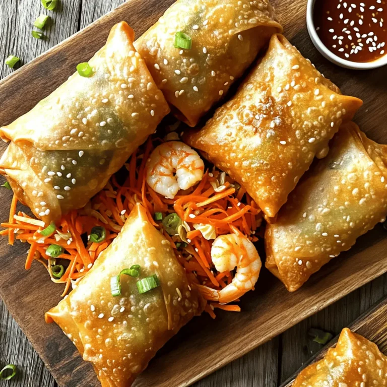 - 450 g große Garnelen, geschält und entdarmt - 1 Tasse fein geschnittene Kohl (grün oder Napa) - 1 Karotte, in feine Streifen geschnitten - 2 Frühlingszwiebeln, fein gehackt - 2 Knoblauchzehen, gehackt - 1 Teelöffel Ingwer, gerieben - 1 Esslöffel Sojasauce - 1 Teelöffel Sesamöl - Salz und Pfeffer nach Geschmack Die Garnelen sind der Star dieses Rezepts. Sie geben den Rollen den besten Geschmack. Verwende frische Garnelen für das beste Ergebnis. Das Gemüse, wie Kohl und Karotte, sorgt für Knusprigkeit und Farbe. Gewürze wie Knoblauch und Ingwer fügen Tiefe hinzu. - 1 Packung Frühlingsrollenblätter (10-12 Blätter) Frühlingsrollenblätter sind wichtig für die Struktur. Du kannst sie im Supermarkt finden. Achte darauf, dass sie dünn und flexibel sind. Alternativ kannst du auch Reispapier verwenden. Damit werden die Rollen etwas weicher, aber trotzdem lecker. - Kochspray oder Öl zum Bestreichen Kochspray ist eine einfache Möglichkeit, die Rollen knusprig zu machen. Es hilft, die Oberfläche gleichmäßig zu bräunen. Öl kann auch verwendet werden, aber achte darauf, nicht zu viel zu nehmen. Ein leichter Sprühstoß reicht aus, um die perfekte Konsistenz zu erreichen. Um die Füllung zu machen, gebe alle Zutaten in eine große Schüssel. Vermische 450 g geschälte Garnelen, 1 Tasse geschnittenen Kohl, 1 Karotte in Streifen, 2 gehackte Frühlingszwiebeln, 2 gehackte Knoblauchzehen, 1 Teelöffel geriebenen Ingwer, 1 Esslöffel Sojasauce und 1 Teelöffel Sesamöl. Füge Salz und Pfeffer nach Geschmack hinzu. Mische alles gut. So wird der Geschmack stark und lecker. Legen Sie ein Frühlingsrollenblatt auf die Arbeitsfläche. Eine Ecke sollte zu dir zeigen. Platziere etwa 2 Esslöffel der Garnelenmischung in der Mitte. Falten Sie die untere Ecke über die Füllung. Klappen Sie die seitlichen Ecken ein und rollen Sie das Blatt zur oberen Ecke. Streiche die Kante leicht mit Wasser, um sie zu versiegeln. Das sorgt dafür, dass die Füllung nicht herausfällt. Heize die Heißluftfritteuse auf 200°C (400°F) vor. Das dauert etwa 5 Minuten. Sprühe den Korb leicht mit Kochspray ein. So kleben die Rollen nicht fest. Achte darauf, dass die Rollen in einer Schicht liegen. Platziere die Rollen im Korb. Sprühe oder bestreiche die Oberseiten mit etwas Kochspray. Frittiere die Frühstücksrollen 10-12 Minuten. Wende sie nach der Hälfte der Zeit. So werden sie gleichmäßig goldbraun und knusprig. Hole die Frühstücksrollen aus der Heißluftfritteuse. Lass sie kurz abkühlen. Arrangiere sie auf einer Platte. Du kannst sie mit süßer Chilisauce oder Sojasauce servieren. Garniere sie mit Sesamsamen und gehackten Frühlingszwiebeln für einen schönen Look. - Um die perfekte Knusprigkeit zu erzielen, benutze Kochspray. Es sorgt dafür, dass die Rollen außen schön goldbraun werden. - Achte darauf, die Heißluftfritteuse auf 200°C (400°F) vorzuheizen. Dies hilft, die Hitze gleichmäßig zu verteilen. - Ein häufiges Problem ist, dass die Rollen nicht knusprig genug werden. Wenn dies passiert, sprühe mehr Kochspray auf die Oberseite. - Stelle sicher, dass die Rollen nicht zu dicht im Korb liegen. Lass genug Platz, damit die Luft zirkulieren kann. - Achte darauf, sie zur Hälfte der Garzeit zu wenden. So bräunen sie gleichmäßig und werden schön knusprig. {{image_4}} Andere Meeresfrüchte Wenn du eine Abwechslung magst, probiere andere Meeresfrüchte. Garnelen sind toll, aber auch Krabben oder Jakobsmuscheln passen gut. Mixe die Meeresfrüchte mit dem Gemüse und den Gewürzen. So bekommst du einen neuen Geschmack. Vegetarische Optionen Für eine vegetarische Variante kannst du die Garnelen einfach weglassen. Ersetze sie durch Tofu oder Pilze. Diese Optionen bieten eine tolle Textur. Kombiniere sie mit viel Gemüse wie Paprika, Zucchini oder Spinat. Das sorgt für frische Aromen und macht die Füllung bunt. Exotische Aromen Schau dir verschiedene Gewürze an, um den Geschmack zu ändern. Füge etwas Curry oder Kreuzkümmel hinzu. Diese Gewürze geben den Rollen einen aufregenden Kick. Auch etwas Chili kann die Würze erhöhen. Kräuter für zusätzlichen Geschmack Frische Kräuter sind eine großartige Ergänzung. Probiere Koriander oder Basilikum. Diese Kräuter fügen ein frisches Element hinzu. Sie passen super zu den anderen Zutaten. Du kannst sie ganz leicht mit der Füllung vermischen. Du kannst die unzubereiteten Rollen im Kühlschrank oder im Gefrierfach aufbewahren. Wenn du sie im Kühlschrank lagerst, benutze sie innerhalb von 24 Stunden. Wenn du länger sparen möchtest, friere sie ein. Wickel die Rollen in Frischhaltefolie und lege sie in einen Gefrierbeutel. So bleiben sie frisch und lecker. Die fertigen Rollen sind am besten frisch und warm. Wenn du sie aufbewahren möchtest, lege sie in einen luftdichten Behälter. Platziere ein Stück Küchenpapier darin, um Feuchtigkeit zu absorbieren. So bleibt die Konsistenz knusprig. Du kannst sie im Kühlschrank für 2-3 Tage lagern. Um die Rollen wieder knusprig zu machen, benutze die Heißluftfritteuse. Stelle sie bei 180°C ein und erwärme sie für 5-6 Minuten. Achte darauf, die Rollen nicht zu überladen. So bekommst du den besten Geschmack und die perfekte Knusprigkeit zurück. Alternativ kannst du sie auch im Ofen bei 200°C für 10 Minuten erwärmen. Die Frühstücksrollen halten sich gut im Kühlschrank. Sie sollten sie jedoch innerhalb von drei Tagen verzehren. Lagern Sie die Rollen in einem luftdichten Behälter. So bleiben sie frisch und knusprig. Wenn Sie sie länger aufbewahren möchten, frieren Sie sie ein. So bleiben sie bis zu drei Monate haltbar. Ja, Sie können die Füllung im Voraus zubereiten. Mischen Sie die Garnelen und das Gemüse in einer Schüssel. Decken Sie die Schüssel ab und stellen Sie sie in den Kühlschrank. So bleibt die Füllung bis zu 24 Stunden frisch. Achten Sie darauf, die Füllung vor der Verwendung gut durchzumischen. Dieses Rezept ergibt etwa 4 Portionen. Sie können 10 bis 12 Frühstücksrollen daraus machen. Servieren Sie die Rollen als Snack oder Vorspeise. Jeder wird sie lieben! Ja, Sie können eine glutenfreie Variante machen. Verwenden Sie glutenfreie Frühlingsrollenblätter. Diese sind in vielen Geschäften erhältlich. Achten Sie auch auf die Sojasauce. Es gibt glutenfreie Optionen, die gut schmecken. Zu diesen Frühstücksrollen passen viele Dips. Ich empfehle süße Chilisauce oder Sojasauce. Beide Dips ergänzen den Geschmack gut. Für etwas mehr Würze können Sie auch eine Erdnusssauce verwenden. In diesem Artikel habe ich die wichtigsten Zutaten und Schritte für die Zubereitung von Frühstücksrollen behandelt. Wir haben die Hauptzutaten, Fülltechniken und Tipps für die perfekte Knusprigkeit besprochen. Variationen und Lagerungshinweise helfen dir, das Beste aus deinem Rezept herauszuholen. Du kannst mit verschiedenen Füllungen und Gewürzen experimentieren. Denke daran, deine Frühstücksrollen richtig zu lagern, damit sie frisch bleiben. Mit diesen Tipps zauberst du leckere und knusprige Frühstücksrollen, die jeden begeistern. Viel Spaß beim Kochen!