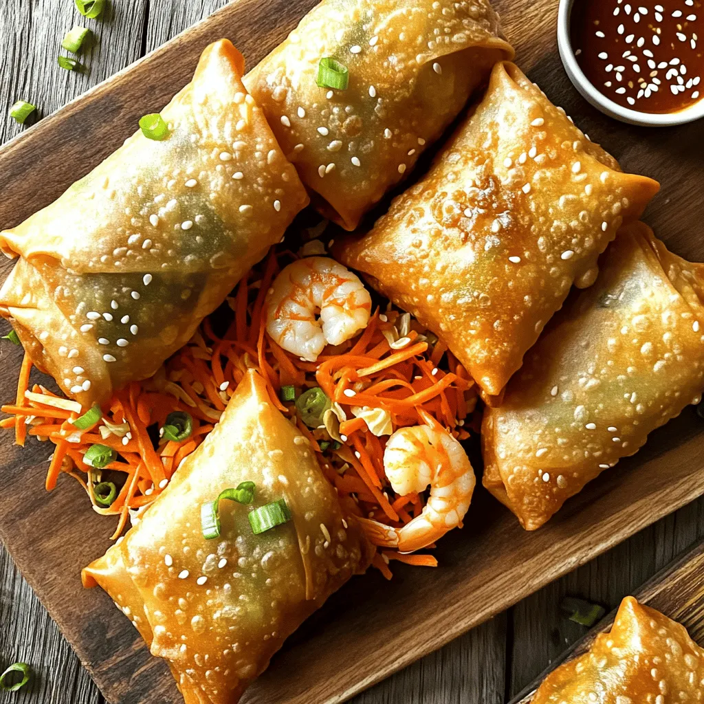 - 450 g große Garnelen, geschält und entdarmt - 1 Tasse fein geschnittene Kohl (grün oder Napa) - 1 Karotte, in feine Streifen geschnitten - 2 Frühlingszwiebeln, fein gehackt - 2 Knoblauchzehen, gehackt - 1 Teelöffel Ingwer, gerieben - 1 Esslöffel Sojasauce - 1 Teelöffel Sesamöl - Salz und Pfeffer nach Geschmack Die Garnelen sind der Star dieses Rezepts. Sie geben den Rollen den besten Geschmack. Verwende frische Garnelen für das beste Ergebnis. Das Gemüse, wie Kohl und Karotte, sorgt für Knusprigkeit und Farbe. Gewürze wie Knoblauch und Ingwer fügen Tiefe hinzu. - 1 Packung Frühlingsrollenblätter (10-12 Blätter) Frühlingsrollenblätter sind wichtig für die Struktur. Du kannst sie im Supermarkt finden. Achte darauf, dass sie dünn und flexibel sind. Alternativ kannst du auch Reispapier verwenden. Damit werden die Rollen etwas weicher, aber trotzdem lecker. - Kochspray oder Öl zum Bestreichen Kochspray ist eine einfache Möglichkeit, die Rollen knusprig zu machen. Es hilft, die Oberfläche gleichmäßig zu bräunen. Öl kann auch verwendet werden, aber achte darauf, nicht zu viel zu nehmen. Ein leichter Sprühstoß reicht aus, um die perfekte Konsistenz zu erreichen. Um die Füllung zu machen, gebe alle Zutaten in eine große Schüssel. Vermische 450 g geschälte Garnelen, 1 Tasse geschnittenen Kohl, 1 Karotte in Streifen, 2 gehackte Frühlingszwiebeln, 2 gehackte Knoblauchzehen, 1 Teelöffel geriebenen Ingwer, 1 Esslöffel Sojasauce und 1 Teelöffel Sesamöl. Füge Salz und Pfeffer nach Geschmack hinzu. Mische alles gut. So wird der Geschmack stark und lecker. Legen Sie ein Frühlingsrollenblatt auf die Arbeitsfläche. Eine Ecke sollte zu dir zeigen. Platziere etwa 2 Esslöffel der Garnelenmischung in der Mitte. Falten Sie die untere Ecke über die Füllung. Klappen Sie die seitlichen Ecken ein und rollen Sie das Blatt zur oberen Ecke. Streiche die Kante leicht mit Wasser, um sie zu versiegeln. Das sorgt dafür, dass die Füllung nicht herausfällt. Heize die Heißluftfritteuse auf 200°C (400°F) vor. Das dauert etwa 5 Minuten. Sprühe den Korb leicht mit Kochspray ein. So kleben die Rollen nicht fest. Achte darauf, dass die Rollen in einer Schicht liegen. Platziere die Rollen im Korb. Sprühe oder bestreiche die Oberseiten mit etwas Kochspray. Frittiere die Frühstücksrollen 10-12 Minuten. Wende sie nach der Hälfte der Zeit. So werden sie gleichmäßig goldbraun und knusprig. Hole die Frühstücksrollen aus der Heißluftfritteuse. Lass sie kurz abkühlen. Arrangiere sie auf einer Platte. Du kannst sie mit süßer Chilisauce oder Sojasauce servieren. Garniere sie mit Sesamsamen und gehackten Frühlingszwiebeln für einen schönen Look. - Um die perfekte Knusprigkeit zu erzielen, benutze Kochspray. Es sorgt dafür, dass die Rollen außen schön goldbraun werden. - Achte darauf, die Heißluftfritteuse auf 200°C (400°F) vorzuheizen. Dies hilft, die Hitze gleichmäßig zu verteilen. - Ein häufiges Problem ist, dass die Rollen nicht knusprig genug werden. Wenn dies passiert, sprühe mehr Kochspray auf die Oberseite. - Stelle sicher, dass die Rollen nicht zu dicht im Korb liegen. Lass genug Platz, damit die Luft zirkulieren kann. - Achte darauf, sie zur Hälfte der Garzeit zu wenden. So bräunen sie gleichmäßig und werden schön knusprig. {{image_4}} Andere Meeresfrüchte Wenn du eine Abwechslung magst, probiere andere Meeresfrüchte. Garnelen sind toll, aber auch Krabben oder Jakobsmuscheln passen gut. Mixe die Meeresfrüchte mit dem Gemüse und den Gewürzen. So bekommst du einen neuen Geschmack. Vegetarische Optionen Für eine vegetarische Variante kannst du die Garnelen einfach weglassen. Ersetze sie durch Tofu oder Pilze. Diese Optionen bieten eine tolle Textur. Kombiniere sie mit viel Gemüse wie Paprika, Zucchini oder Spinat. Das sorgt für frische Aromen und macht die Füllung bunt. Exotische Aromen Schau dir verschiedene Gewürze an, um den Geschmack zu ändern. Füge etwas Curry oder Kreuzkümmel hinzu. Diese Gewürze geben den Rollen einen aufregenden Kick. Auch etwas Chili kann die Würze erhöhen. Kräuter für zusätzlichen Geschmack Frische Kräuter sind eine großartige Ergänzung. Probiere Koriander oder Basilikum. Diese Kräuter fügen ein frisches Element hinzu. Sie passen super zu den anderen Zutaten. Du kannst sie ganz leicht mit der Füllung vermischen. Du kannst die unzubereiteten Rollen im Kühlschrank oder im Gefrierfach aufbewahren. Wenn du sie im Kühlschrank lagerst, benutze sie innerhalb von 24 Stunden. Wenn du länger sparen möchtest, friere sie ein. Wickel die Rollen in Frischhaltefolie und lege sie in einen Gefrierbeutel. So bleiben sie frisch und lecker. Die fertigen Rollen sind am besten frisch und warm. Wenn du sie aufbewahren möchtest, lege sie in einen luftdichten Behälter. Platziere ein Stück Küchenpapier darin, um Feuchtigkeit zu absorbieren. So bleibt die Konsistenz knusprig. Du kannst sie im Kühlschrank für 2-3 Tage lagern. Um die Rollen wieder knusprig zu machen, benutze die Heißluftfritteuse. Stelle sie bei 180°C ein und erwärme sie für 5-6 Minuten. Achte darauf, die Rollen nicht zu überladen. So bekommst du den besten Geschmack und die perfekte Knusprigkeit zurück. Alternativ kannst du sie auch im Ofen bei 200°C für 10 Minuten erwärmen. Die Frühstücksrollen halten sich gut im Kühlschrank. Sie sollten sie jedoch innerhalb von drei Tagen verzehren. Lagern Sie die Rollen in einem luftdichten Behälter. So bleiben sie frisch und knusprig. Wenn Sie sie länger aufbewahren möchten, frieren Sie sie ein. So bleiben sie bis zu drei Monate haltbar. Ja, Sie können die Füllung im Voraus zubereiten. Mischen Sie die Garnelen und das Gemüse in einer Schüssel. Decken Sie die Schüssel ab und stellen Sie sie in den Kühlschrank. So bleibt die Füllung bis zu 24 Stunden frisch. Achten Sie darauf, die Füllung vor der Verwendung gut durchzumischen. Dieses Rezept ergibt etwa 4 Portionen. Sie können 10 bis 12 Frühstücksrollen daraus machen. Servieren Sie die Rollen als Snack oder Vorspeise. Jeder wird sie lieben! Ja, Sie können eine glutenfreie Variante machen. Verwenden Sie glutenfreie Frühlingsrollenblätter. Diese sind in vielen Geschäften erhältlich. Achten Sie auch auf die Sojasauce. Es gibt glutenfreie Optionen, die gut schmecken. Zu diesen Frühstücksrollen passen viele Dips. Ich empfehle süße Chilisauce oder Sojasauce. Beide Dips ergänzen den Geschmack gut. Für etwas mehr Würze können Sie auch eine Erdnusssauce verwenden. In diesem Artikel habe ich die wichtigsten Zutaten und Schritte für die Zubereitung von Frühstücksrollen behandelt. Wir haben die Hauptzutaten, Fülltechniken und Tipps für die perfekte Knusprigkeit besprochen. Variationen und Lagerungshinweise helfen dir, das Beste aus deinem Rezept herauszuholen. Du kannst mit verschiedenen Füllungen und Gewürzen experimentieren. Denke daran, deine Frühstücksrollen richtig zu lagern, damit sie frisch bleiben. Mit diesen Tipps zauberst du leckere und knusprige Frühstücksrollen, die jeden begeistern. Viel Spaß beim Kochen!