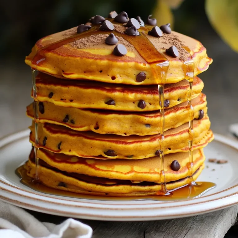 Um köstliche Kürbis Schokoladenstückchen Pfannkuchen zu machen, brauchst du einige einfache Zutaten: - 1 Tasse Weizenmehl (Allzweck) - 1 Esslöffel Backpulver - 1 Teelöffel gemahlener Zimt - 1/2 Teelöffel gemahlene Muskatnuss - 1/4 Teelöffel Salz - 1/2 Tasse Kürbispüree (aus der Dose oder frisch) - 1/2 Tasse Milch (Tier- oder Pflanzenbasiert) - 1 großes Ei - 2 Esslöffel Ahornsirup - 1 Teelöffel Vanilleextrakt - 1/2 Tasse Schokoladenstückchen (halb-süß oder dunkel) - Butter oder Öl zum Braten Diese Zutaten sorgen für einen tollen Geschmack und eine gute Textur. Das Kürbispüree bringt Feuchtigkeit und eine süße Note. Die Schokoladenstückchen sind der leckerste Teil! Einige hilfreiche Dinge für die Zubereitung sind: - Eine große Rührschüssel - Eine separate Schüssel für die feuchten Zutaten - Ein Holzlöffel oder Teigschaber - Eine antihaftbeschichtete Pfanne oder ein Grill - Ein Messbecher für die genauen Mengen Mit diesem Zubehör kannst du den Teig einfach und schnell zubereiten. Falls du spezielle Diäten beachtest, gibt es Anpassungen: - Glutenfrei: Tausche das Weizenmehl gegen eine glutenfreie Mischung aus. - Vegan: Nutze Pflanzenmilch und ersetze das Ei mit einem Leinsamen-Ei (1 Esslöffel Leinsamenmehl mit 2,5 Esslöffel Wasser). - Zuckerfrei: Verwende einen Zuckeraustauschstoff statt Ahornsirup. Diese Alternativen helfen, den Pfannkuchen jedem zugänglich zu machen. Zuerst bereite ich die trockenen Zutaten vor. Ich nehme eine große Schüssel und gebe das Weizenmehl, Backpulver, Zimt, Muskatnuss und Salz hinein. Ich vermenge alles gut mit einem Schneebesen. Es ist wichtig, dass die Zutaten gleichmäßig verteilt sind. So schmecken die Pfannkuchen besser. Jetzt kümmere ich mich um die feuchten Zutaten. Ich nehme eine separate Schüssel. Dort gebe ich das Kürbispüree, die Milch, das Ei, den Ahornsirup und den Vanilleextrakt. Ich rühre alles gut um, bis die Mischung schön glatt ist. Diese Mischung sorgt für den tollen Geschmack der Pfannkuchen. Ich gieße nun die Kürbismischung in die Schüssel mit den trockenen Zutaten. Dann rühre ich vorsichtig mit einem Holzlöffel. Es ist okay, wenn der Teig kleine Klümpchen hat. Zu viel Rühren macht ihn hart. Jetzt füge ich die Schokoladenstückchen hinzu und hebe sie vorsichtig unter. So bleiben die Stückchen ganz und verteilen sich gut im Teig. Ich erhitze eine antihaftbeschichtete Pfanne auf mittlerer Hitze und gebe etwas Butter oder Öl hinein. Dann gieße ich etwa 1/4 Tasse des Teigs in die Pfanne. Ich koche die Pfannkuchen, bis sich Blasen bilden und die Ränder fest aussehen, das dauert etwa 2-3 Minuten. Dann wende ich die Pfannkuchen vorsichtig und brate sie weitere 2 Minuten, bis sie goldbraun sind. Ich nehme sie aus der Pfanne und halte sie warm, während ich den restlichen Teig brate. Um die beste Konsistenz für deinen Pfannkuchenteig zu haben, achte darauf, die trockenen Zutaten gut zu vermischen. Das macht den Teig gleichmäßiger. Wenn du die feuchten Zutaten hinzufügst, mische nur kurz. Kleine Klumpen sind in Ordnung. Überrühren macht die Pfannkuchen zäh. Der Teig sollte dick, aber fließend sein. Die richtige Temperatur ist wichtig. Erhitze deine Pfanne auf mittlere Hitze. Wenn du ein paar Tropfen Wasser in die Pfanne gibst, sollten sie sofort brutzeln. Das zeigt, dass die Pfanne bereit ist. Gieße etwa 1/4 Tasse Teig in die Pfanne und warte, bis sich Blasen bilden. So garen die Pfannkuchen gleichmäßig und werden schön goldbraun. Serviere die Pfannkuchen warm gestapelt auf einem Teller. Träufle etwas warmen Ahornsirup darüber. Für den extra Genuss füge mehr Schokoladenstückchen oben drauf. Eine Prise Zimt macht sie noch aromatischer. Du kannst auch frisches Obst, wie Bananen oder Äpfel, als Beilage verwenden. Diese Kombination bringt eine fruchtige Note in dein Frühstück. {{image_4}} Es gibt viele Wege, deine Kürbis Schokoladenstückchen Pfannkuchen zu variieren. Du kannst Nüsse, wie Walnüsse oder Pekannüsse, hinzufügen. Sie geben einen tollen Crunch. Auch frische Früchte sind eine gute Wahl. Bananen oder Äpfel passen perfekt. Du kannst sie einfach in den Teig mischen oder sie als Topping verwenden. Das bringt Farbe und Geschmack. Jeder hat seinen eigenen Geschmack. Wenn du es würziger magst, füge mehr Zimt oder Muskatnuss hinzu. Für eine süßere Note kannst du mehr Ahornsirup verwenden. Du kannst auch Honig oder Agavensirup ausprobieren. Wenn du experimentierfreudig bist, versuche auch andere Gewürze. Ingwer oder Nelken geben einen interessanten Twist. Es ist einfach, diese Pfannkuchen vegan zu machen. Ersetze das Ei durch eine Banane oder Apfelmus. Du kannst auch Pflanzenmilch verwenden. Für glutenfreie Pfannkuchen nutze glutenfreies Mehl. Viele Marken bieten gute Alternativen an. Achte darauf, dass alle Zutaten glutenfrei sind. So kannst du jeden glücklich machen, ohne den Geschmack zu verlieren. Um die übrig gebliebenen Pfannkuchen frisch zu halten, lege sie auf einen Teller. Decke sie mit Frischhaltefolie oder einem sauberen Küchentuch ab. So bleibt die Feuchtigkeit drin. Du kannst die Pfannkuchen auch in einen luftdichten Behälter legen. Achte darauf, dass sie abgekühlt sind, bevor du sie lagerst. Für den besten Geschmack empfehle ich, die Pfannkuchen in einer Pfanne aufzuwärmen. Erhitze sie bei mittlerer Hitze. Wende sie nach ein oder zwei Minuten. Dadurch werden sie warm und knusprig. Alternativ kannst du die Pfannkuchen auch im Toaster aufwärmen. Das funktioniert gut und spart Zeit. Im Kühlschrank halten sich die Pfannkuchen etwa drei bis fünf Tage. Stelle sicher, dass sie gut verpackt sind, um Gerüche zu vermeiden. Wenn du sie länger aufbewahren möchtest, friere sie ein. Lege die Pfannkuchen in Gefrierbeutel und schiebe die Luft heraus. So bleiben sie bis zu drei Monate frisch. Wenn du sie auftauen möchtest, lasse sie einfach im Kühlschrank über Nacht. Um die Pfannkuchen fluffiger zu machen, kannst du mehr Backpulver verwenden. Erhöhe es auf 1,5 Esslöffel. Dies hilft, die Luftigkeit zu steigern. Ein weiterer Trick ist, das Eiweiß vom Eigelb zu trennen. Schlage das Eiweiß steif und hebe es vorsichtig unter den Teig. So bekommst du eine leichtere Textur. Ja, du kannst das Kürbispüree selbst machen. Koche einen kleinen Kürbis bis er weich ist. Lass ihn abkühlen und püriere ihn in einem Mixer. Frisches Kürbispüree hat einen tollen Geschmack und ist einfach zuzubereiten. Es ist eine gesunde Option und voller Nährstoffe. Die besten Beilagen für diese Pfannkuchen sind frisches Obst und Joghurt. Auch Nüsse oder Sahne passen sehr gut. Ein Spritzer Ahornsirup macht alles süßer. Du kannst auch Zimt oder Puderzucker darüber streuen. Diese Beilagen sorgen für mehr Geschmack und Textur. Du kannst die Pfannkuchen bis zu drei Tage im Kühlschrank aufbewahren. Lagere sie in einem luftdichten Behälter. Wenn du sie länger aufbewahren willst, friere sie ein. Die Pfannkuchen halten sich bis zu zwei Monate im Gefrierfach. Erwärme sie einfach in der Mikrowelle oder in einer Pfanne. Kürbis-Schokoladenstückchen-Pfannkuchen sind ein köstliches und flexibles Gericht. Wir haben die Hauptzutaten und mögliche Optionen erkundet, von der Zubereitung bis zu den perfekten Bratmethoden. Mit einfachen Tipps erreichst du die ideale Konsistenz und die besten Serviervorschläge. Variationen machen die Pfannkuchen anpassbar für jeden Geschmack. Verwende unsere Lagerungshinweise, um Reste frisch zu halten. Egal, ob du glutenfrei oder vegan kochen willst, diese Pfannkuchen bieten dir viele Möglichkeiten. Probiere sie aus und genieße jeden Bissen!