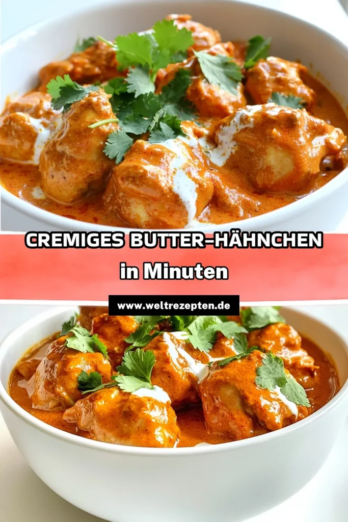 Entdecken Sie unser schnelles Rezept für cremiges Butter-Hähnchen im Instant Pot! Dieses köstliche Gericht kombiniert zartes Hähnchen mit aromatischen Gewürzen und einer cremigen Sauce, die perfekt zu Reis oder Naan passt. In nur 40 Minuten zaubern Sie ein beeindruckendes Abendessen für die ganze Familie. Klicken Sie jetzt, um diese einfache und leckere Rezeptanleitung zu lesen! #ButterHähnchen #InstantPotRezepte #SchnelleGerichte #Kochinspiration