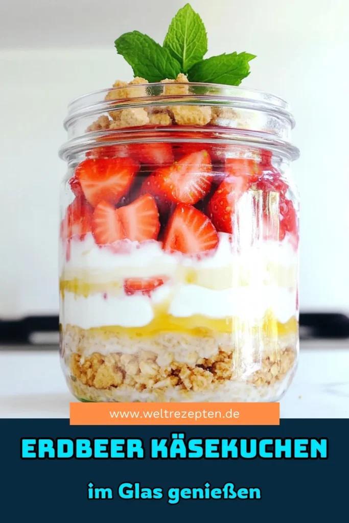 Entdecke das erfrischende Rezept für Erdbeer-Käsekuchen Übernacht-Haferflocken und genieße ein köstliches Frühstück! Mit Zutaten wie Haferflocken, frischen Erdbeeren und einer cremigen Käsekuchenmischung bereitest du in nur 15 Minuten diese himmlische Leckerei zu. Lass alles über Nacht im Kühlschrank ruhen und starte deinen Morgen mit einem gesunden Genuss. Klicke jetzt für die vollständige Anleitung! #ErdbeerKäsekuchen #Haferflocken #Frühstücksideen #GesundeRezepte