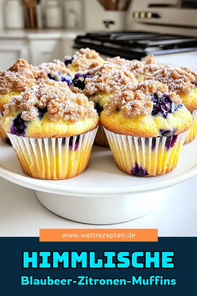 Entdecken Sie das Rezept für köstliche Bäckerei-Stil Blaubeer-Zitronen-Streusel-Muffins! Diese saftigen Muffins sind einfach zuzubereiten und perfekt für jeden Anlass. Mit frischen Blaubeeren und einer köstlichen Streusel-Oberschicht werden sie zum Hit bei Familie und Freunden. Klicken Sie jetzt, um das vollständige Rezept und die Zubereitungsschritte zu erfahren! #Muffins #Backen #Blaubeeren #Zitronen