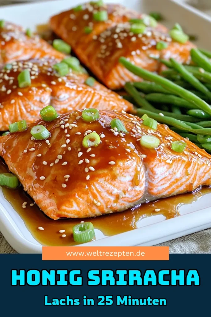Entdecken Sie das köstliche Rezept für Sheet-Pan Honig-Sriracha-Lachs mit grünen Bohnen! Mit einfachen Zutaten und in nur 25 Minuten zubereitet, ist dieses Gericht perfekt für ein schnelles Abendessen. Genießen Sie die süß-scharfe Marinade und die zarten grünen Bohnen. Klicken Sie durch, um das vollständige Rezept zu erfahren und genießen Sie ein wundervolles Essen! #LachsRezept #SchnelleRezepte #GesundeErnährung #EinfachKochen