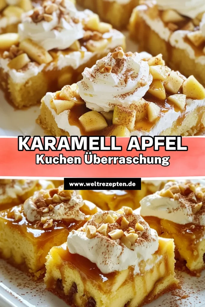 Feiere den Herbst mit unserem unwiderstehlichen Karamell-Apfel-Poke-Kuchen! Saftiger Apfelkuchen trifft auf reichhaltige Karamellsauce und luftige Schlagsahne - eine perfekte Verbindung aus Geschmack und Textur! Die einfache Zubereitung lässt sich ideal mit wenigen Zutaten meistern. Lass dich von diesem Rezept inspirieren und klicke, um mehr über die Zubereitung zu erfahren! #KaramellAepfel #Apfelkuchen #Kuchenrezepte #Backliebe