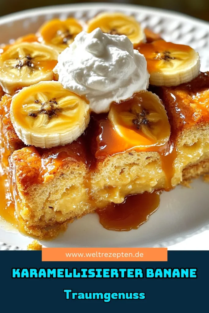 Entdecken Sie das köstliche Rezept für karamellisierten Bananen-Brotpudding, das perfekt für jedes Dessert ist! Mit reifen Bananen, altbackenem Brot und einer herrlichen Karamellnote ist dieses Gericht ein wahrer Genuss. Befolgen Sie unsere einfachen Schritte für ein unwiderstehliches Ergebnis und verwandeln Sie Ihre nächste Zusammenkunft in ein Fest! Klicken Sie jetzt, um das vollständige Rezept zu entdecken und Ihre Gäste zu begeistern! #Brotpudding #DessertRezepte #BananenLiebhaber #KaramellGenuss