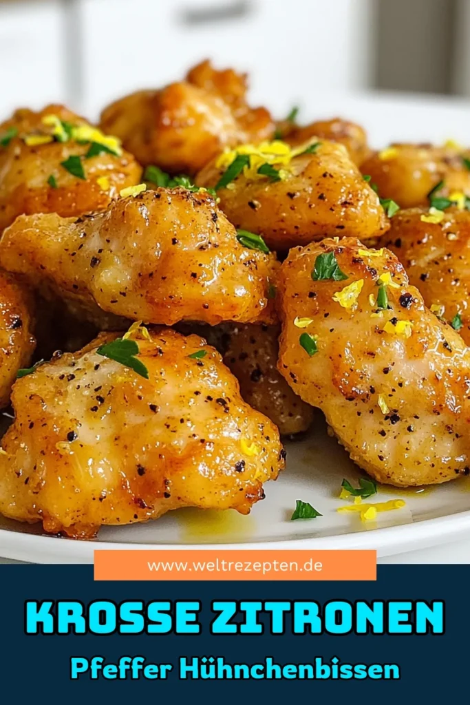 Genieße diese köstlichen Air Fryer Zitronen-Pfeffer-Hühnchenbissen, die in nur 22 Minuten zubereitet sind! Mit frischen Zutaten und einer einfachen Marinade aus Zitronensaft, Olivenöl und Gewürzen zauberst du ein gesundes Gericht, das perfekt für jede Gelegenheit ist. Hol dir jetzt die vollständige Anleitung und bring Abwechslung in deine Woche! Klicke hier für das Rezept! #AirFryer #Hühnchenrezepte #Kochen #GesundeEssen