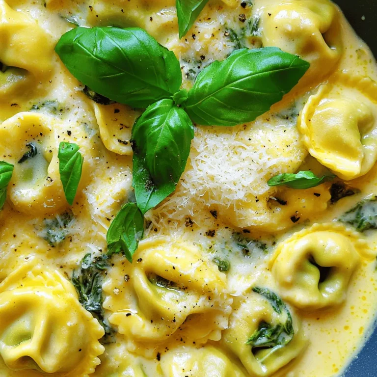 Für die cremige Spinat-Artischocken Tortellini benötigst du folgende Zutaten: - 340 g Käse-Tortellini - 240 ml tiefgefrorener Spinat, aufgetaut und abgetropft - 240 ml aus der Dose Artischockenherzen, abgetropft und grob gehackt - 1 kleine Zwiebel, fein gehackt - 2 Knoblauchzehen, minutenfein gehackt - 240 g Frischkäse, weich gemacht - 240 ml Schlagsahne - 100 g geriebener Mozzarella-Käse - 50 g geriebener Parmesan-Käse - 1 Teelöffel getrockneter Oregano - Salz und Pfeffer nach Geschmack - Frische Basilikumblätter zur Garnitur Die Mengen sind für vier Portionen gedacht. Du kannst die Tortellini je nach Geschmack variieren. Zum Beispiel kannst du gefüllte Tortellini mit Pilzen oder Fleisch verwenden. Für eine leichtere Option, wähle Vollkorn-Tortellini. Immer frische Zutaten wählen. Achte auf die Qualität des Spinat. Verwende frischen Spinat, wenn möglich. Bei den Artischocken, wähle solche in der Dose, die gut abgetropft sind. Hochwertiger Frischkäse macht die Sauce besonders lecker. Verwende frischen Mozzarella und Parmesan für den besten Geschmack. Um mit den Tortellini zu beginnen, koche ich zuerst Wasser. Ich füge etwas Salz hinzu. Das Wasser sollte sprudelnd kochen. Dann gebe ich die Käse-Tortellini hinein. Ich folge der Packungsanleitung und koche sie, bis sie al dente sind. Nach dem Kochen gieße ich die Tortellini ab und stelle sie beiseite. In einer großen Pfanne erhitze ich etwas Olivenöl. Bei mittlerer Hitze füge ich die fein gehackte Zwiebel hinzu. Ich lasse sie für 3-4 Minuten sautieren, bis sie weich wird. Dann gebe ich den gehackten Knoblauch und den aufgetauten Spinat dazu. Ich brate alles etwa 1-2 Minuten an, bis es gut riecht. Danach kommen die gehackten Artischockenherzen in die Pfanne. Ich rühre gut um und senke die Hitze. Jetzt füge ich den Frischkäse und die Schlagsahne hinzu. Ich rühre, bis die Mischung cremig und gut vermischt ist. Schließlich gebe ich den Mozzarella und den Parmesan dazu, zusammen mit dem Oregano. Ich rühre, bis der Käse geschmolzen ist. Jetzt sind die Tortellini bereit. Ich gebe sie in die Pfanne mit der Sauce. Ich wende die Tortellini vorsichtig, damit sie gleichmäßig mit der cremigen Sauce überzogen sind. Ich lasse das Gericht für 2-3 Minuten erhitzen und rühre gelegentlich um. Wenn alles gut vermischt ist, ist das Gericht bereit zum Servieren. Ich garniere es mit frischen Basilikumblättern. Um den Geschmack zu verbessern, probiere frische Kräuter. Basilikum und Petersilie passen gut. Füge Zitrone hinzu, um etwas Frische zu bringen. Ein Hauch von Muskatnuss in der Sauce macht sie aromatischer. Verwende auch verschiedene Käsesorten, wie Gouda oder Feta, für einen anderen Geschmack. Ein häufiger Fehler ist, die Tortellini zu lange zu kochen. Achte darauf, sie al dente zu garen. Zu viel Salz in der Sauce kann den Geschmack ruinieren. Schmecke die Sauce immer ab, bevor du mehr Salz hinzufügst. Vergiss nicht, die Zwiebeln gut zu dünsten. Sie sollen weich und süß sein, nicht gebräunt. Für eine glutenfreie Option, nutze glutenfreie Tortellini. Veganer können Frischkäse durch Cashew-Creme ersetzen und die Sahne durch Kokosmilch. Achte darauf, veganen Käse zu wählen, wenn du Käse hinzufügen möchtest. Bei Laktoseintoleranz gibt es viele laktosefreie Käsesorten, die gut funktionieren. {{image_4}} Um die Tortellini vegan zu machen, ersetzen Sie die Käse-Tortellini durch eine pflanzliche Variante. Achten Sie auf die Zutatenliste. Statt Frischkäse verwenden Sie vegane Creme oder Cashewcreme. Die Schlagsahne können Sie durch Kokosmilch oder eine pflanzliche Sahne ersetzen. Diese Optionen geben Ihnen den cremigen Geschmack ohne tierische Produkte. Um den Geschmack zu variieren, probieren Sie frische Kräuter aus. Petersilie, Thymian oder Schnittlauch passen gut zu den Tortellini. Fügen Sie auch eine Prise Paprika oder Chili hinzu, wenn Sie es schärfer mögen. Frischer Zitronensaft kann die Aromen aufhellen und dem Gericht eine frische Note geben. Die Tortellini sind vielseitig. Sie können auch andere Gemüse hinzufügen. Zucchini, Pilze oder Paprika sind tolle Optionen. Einfach klein schneiden und in der Pfanne anbraten. Diese Gemüse bringen zusätzliche Farben und Nährstoffe in Ihr Gericht. Experimentieren Sie, um Ihre perfekte Mischung zu finden! Um die cremigen Tortellini frisch zu halten, stellen Sie sicher, dass sie in einem luftdichten Behälter sind. Lassen Sie das Gericht abkühlen, bevor Sie es abdecken. Lagern Sie die Tortellini im Kühlschrank für bis zu drei Tage. So bleibt der Geschmack erhalten. Wenn Sie die Tortellini länger aufbewahren möchten, können Sie sie einfrieren. Lassen Sie die Tortellini vollständig abkühlen. Füllen Sie sie dann in einen gefriergeeigneten Behälter. Trennen Sie die Portionen, um das spätere Auftauen zu erleichtern. Die Tortellini können bis zu drei Monate eingefroren werden. Um die Reste aufzuwärmen, nehmen Sie die gewünschte Portion aus dem Kühlschrank oder Gefrierfach. Wenn gefroren, lassen Sie sie zuerst im Kühlschrank auftauen. Erhitzen Sie die Tortellini in einer Pfanne bei niedriger Hitze. Fügen Sie etwas Milch oder Sahne hinzu, um die Sauce wieder cremig zu machen. Rühren Sie regelmäßig um, bis alles heiß ist. Die Zubereitung dauert etwa 30 Minuten. Zuerst kochen Sie die Tortellini. Das Kochen nimmt etwa 10 Minuten in Anspruch. Die Sauce braucht dann nur 15 bis 20 Minuten. So ist das Gericht schnell fertig. Ja, frische Tortellini sind eine tolle Wahl. Sie kochen schneller und schmecken oft besser. Achten Sie darauf, die Kochzeit anzupassen. Frische Tortellini brauchen normalerweise nur 3 bis 5 Minuten. Zu Creamy Spinach Artichoke Tortellini passen viele Beilagen gut. Ein einfacher grüner Salat ist frisch und leicht. Knoblauchbrot ergänzt die Cremigkeit. Auch gedünstetes Gemüse passt prima dazu. Diese Anleitung zeigt, wie man köstliche Creamy Spinach Artichoke Tortellini zubereitet. Wir haben die Zutaten, die Schritt-für-Schritt-Anleitung sowie wertvolle Tipps behandelt. Denken Sie daran, die besten Zutaten auszuwählen und häufige Fehler zu vermeiden. Variationen wie vegane Alternativen machen das Gericht vielseitig. Lagern Sie Reste richtig, um den Geschmack zu bewahren. Mit einfachen Anpassungen können Sie viele Fragen rund um das Gericht klären. Genießen Sie Ihr leckeres Essen und teilen Sie es mit Freunden und Familie.