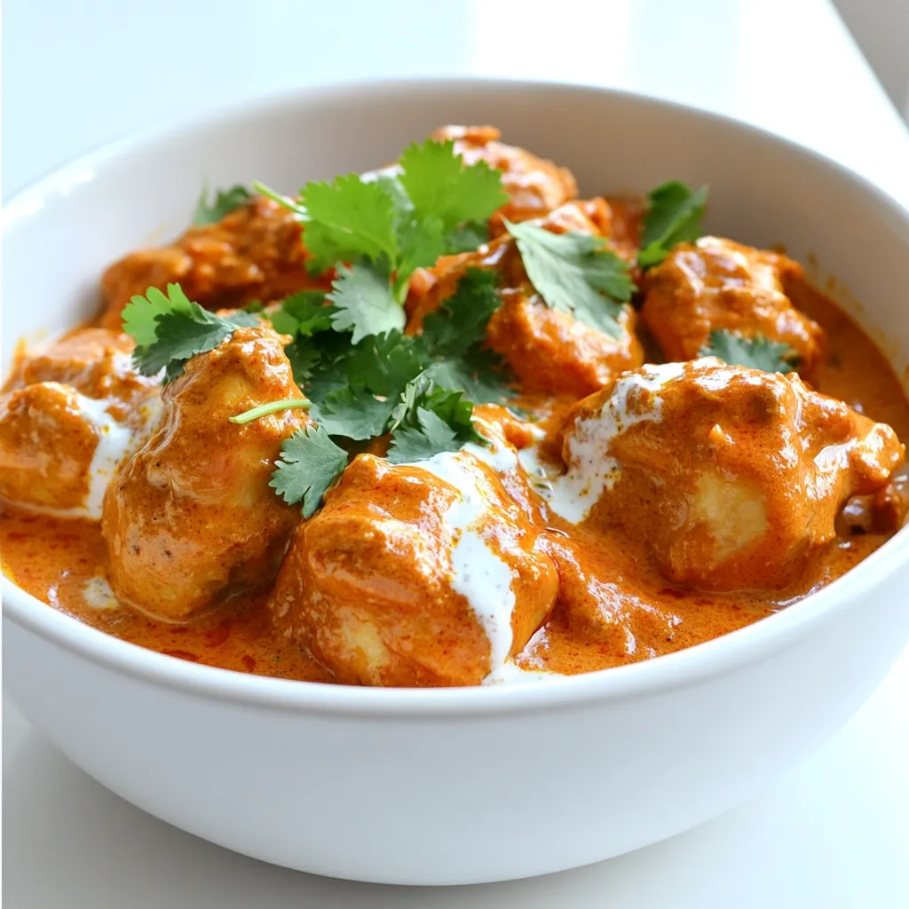 Für ein leckeres Butter-Hähnchen benötigen Sie die folgenden Hauptzutaten: - 900 g Hautlose, entbeinte Hähnchenschenkel, in Stücke geschnitten - 1 mittelgroße Zwiebel, fein gehackt - 4 Knoblauchzehen, gehackt - 1 Esslöffel frischer Ingwer, gehackt - 1 Dose gehackte Tomaten (400 g) - 240 ml Schlagsahne - 4 Esslöffel ungesalzene Butter Diese Zutaten bilden die Basis für das Gericht. Hähnchenschenkel geben viel Geschmack und bleiben saftig. Zwiebeln und Knoblauch sorgen für ein tolles Aroma. Die Gewürze bringen das Gericht zum Leben. Hier sind die benötigten Gewürze: - 1 Esslöffel Garam Masala - 1 Teelöffel Kurkumapulver - 1 Teelöffel Kreuzkümmelpulver - 1 Teelöffel Korianderpulver - 1 Teelöffel Chilipulver (nach Vorliebe anpassen) - Salz nach Geschmack Garam Masala ist ein Mix aus verschiedenen Gewürzen. Es verleiht dem Butter-Hähnchen eine warme, würzige Note. Kurkuma sorgt für eine schöne Farbe. Chilipulver kann je nach Ihrem Schärfewunsch angepasst werden. Wählen Sie frische Hähnchenschenkel ohne Haut. Sie sind saftig und zart. Achten Sie auf die Farbe und den Geruch. Das Fleisch sollte gleichmäßig rosa sein und frisch riechen. Tiefgefrorenes Hähnchen kann auch verwendet werden, aber frisches Fleisch bietet den besten Geschmack. Um die Sauté-Funktion zu verwenden, drücken Sie den Knopf am Instant Pot. Schmelzen Sie die 4 Esslöffel Butter im Topf. Fügen Sie die fein gehackte Zwiebel hinzu. Braten Sie sie für 3 bis 4 Minuten an, bis sie weich wird. Danach geben Sie den gehackten Knoblauch und den Ingwer dazu. Braten Sie diese für eine weitere Minute. Sie sollten einen köstlichen Duft bemerken. Geben Sie die Hähnchenstücke in den Topf und streuen Sie die Gewürze darüber. Rühren Sie um, damit das Hähnchen gut mit den Gewürzen bedeckt ist. Gießen Sie die gehackten Tomaten hinein. Schließen Sie dann den Deckel und stellen Sie das Dampfabzugsventil auf „geschlossen“. Wählen Sie die manuelle Druckkoch-Einstellung und stellen Sie sie auf 10 Minuten ein. Nach der Kochzeit lassen Sie den Druck 10 Minuten lang natürlich ab. Dann öffnen Sie das Ventil vorsichtig, um den restlichen Druck abzulassen. Öffnen Sie den Deckel und fügen Sie die Schlagsahne hinzu. Rühren Sie alles gut um, bis es eine cremige Mischung ergibt. Schalten Sie den Instant Pot zurück auf die Sauté-Funktion. Lassen Sie die Sauce 5 Minuten lang köcheln, damit sie eindickt. Servieren Sie das Gericht heiß und garnieren Sie es mit frischem Koriander. Ein häufiger Fehler ist das Überkochen des Hähnchens. Achte darauf, die Kochzeit genau einzuhalten. Wenn du die Schlagsahne zu früh hinzufügst, wird sie möglicherweise unangenehm. Warte, bis der Druck abgebaut ist, bevor du sie hinzugibst. Ein anderer Fehler ist das Vernachlässigen des Salzes. Salz hebt den Geschmack hervor, also taste das Gericht während der Zubereitung ab. Um stets leckeres Butter-Hähnchen zu machen, halte dich an das Rezept und seine Schritte. Verwende frische Zutaten, besonders beim Gemüse und den Gewürzen. Rühre das Hähnchen gut mit den Gewürzen um, damit jeder Bissen voller Geschmack ist. Lasse die Sauce nach dem Kochen 5 Minuten köcheln, um die perfekte Konsistenz zu erreichen. Das gibt dir eine cremige und köstliche Sauce. Die Schärfe ist wichtig für den Geschmack. Beginne mit einem Teelöffel Chilipulver und taste dich langsam vor. Du kannst immer mehr hinzufügen, wenn du es schärfer magst. Falls es zu scharf wird, kannst du etwas mehr Sahne oder Butter hinzufügen. So milderst du die Schärfe und machst das Gericht wieder angenehm. {{image_4}} Wenn Sie eine vegetarische Version machen möchten, ersetzen Sie das Hähnchen durch Tofu oder Blumenkohl. Tofu nimmt die Gewürze gut auf und wird schön cremig. Verwenden Sie festen Tofu, damit er beim Kochen nicht zerfällt. Blumenkohl gibt Ihnen eine tolle Textur. Schneiden Sie ihn in kleine Stücke und kochen Sie ihn wie im Rezept beschrieben. Die Gewürze bleiben gleich, und Sie erhalten ein leckeres Gericht. Für glutenfreie Butter-Hähnchen verwenden Sie glutenfreie Gewürze und Tomaten. Diese sind oft schon glutenfrei, aber überprüfen Sie die Etiketten. Wenn Sie laktosefrei sind, ersetzen Sie die Schlagsahne durch Kokosmilch oder laktosefreie Sahne. Diese Alternativen geben einen ähnlichen Geschmack und eine cremige Konsistenz. So bleibt das Gericht für alle genießbar. Die Zutaten können je nach Saison variieren. Im Sommer können Sie frische Tomaten und Kräuter verwenden. Im Winter sind eingelegte Tomaten oder gefrorenes Gemüse eine gute Wahl. Auch das Hähnchen kann durch saisonale Gemüsesorten ergänzt werden, wie Zucchini oder Kürbis. So bleibt Ihr Gericht frisch und spannend. Um dein übrig gebliebenes Butter-Hähnchen frisch zu halten, lege es in einen luftdichten Behälter. Stelle sicher, dass der Behälter gut verschlossen ist. Du kannst das Hähnchen auch in Portionen aufteilen. So bleibt es länger frisch und du kannst es leicht aufwärmen. Wenn du das Butter-Hähnchen wieder aufwärmst, füge etwas Sahne oder Wasser hinzu. Das hilft, die Sauce cremig zu halten. Erhitze es langsam auf dem Herd oder in der Mikrowelle. Rühre es gut um, damit die Aromen gleichmäßig verteilt sind. Frischer Koriander als Garnierung macht es noch besser. Im Kühlschrank hält sich das Butter-Hähnchen etwa 3-4 Tage. Achte darauf, es gut zu lagern. Im Gefrierschrank kannst du es bis zu 3 Monate aufbewahren. Stelle sicher, dass es in einem gefrierfesten Behälter ist. So bleibt der Geschmack und die Textur erhalten. Das Butter-Hähnchen braucht genau 10 Minuten im Instant Pot. Diese Zeit ist perfekt, um das Hähnchen zart und saftig zu garen. Die Druckeinstellungen sind auch wichtig. Achte darauf, das Dampfabzugsventil richtig zu schließen. Nach dem Kochen lasse den Druck für 10 Minuten natürlich ab. Dann kannst du den Restdruck vorsichtig ablassen. So bleibt das Hähnchen perfekt. Ja, du kannst die Schlagsahne weglassen oder ersetzen. Wenn du eine leichtere Option möchtest, nimm Joghurt oder Kokosmilch. Diese Alternativen geben dem Gericht einen anderen Geschmack, aber sie sind immer noch lecker. Du kannst auch pflanzliche Sahne verwenden, wenn du eine vegane Version machst. Achte darauf, dass du die Schlagsahne erst nach dem Druckkochen hinzufügst. So wird die Sauce schön cremig. Zahlreiche Beilagen passen zu Butter-Hähnchen. Hier sind einige meiner Favoriten: - Basmatireis: Der Duft und die Textur passen gut. - Naan-Brot: Ideal zum Dippen in die cremige Sauce. - Gedämpftes Gemüse: Wie Brokkoli oder Karotten für frische Aromen. - Raita: Ein Joghurt-Dip, der die Gewürze ausgleicht. Jede Beilage bringt etwas Besonderes in dein Essen. Experimentiere und finde deine perfekte Kombination! In diesem Artikel haben wir die wichtigsten Zutaten und Schritte für cremiges Butter-Hähnchen behandelt. Sie wissen nun, wie Sie die Sauté-Funktion des Instant Pots optimal nutzen. Zudem haben wir Tipps geteilt, um Fehler zu vermeiden und das Gericht perfekt zu machen. Egal, ob Sie eine vegetarische Variante ausprobieren oder das Gericht anpassen, das Wichtigste ist der Spaß beim Kochen. Bleiben Sie kreativ und genießen Sie jedes Bissen Ihres Butter-Hähnchens!