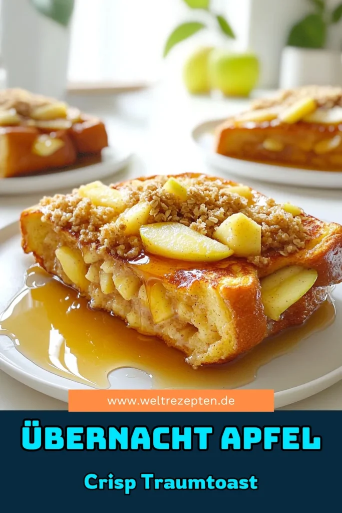 Entdecken Sie dieses köstliche Rezept für Apfel-Crisp Übernacht-Französischen Toast, das perfekt für ein gemütliches Frühstück ist! Mit frischen Äpfeln, Brioche-Brot und einer knusprigen Haferflockenkruste ist dieses Gericht nicht nur einfach zuzubereiten, sondern auch ein wahrer Genuss. Lassen Sie sich von der Kombination aus süßen und würzigen Aromen verzaubern und klicken Sie jetzt, um das vollständige Rezept zu entdecken! #Frühstücksrezepte #Apfelrezepte #ÜbernachtToast #Weihnachtsmorgen