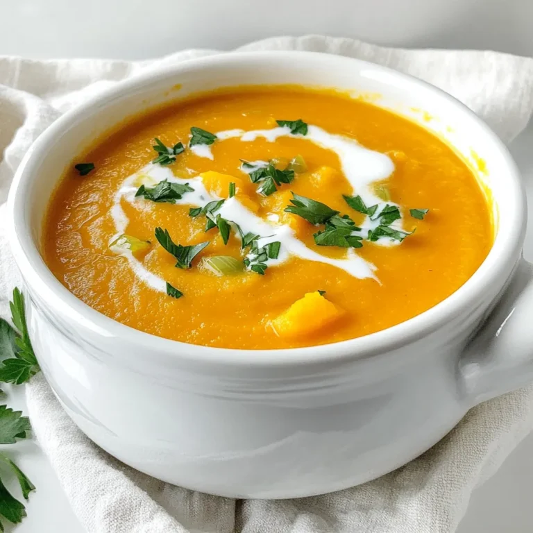 Für die gemütliche Slow Cooker Butternut-Kürbis-Suppe benötigst du: - 1 mittelgroßer Butternut-Kürbis, geschält und gewürfelt - 1 große Zwiebel, grob gehackt - 2 Knoblauchzehen, fein gehackt - 2 Karotten, geschält und gewürfelt - 2 Selleriestangen, gewürfelt - 4 Tassen Gemüsebrühe - 1 Teelöffel gemahlener Kreuzkümmel - 1 Teelöffel gemahlener Ingwer - 1/2 Teelöffel Muskatnuss - Salz und Pfeffer nach Geschmack - 1 Esslöffel Olivenöl - 1/2 Tasse Kokosmilch (für zusätzliche Cremigkeit) - Frische Petersilie oder Schnittlauch, zum Garnieren Wenn du die Zutaten kaufst, achte auf frische Produkte. Lagere den Butternut-Kürbis an einem kühlen, trockenen Ort. Er hält sich dort mehrere Wochen. Zwiebeln und Knoblauch sollten ebenfalls an einem dunklen, trockenen Platz liegen. Karotten und Sellerie kannst du im Kühlschrank aufbewahren. Gemüsebrühe und Kokosmilch sollten verschlossen und an einem kühlen Ort gelagert werden. Nach dem Öffnen gehören sie in den Kühlschrank. Butternut-Kürbis ist sehr nahrhaft. Er enthält viele Vitamine, wie Vitamin A, C und E. Diese Vitamine stärken dein Immunsystem und helfen deiner Haut. Der Kürbis hat auch viele Ballaststoffe. Diese fördern eine gesunde Verdauung. Die Kokosmilch bringt gesunde Fette in die Suppe. Diese Fette unterstützen dein Herz und geben dir Energie. Wenn du die Suppe isst, tust du deinem Körper etwas Gutes! Zuerst schälen Sie den Butternut-Kürbis. Verwenden Sie einen starken Schäler. Schneiden Sie ihn dann in Würfel. Die Stücke sollten gleichmäßig sein. Das hilft beim Kochen. Stellen Sie die Kürbiswürfel beiseite. Erhitzen Sie das Olivenöl in einer Pfanne. Nutzen Sie mittlere Hitze. Fügen Sie die gehackte Zwiebel hinzu. Braten Sie sie, bis sie transparent ist. Das dauert etwa fünf Minuten. Jetzt kommt der Knoblauch, die Karotten und der Sellerie dazu. Braten Sie alles zusammen an. Übertragen Sie das angebratene Gemüse in den Slow Cooker. Fügen Sie die Kürbiswürfel hinzu. Gießen Sie die Gemüsebrühe darüber. Streuen Sie Kreuzkümmel, Ingwer und Muskatnuss hinein. Würzen Sie mit Salz und Pfeffer. Rühren Sie alles gut um. Decken Sie den Slow Cooker ab. Stellen Sie ihn auf niedrig für sechs bis acht Stunden oder hoch für drei bis vier Stunden. Wenn der Kürbis zart ist, ist die Suppe bereit. Pürieren Sie sie dann für die gewünschte Konsistenz. Rühren Sie die Kokosmilch ein. Lassen Sie die Suppe noch zehn bis fünfzehn Minuten kochen. Um den Geschmack der Suppe zu verbessern, probiere frische Kräuter. Thymian oder Rosmarin passen gut. Ein Spritzer Limettensaft bringt Frische. Du kannst auch Äpfel hinzufügen. Äpfel bringen eine süße Note und ergänzen den Kürbis. Experimentiere mit Gewürzen wie Chili oder Paprika für einen leichten Kick. Um die Suppe cremiger zu machen, füge mehr Kokosmilch hinzu. Du kannst auch etwas Sahne verwenden. Eine weitere Option ist die Zugabe von pürierten Cashewkernen. Diese geben der Suppe eine reichhaltige Textur. Achte darauf, die Kokosmilch erst am Ende hinzuzufügen. So bleibt der Geschmack frisch und lecker. Wähle einen Slow Cooker mit guter Wärmeverteilung. Ein Modell mit Temperaturregelung ist ideal. Ich empfehle einen Slow Cooker mit mindestens 4 Litern Fassungsvermögen. So hast du genug Platz für die Zutaten. Ein Stabmixer ist auch nützlich. Damit pürierst du die Suppe direkt im Topf. {{image_4}} Um die Suppe noch leckerer zu machen, können Sie Äpfel oder Ingwer hinzufügen. Äpfel bringen eine süße Note mit. Sie passen gut zum Butternut-Kürbis. Verwenden Sie süße Sorten wie Gala oder Fuji. Schneiden Sie sie in kleine Stücke und geben Sie sie mit dem Kürbis in den Slow Cooker. Ingwer gibt der Suppe einen warmen, würzigen Geschmack. Fügen Sie frischen, geriebenen Ingwer oder gemahlenen Ingwer hinzu. Ein Teelöffel reicht oft aus, um den Geschmack zu verbessern. Dieses Rezept ist einfach vegan zu machen. Verwenden Sie einfach Gemüsebrühe und lassen Sie die Kokosmilch weg, wenn Sie es möchten. Sie können die Kokosmilch auch durch eine andere pflanzliche Milch ersetzen. Für nicht vegane Optionen fügen Sie Sahne oder Milch hinzu, um die Suppe cremiger zu machen. Achten Sie darauf, die Mengen anzupassen, damit die Suppe nicht zu flüssig wird. Die Gewürze sind wichtig für den Geschmack. Sie können mehr Kreuzkümmel oder Muskatnuss hinzufügen, wenn Sie es wünschen. Auch etwas Chili oder Paprika kann der Suppe eine scharfe Note verleihen. Experimentieren Sie mit Kräutern wie Thymian oder Rosmarin für einen weiteren Geschmack. Fühlen Sie sich frei, die Gewürze nach Ihrem Geschmack anzupassen. Jeder hat andere Vorlieben, also probieren Sie es aus, um Ihre perfekte Suppe zu finden! Um die Butternut-Kürbis-Suppe aufzubewahren, lassen Sie sie zuerst abkühlen. Füllen Sie die Suppe in einen luftdichten Behälter. Sie können die Suppe im Kühlschrank bis zu fünf Tage aufbewahren. Wenn Sie sie länger lagern wollen, können Sie sie in Portionen einfrieren. Verwenden Sie gefriergeeignete Behälter oder Beutel. So hält sie sich bis zu drei Monate. Die Haltbarkeit der Suppe hängt von der Lagerung ab. Im Kühlschrank bleibt sie frisch bis zu fünf Tage. Achten Sie auf Veränderungen im Geruch oder Aussehen. Wenn Sie die Suppe einfrieren, ist es wichtig, sie gut zu verpacken. Eine gute Verpackung schützt vor Gefrierbrand. Lebensmittelverwerter schätzen die Suppe auch, da sie gesund und nahrhaft ist. Um die Suppe wieder aufzuwärmen, nehmen Sie sie aus dem Kühlschrank oder Gefriertruhe. Wenn sie gefroren ist, lassen Sie sie zuerst im Kühlschrank auftauen. Erhitzen Sie die Suppe in einem Topf oder in der Mikrowelle. Rühren Sie sie gut um, damit sie gleichmäßig warm wird. Fügen Sie bei Bedarf etwas Wasser oder Brühe hinzu, wenn sie zu dick ist. So bleibt die Suppe cremig und lecker. Es dauert etwa 6 bis 8 Stunden, um die Suppe im Slow Cooker zu kochen. Bei hoher Stufe benötigt sie nur 3 bis 4 Stunden. Diese lange Kochzeit macht den Kürbis sehr zart und bringt die Aromen zur Geltung. Ja, du kannst die Suppe im Voraus zubereiten. Sie lässt sich gut aufbewahren. Koche die Suppe und lasse sie dann abkühlen. Fülle sie in einen luftdichten Behälter und stelle sie in den Kühlschrank. So bleibt sie bis zu fünf Tage frisch. Du kannst sie auch einfrieren. Ja, diese Butternut-Kürbis-Suppe ist glutenfrei. Alle Zutaten sind von Natur aus ohne Gluten. Achte darauf, dass die Gemüsebrühe auch glutenfrei ist, falls du eine fertige Variante verwendest. So kann jeder diese köstliche Suppe genießen. Zusammenfassend haben wir die Zutaten und deren Lagerung für eine köstliche Butternut-Kürbis-Suppe besprochen. Ich habe eine Schritt-für-Schritt-Anleitung gegeben, um die Suppe einfach und lecker zuzubereiten. Tipps zur Geschmacksverbesserung und verschiedene Variationen machen das Rezept vielseitig. Schließlich habe ich Hinweise zur Lagerung und häufige Fragen beantwortet. Nutze diese Informationen, um deine eigene perfekte Suppe zu kreieren. Guten Appetit!