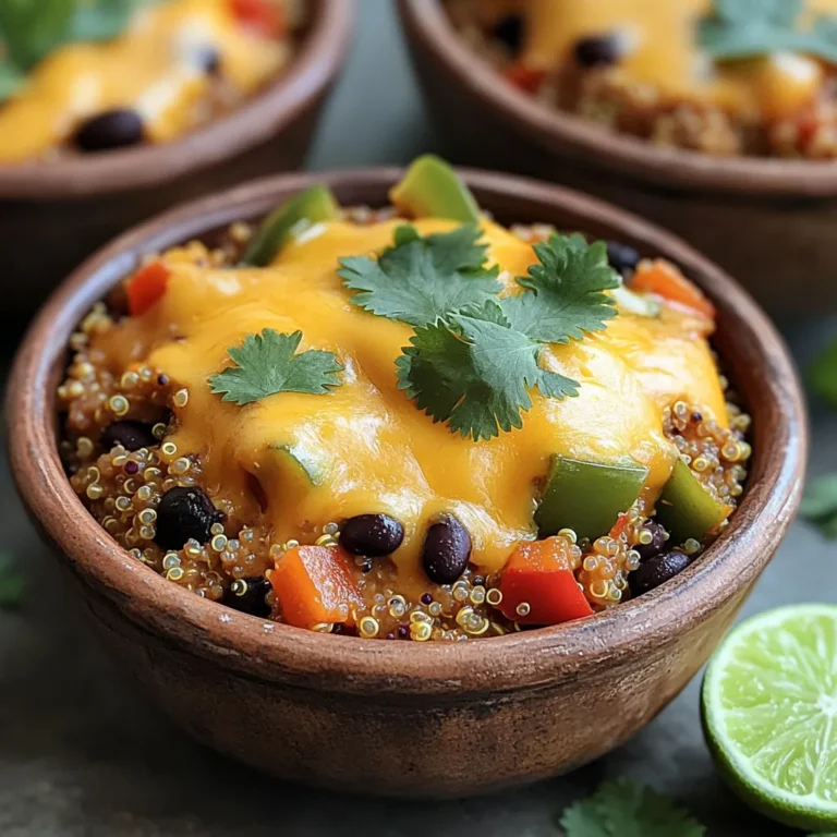 Für diese leckere Enchilada-Quinoa benötigst du: - 1 Tasse Quinoa, abgespült - 2 Tassen Gemüsebrühe - 1 Dose (425 g) schwarze Bohnen, abgetropft und abgespült - 1 Dose (425 g) Mais, abgetropft - 1 Dose (280 g) rote Enchiladasoße - 1 Tasse gewürfelte Tomaten mit grünen Chilischoten - 1 Paprika, gewürfelt (beliebige Farbe) - 1 kleine rote Zwiebel, gewürfelt - 1 Tasse Frischkäse, in Würfeln Diese Zutaten bilden die Basis für dein Gericht. Sie sind gesund und reich an Geschmack. Quinoa liefert dir hochwertige Proteine und Ballaststoffe. Um die Enchilada-Quinoa zu verfeinern, füge folgende Gewürze hinzu: - 1 Teelöffel gemahlener Kreuzkümmel - 1 Teelöffel Chilipulver - Salz und Pfeffer nach Geschmack Kreuzkümmel bringt einen warmen, nussigen Geschmack. Chilipulver gibt der Mischung die richtige Würze. Diese Gewürze sind wichtig, um die Aromen zu verstärken und die Enchilada-Quinoa lebendig zu machen. Du kannst das Gericht mit einigen optionalen Zutaten aufpeppen: - 1 Tasse geriebener Cheddarkäse (optional zum Servieren) - Frischer Koriander zum Garnieren Der Cheddarkäse macht das Gericht besonders cremig. Frischer Koriander sorgt für einen frischen Kick und eine schöne Farbe. Diese Zutaten sind nicht zwingend nötig, aber sie bringen noch mehr Geschmack und Freude auf den Teller. Um die cremige Enchilada-Quinoa im Slow Cooker zuzubereiten, folgen Sie diesen einfachen Schritten: 1. Geben Sie die abgespülte Quinoa in den Slow Cooker. 2. Fügen Sie Gemüsebrühe, schwarze Bohnen, Mais, und Enchiladasoße hinzu. 3. Mischen Sie die gewürfelten Tomaten, Kreuzkümmel, Chilipulver, Paprika, und rote Zwiebel gut unter. 4. Würzen Sie die Mischung mit Salz und Pfeffer nach Geschmack. 5. Legen Sie die gewürfelten Frischkäse-Stücke gleichmäßig obenauf. 6. Setzen Sie den Deckel auf und wählen Sie die hohe Stufe für 2-3 Stunden oder die niedrige Stufe für 4-5 Stunden. Um die perfekte cremige Konsistenz zu erzielen, beachten Sie Folgendes: - Rühren Sie die Mischung 15 Minuten vor dem Servieren um. So schmilzt der Frischkäse gut. - Achten Sie darauf, dass die Quinoa weich und cremig ist. Wenn sie noch zu fest ist, verlängern Sie die Garzeit. - Fügen Sie nach Bedarf mehr Brühe hinzu, wenn die Mischung zu trocken erscheint. Hier sind einige Tipps, um den Geschmack zu verbessern: - Experimentieren Sie mit mehr Gewürzen wie Paprika oder Knoblauchpulver. - Servieren Sie die Enchilada-Quinoa in Schalen. Garnieren Sie sie mit geriebenem Cheddarkäse und frischem Koriander. - Eine Limettenscheibe an der Seite bringt zusätzliche Frische und Geschmack. Genießen Sie Ihre cremige Enchilada-Quinoa! Einer der häufigsten Fehler ist das Abspülen der Quinoa. Quinoa hat eine natürliche Schicht, die bitter schmecken kann. Spülen Sie sie gut ab, um diesen Geschmack zu vermeiden. Ein weiterer Fehler ist, die Mischung nicht gut zu vermengen. Rühren Sie alles gründlich, damit die Aromen sich verbinden. Achten Sie darauf, die Kochzeit nicht zu überschreiten. Zu langes Kochen macht die Quinoa matschig. Um die Quinoa perfekt zu machen, nutzen Sie die richtige Flüssigkeitsmenge. Für eine Tasse Quinoa sind zwei Tassen Gemüsebrühe ideal. Dies sorgt für eine schöne, cremige Konsistenz. Messen Sie die Zutaten genau. Das hilft, die richtige Balance zu erreichen. Ein weiterer Tipp ist, die Quinoa während des Kochens einmal umzurühren. So wird sie gleichmäßig gar. Die Rezeptur ist flexibel. Fügen Sie mehr Gemüse hinzu, wenn Sie möchten. Paprika und Zwiebeln sind tolle Optionen. Wenn Sie es scharf mögen, geben Sie mehr Chilipulver hinzu. Für eine cremigere Textur können Sie mehr Frischkäse verwenden. Wenn Sie vegan sind, ersetzen Sie den Frischkäse durch pflanzliche Alternativen. Experimentieren Sie mit verschiedenen Käsesorten oder Kräutern. {{image_4}} Wenn du eine vegetarische oder vegane Variante der cremigen Enchilada-Quinoa möchtest, ist es einfach. Du kannst den Frischkäse durch pflanzliche Alternativen ersetzen. Cashew- oder Soja-Frischkäse geben eine tolle Konsistenz. Auch veganer Käse ist eine gute Wahl. Stelle sicher, dass du alle verwendeten Brühen und Saucen ohne tierische Produkte wählst. So bleibt dein Gericht rein pflanzlich und lecker. Variiere das Rezept, um neue Geschmäcker zu entdecken. Probiere verschiedene Bohnen wie Kidneybohnen oder Pinto-Bohnen. Du kannst auch unterschiedliche Gemüse verwenden, wie Zucchini oder Spinat. Füge etwas Avocado hinzu für eine cremige Note. Ein Spritzer Limettensaft bringt Frische. Experimentiere mit verschiedenen Gewürzen, wie Paprika oder Knoblauchpulver, um das Aroma zu verändern. Die cremige Enchilada-Quinoa ist sehr vielseitig. Du kannst sie als Hauptgericht oder Beilage servieren. Für ein festliches Dinner richte sie in schönen Schalen an. Garniere sie mit frischem Koriander und einer Limettenscheibe. Für einen entspannten Abend mit Freunden, serviere die Quinoa in Tortillas als Wraps. Jeder kann seine eigene Füllung gestalten. So wird das Essen interaktiv und macht Spaß! Um die cremige Enchilada-Quinoa frisch zu halten, bewahre sie in einem luftdichten Behälter auf. Lass die Mischung zuerst abkühlen. Danach füllst du sie in den Behälter. So bleibt die Textur schön und die Aromen intensiv. Wenn du die Quinoa aufwärmen möchtest, benutze die Mikrowelle oder einen Topf. Füge etwas Gemüsebrühe hinzu, um die Mischung cremig zu halten. Erhitze sie langsam und rühre sie gut um. So wird die Quinoa wieder lecker und frisch. Im Kühlschrank hält sich die Enchilada-Quinoa etwa 3 bis 5 Tage. Wenn du sie länger aufbewahren möchtest, kannst du sie einfrieren. In einem passenden Behälter bleibt sie bis zu 3 Monate gut. Achte darauf, sie gut zu beschriften, damit du weißt, wann du sie eingefroren hast. Um die Zubereitungszeit zu verkürzen, nutzen Sie die hoch eingestellte Kochstufe. Kochen Sie die Enchilada-Quinoa auf hoher Stufe für 2 bis 3 Stunden. Wenn Sie etwas Zeit sparen möchten, verwenden Sie vorgekochte Quinoa. Diese können Sie einfach in die Mischung geben. So verkürzt sich die Garzeit um etwa 30 Minuten. Ja, dieses Rezept ist glutenfrei. Alle Zutaten, die wir verwenden, sind frei von Gluten. Achten Sie darauf, dass die Gemüsebrühe und die Enchiladasoße ebenfalls glutenfrei sind. Prüfen Sie die Etiketten, um sicherzustellen, dass keine versteckten Glutenquellen enthalten sind. Zu dieser cremigen Enchilada-Quinoa passen viele Beilagen gut. Hier sind einige Ideen: - Frischer Salat mit Avocado - Guacamole und Tortilla-Chips - Ein einfacher Joghurt-Dip - Gegrilltes Gemüse Diese Beilagen ergänzen den Geschmack und bringen zusätzliche Frische in Ihr Gericht. Cremige Enchilada-Quinoa ist einfach und lecker. Wir haben die besten Zutaten und Gewürze besprochen. Die Schritt-für-Schritt-Anleitung macht die Zubereitung leicht. Mit unseren Tipps vermeidest du Fehler und machst die Quinoa perfekt. Variationen bieten neue Geschmäcker und passen zu jedem Anlass. Denke an die Lagerung, um die Frische zu halten. Ich hoffe, du hast viel Freude beim Kochen und Ausprobieren dieser Rezepte!