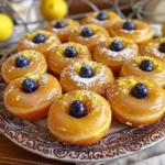 Für diese köstlichen Donuts benötigen Sie einige einfache Hauptzutaten: - 250 g Weizenmehl - 100 g Zucker - 1/2 Teelöffel Backpulver - 1/2 Teelöffel Natron - 1/4 Teelöffel Salz - 1/2 Teelöffel gemahlener Zimt - 1 großes Ei - 60 ml Buttermilch - 60 ml Pflanzenöl - 1 Teelöffel Vanilleextrakt - Schale von 1 Zitrone - 1 Esslöffel frischer Zitronensaft - 175 g frische Heidelbeeren (plus extra zum Garnieren) Diese Zutaten sorgen für den perfekten Geschmack und die weiche Textur der Donuts. Die Gewürze und Aromen sind wichtig für den besonderen Geschmack der Donuts. - Zimt: Er bringt eine warme Note. - Zitronenschale und Zitronensaft: Sie sorgen für Frische und einen leichten Kick. - Vanilleextrakt: Er fügt Tiefe und Süße hinzu. Diese Kombination macht die Donuts besonders lecker und aromatisch. Für die Zitronenglasur brauchen Sie: - 125 g Puderzucker - 2 Esslöffel Zitronensaft Diese Glasur ist einfach und gibt den Donuts einen süßen, saftigen Glanz. Sie ist der perfekte Abschluss für Ihre Donuts. Heizen Sie den Ofen auf 175 °C vor. Nehmen Sie eine Donut-Form und fetten Sie sie leicht ein. Sie können Kochspray oder Öl verwenden. Dies verhindert, dass die Donuts kleben bleiben. Eine gut vorbereitete Form sorgt für perfekt gebackene Donuts. In einer großen Schüssel geben Sie 250 g Weizenmehl, 100 g Zucker, 1/2 Teelöffel Backpulver, 1/2 Teelöffel Natron, 1/4 Teelöffel Salz und 1/2 Teelöffel gemahlener Zimt. Mischen Sie alles gut mit einem Schneebesen. Diese Mischung bildet die Basis für den Teig. Achten Sie darauf, dass keine Klumpen entstehen. In einer separaten Schüssel schlagen Sie 1 großes Ei. Fügen Sie 60 ml Buttermilch, 60 ml Pflanzenöl, 1 Teelöffel Vanilleextrakt, die Schale von 1 Zitrone und 1 Esslöffel frischen Zitronensaft hinzu. Rühren Sie alles gut um, bis die Mischung glatt ist. Diese feuchten Zutaten sorgen für den Geschmack und die Saftigkeit der Donuts. Gießen Sie die feuchten Zutaten in die Schüssel mit den trockenen Zutaten. Rühren Sie vorsichtig, bis alles gerade so vermischt ist. Achten Sie darauf, nicht zu lange zu rühren. Fügen Sie 175 g frische Heidelbeeren hinzu und falten Sie sie vorsichtig unter. So bleiben die Beeren ganz und verleihen den Donuts eine schöne Farbe. Füllen Sie den Teig in die vorbereitete Donut-Form. Nutzen Sie einen Esslöffel oder einen Spritzbeutel. Füllen Sie jede Form etwa zwei Drittel voll. Backen Sie die Donuts 10-12 Minuten lang. Sie sind fertig, wenn ein Zahnstocher sauber herauskommt. Lassen Sie die Donuts 5 Minuten in der Form abkühlen, bevor Sie sie auf ein Kuchengitter legen. Für die Glasur mischen Sie 125 g Puderzucker mit 2 Esslöffeln Zitronensaft. Träufeln Sie die Glasur über die abgekühlten Donuts. Garnieren Sie die Donuts mit zusätzlichen frischen Heidelbeeren. Diese Schritte geben den Donuts das perfekte Finish und einen tollen Geschmack. Um die beste Textur für deine Donuts zu erreichen, achte darauf, die trockenen und feuchten Zutaten getrennt zu mischen. Mische die trockenen Zutaten gründlich, damit alles gleichmäßig verteilt ist. Die feuchten Zutaten sollten gut verrührt werden, um Luft einzuschließen. Dies hilft den Donuts, fluffig und leicht zu werden. Vermeide es, den Teig zu lange zu rühren. Rühre nur so lange, bis alles vermischt ist. Zu viel Rühren macht den Teig zäh. Ein häufiger Fehler beim Backen ist, die Donuts zu lange im Ofen zu lassen. Überprüfe die Donuts nach 10 Minuten. Stecke einen Zahnstocher in die Mitte. Wenn er sauber herauskommt, sind sie fertig. Lass die Donuts nicht zu lange in der Form, da sie sonst dampfig werden können. Kühle sie auf einem Gitter ab, damit sie gleichmäßig abkühlen. Es gibt viele Wege, den Geschmack deiner Donuts zu variieren. Du kannst andere Beeren wie Himbeeren oder Erdbeeren verwenden. Auch Nüsse oder Schokolade passen gut. Wenn du den Zitronengeschmack intensiver magst, füge mehr Zitronenschale oder Saft hinzu. Experimentiere mit Gewürzen wie Muskatnuss oder Ingwer, um neue Geschmäcker zu entdecken. {{image_4}} Sie können den Donuts einen besonderen Twist geben. Versuchen Sie, einige Nüsse hinzuzufügen. Walnüsse oder Mandeln passen gut zu den Aromen. Auch Kokosraspeln sind eine tolle Option. Für einen schokoladigen Geschmack fügen Sie Schokoladensplitter hinzu. Experimentieren Sie mit verschiedenen Früchten, wie Himbeeren oder Erdbeeren, um neue Geschmäcker zu entdecken. Wenn Sie Allergien haben, passen Sie das Rezept leicht an. Verwenden Sie glutenfreies Mehl, um die Donuts glutenfrei zu machen. Für Ei-Allergien können Sie Apfelmus oder eine Banane als Ersatz nutzen. Statt Buttermilch kann auch Pflanzenmilch verwendet werden. Prüfen Sie Zutaten auf Allergene, um sicher zu sein, dass sie für alle sicher sind. Frittieren bringt einen anderen Geschmack und eine andere Textur. Frittierte Donuts sind oft weicher und haben eine knusprige Außenschicht. Backen ist die gesündere Methode und erfordert weniger Öl. Das Backen ist auch einfacher, da es weniger Aufräumarbeiten erfordert. Experimentieren Sie mit beiden Methoden, um herauszufinden, was Ihnen besser gefällt. Um die Donuts frisch zu halten, legen Sie sie in einen luftdichten Behälter. Wenn Sie keinen haben, verwenden Sie eine Plastiktüte. Stellen Sie sicher, dass die Donuts abgekühlt sind, bevor Sie sie aufbewahren. So bleibt die Feuchtigkeit erhalten und sie werden nicht matschig. Die Donuts bleiben bei richtiger Lagerung etwa 2 bis 3 Tage frisch. Sie können sie auch im Kühlschrank aufbewahren, um die Haltbarkeit zu verlängern. Im Kühlschrank halten sie bis zu einer Woche. Wenn die Donuts etwas trocken sind, können Sie sie leicht aufwärmen. Legen Sie sie für 10 Sekunden in die Mikrowelle. Alternativ können Sie sie auch im Ofen bei niedriger Temperatur für ein paar Minuten erhitzen. So werden sie wieder weich und lecker. Ja, diese Donuts können glutenfrei gemacht werden. Verwenden Sie glutenfreies Mehl anstelle von Weizenmehl. Achten Sie darauf, dass alle anderen Zutaten glutenfrei sind. Prüfen Sie die Etiketten, um sicherzustellen, dass sie keine versteckten Glutenquellen enthalten. Um die Donuts frisch zu halten, bewahren Sie sie in einem luftdichten Behälter auf. Legen Sie ein Blatt Küchenpapier in den Behälter, um die Feuchtigkeit zu regulieren. Lagern Sie sie bei Raumtemperatur, nicht im Kühlschrank. So bleiben sie weich und lecker. Ja, gefrorene Heidelbeeren sind eine gute Option. Lassen Sie sie vorher leicht antauen, damit sie nicht den Teig wässern. Mischen Sie sie vorsichtig unter den Teig, um das Zerdrücken zu vermeiden. So haben Sie auch außerhalb der Saison frische Aromen. Die Donuts halten etwa 2 bis 3 Tage bei Raumtemperatur. In einem luftdichten Behälter bleiben sie länger frisch. Sie können sie auch im Kühlschrank aufbewahren, aber das kann die Textur verändern. Wenn Sie sie kühler lagern, genießen Sie sie innerhalb einer Woche. Ja, Sie können die Donuts im Voraus zubereiten. Backen Sie sie und lassen Sie sie abkühlen. Danach lagern Sie sie in einem luftdichten Behälter. Sie können sie auch einfrieren. Bei Bedarf dann einfach im Ofen aufwärmen. So haben Sie immer frische Donuts bereit. In diesem Artikel haben wir die besten Zutaten für Donuts besprochen. Wir haben die Hauptzutaten, Gewürze und die leckere Zitronenglasur behandelt. Die Schritt-für-Schritt-Anleitung hilft beim Backen und beim richtigen Abkühlen. Außerdem gab es Tipps für die perfekte Textur und verschiedene Möglichkeiten zur Anpassung des Rezepts. Denke daran, wie wichtig die richtige Lagerung ist, um die Donuts frisch zu halten. Mit diesen Informationen kannst du leckere Donuts selbst backen und genießen. Viel Spaß beim Ausprobieren!