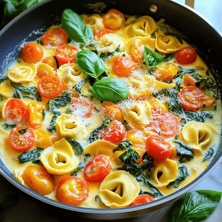 - 2 Tassen Käsetortellini (frisch oder gefroren) - 1 Tasse Kirschtomaten, halbiert - 2 Tassen frischer Spinat - 1 Tasse Schlagsahne - ½ Tasse geriebener Parmesan Die Hauptzutaten machen dieses Gericht besonders. Käsetortellini sind der Star. Sie sind lecker und einfach zu finden. Frisch oder gefroren, beides ist gut. Kirschtomaten bringen süße Frische. Spinat fügt Farbe und Nährstoffe hinzu. Schlagsahne macht die Sauce cremig. Parmesan gibt den letzten Schliff. - 1 Esslöffel Olivenöl - 3 Knoblauchzehen, fein gehackt - 1 Teelöffel getrocknete italienische Kräuter (Oregano, Basilikum, Thymian) - Salz und Pfeffer nach Geschmack Die Gewürze und das Öl sind wichtig für den Geschmack. Olivenöl sorgt für eine schöne Bräunung. Der Knoblauch gibt ein tolles Aroma. Italienische Kräuter bringen die richtige Note. Salz und Pfeffer runden das Ganze ab. Sie helfen, die Aromen zu verstärken. Erhitze zuerst 1 Esslöffel Olivenöl in einer großen Pfanne bei mittlerer Hitze. Sobald das Öl heiß ist, füge 3 fein gehackte Knoblauchzehen hinzu. Brate den Knoblauch 1-2 Minuten an, bis er duftet. Achte darauf, dass er nicht verbrennt, denn verbrannter Knoblauch schmeckt bitter. Danach rühre 1 Teelöffel getrocknete italienische Kräuter und 1 Tasse halbierte Kirschtomaten ein. Koche alles etwa 3-4 Minuten lang, bis die Tomaten weich werden. Jetzt ist es Zeit für die Tortellini. Gib 2 Tassen Käsetortellini und 2 Tassen Wasser in die Pfanne. Bringe die Mischung sanft zum Kochen. Achte auf die Kochzeit. Frische Tortellini brauchen etwa 3-5 Minuten, während gefrorene Tortellini 7-10 Minuten kochen sollten. Rühre gelegentlich um, sodass die Tortellini gleichmäßig garen. Sobald die Tortellini gar sind, reduziere die Hitze auf niedrig. Rühre 2 Tassen frischen Spinat ein und lasse ihn 1-2 Minuten welken. Jetzt kommt die Sahne ins Spiel. Gieße 1 Tasse Schlagsahne in die Pfanne. Füge ½ Tasse geriebenen Parmesan hinzu und rühre alles gut um. Lasse die Mischung 3-4 Minuten köcheln, bis die Sauce leicht eindickt. Schmecke das Gericht mit Salz und Pfeffer ab. Garnieren kannst du es mit frischen Basilikumblättern. Frische Tortellini sind zart und haben tollen Geschmack. Sie brauchen nur 3-5 Minuten zum Kochen. Gefrorene Tortellini sind praktisch und halten länger. Ihre Kochzeit beträgt 7-10 Minuten. Achte darauf, die Tortellini in ausreichend Wasser zu kochen. So kleben sie nicht zusammen. Rühre während des Kochens regelmäßig um. Wenn die Tortellini aufsteigen, sind sie fertig. Um das Gericht aufzupeppen, kannst du zusätzliche Gewürze hinzufügen. Ein Hauch von Chili oder mehr italienische Kräuter bringt neuen Geschmack. Du kannst auch mit verschiedenen Gemüsesorten experimentieren. Zucchini oder Paprika passen gut zu den Tortellini. Mische sie einfach mit den Kirschtomaten. Das gibt mehr Farbe und Nährstoffe. {{image_4}} Für eine leckere vegetarische Version können Sie Zucchini oder Paprika verwenden. Diese Gemüse bringen Farbe und Geschmack. Schneiden Sie sie in kleine Stücke und fügen Sie sie beim Anbraten des Knoblauchs hinzu. Dadurch werden sie weich und nehmen Aromen auf. Zusätzlich können Sie mit Pesto etwas mehr Geschmack hinzufügen. Ein Esslöffel Pesto in die Sauce mischen, bringt frische Kräuter und Nussigkeit. Das macht das Gericht noch interessanter. Möchten Sie etwas Herzhaftes? Integrieren Sie Hähnchen oder Speck. Für Hähnchen braten Sie kleine Stücke in Olivenöl an, bevor Sie den Knoblauch hinzufügen. Das gibt dem Gericht eine tolle Textur. Speck kann auch eine tolle Ergänzung sein. Braten Sie zunächst die Speckwürfel knusprig an. Dann nehmen Sie den Speck heraus, um ihn später zu servieren. Der Speck gibt einen rauchigen Geschmack, der sehr gut passt. Egal für welche Variante Sie sich entscheiden, beide sind einfach zuzubereiten und machen das Gericht besonders. Nach dem Genuss bleibt oft etwas übrig. Lagere die Reste in einem luftdichten Behälter. Du kannst sie im Kühlschrank aufbewahren. Dort halten sie sich 3 bis 4 Tage frisch. Wenn du sie länger behalten möchtest, friere sie ein. In einem gefrierfesten Behälter bleiben sie bis zu 3 Monate gut. Um die Reste wieder warm zu machen, nutze die Mikrowelle oder den Herd. In der Mikrowelle erhitzt du die Tortellini in 1- bis 2-Minuten-Intervallen. Rühre zwischendurch um, damit sie gleichmäßig warm werden. Wenn du den Herd nutzt, erwärme die Tortellini bei niedriger Hitze. Füge etwas Sahne hinzu, um die Sauce cremig zu machen. So bleibt der Geschmack frisch und lecker. Die Zubereitung dauert insgesamt nur 20 Minuten. Die Vorbereitungszeit beträgt etwa 10 Minuten. Die Kochzeit ist einfach, je nach Tortellini-Sorte. Frische Tortellini brauchen etwa 3-5 Minuten. Gefrorene Tortellini benötigen 7-10 Minuten. So ist das Gericht schnell fertig, auch an einem hektischen Tag. Ja, gefrorene Tortellini sind perfekt für dieses Rezept. Sie sparen Zeit und sind leicht zu finden. Wenn Sie gefrorene Tortellini verwenden, passen Sie die Kochzeit an. Kochen Sie sie für 7-10 Minuten. Achten Sie darauf, die Tortellini gut zu rühren, damit sie gleichmäßig garen. Diese Anpassung macht das Gericht einfach und lecker. Zu One-Pan Creamy Tuscan Tortellini passen viele Beilagen. Ein frischer grüner Salat bringt Farbe und Knusprigkeit. Ein einfaches Baguette oder Knoblauchbrot ergänzt die cremige Sauce gut. Auch gegrilltes Gemüse ist eine tolle Wahl. Diese Beilagen machen das Essen noch besser und runden das Menü ab. Zusammenfassend haben wir das Rezept für cremige toskanische Tortellini erkundet. Wir haben die Hauptzutaten und Gewürze betrachtet, die man leicht in jedem Supermarkt findet. Die Schritt-für-Schritt-Anleitung hilft dir beim Kochen. Außerdem kannst du mit verschiedenen Variationen und tollen Tipps dein Gericht anpassen. Einfache Lagerungshinweise sichern deinen Genuss für später. Experimentiere mit neuen Zutaten und genieß diese köstliche Mahlzeit im Handumdrehen. Viel Spaß beim Kochen!
