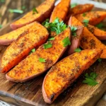 - 2 große Süßkartoffeln - 3 Esslöffel Olivenöl - 1 Esslöffel Cajun-Gewürzmischung - 1 Teelöffel Knoblauchpulver - 1/2 Teelöffel geräuchertes Paprikapulver - 1/2 Teelöffel Salz - 1/4 Teelöffel schwarzer Pfeffer - Frische Petersilie, gehackt Ich liebe diese Zutaten! Sie machen die Wedges so lecker. Süßkartoffeln sind weich und süß. Sie bringen eine tolle Textur ins Gericht. Olivenöl sorgt für die Knusprigkeit. Cajun-Gewürzmischung bringt den richtigen Kick. Knoblauchpulver fügt einen tollen Geschmack hinzu. Geräuchertes Paprikapulver macht alles noch besser. Salz und Pfeffer runden das Ganze ab. Für die Garnitur verwende ich frische Petersilie. Sie sieht nicht nur gut aus, sondern schmeckt auch frisch. Diese Mischung macht die Süßkartoffel-Wedges wirklich besonders. Sie sind perfekt für einen Snack oder eine Beilage. Zuerst wasche ich die Süßkartoffeln gründlich. Ich schrubbe sie gut, um den Schmutz zu entfernen. Dann schneide ich sie in gleichmäßige Wedges. So garen sie besser und gleichmäßiger. Achte darauf, dass die Stücke nicht zu dick sind. Dünnere Wedges werden knuspriger. In einer großen Schüssel mische ich Olivenöl mit den Gewürzen. Ich füge die Cajun-Gewürzmischung, Knoblauchpulver, geräuchertes Paprikapulver, Salz und schwarzen Pfeffer hinzu. Danach gebe ich die Süßkartoffel-Wedges in die Schüssel. Ich schwenke sie in der Gewürzmixtur, bis sie gut bedeckt sind. So erhalten die Wedges viel Geschmack. Jetzt heize ich den Airfryer auf 200 °C vor. Das dauert etwa fünf Minuten. Ich lege die gewürzten Wedges in den Korb. Dabei achte ich darauf, dass sie in einer einzigen Schicht liegen. So werden sie schön knusprig. Ich koche die Wedges für 15 bis 20 Minuten. In der Mitte der Kochzeit schüttle ich den Korb. So werden sie gleichmäßig braun. Wenn sie goldbraun und knusprig sind, nehme ich sie vorsichtig heraus. Vor dem Servieren lasse ich sie kurz abkühlen. Um beste Ergebnisse zu erzielen, benutze frische Süßkartoffeln. Frische Süßkartoffeln sorgen für einen besseren Geschmack und eine bessere Textur. Achte darauf, die Wedges gleichmäßig zu schneiden. Gleichmäßige Stücke garen gleichmäßig. Überfülle den Korb des Airfryers nicht. Eine einzelne Schicht sorgt für mehr Knusprigkeit. Experimentiere mit verschiedenen Cajun-Gewürzmischungen. Jede Mischung hat ihren eigenen Charakter. Du kannst auch zusätzliche Gewürze hinzufügen, um den Geschmack zu verändern. Probiere zum Beispiel eine Prise Zimt oder Chili für mehr Schärfe. Sei kreativ und finde deinen Lieblingsgeschmack. Was tun, wenn die Wedges nicht knusprig werden? Überprüfe zuerst die Anordnung im Korb. Wenn sie zu dicht beieinander liegen, wird die Luftzirkulation Blockiert. Ein weiterer Tipp: Reduziere die Menge an Öl. Zu viel Öl kann die Wedges weich machen. Schüttle den Korb während des Garens. So bräunen die Wedges gleichmäßig. {{image_4}} Du kannst die Süßkartoffel-Wedges ganz einfach variieren. Probiere sie mit italienischen Kräutern. Verwende Oregano, Basilikum und Thymian. Diese Kräuter geben den Wedges einen frischen, aromatischen Geschmack. Für eine scharfe Note füge Sriracha oder eine andere scharfe Soße hinzu. Mische sie in die Gewürzmischung, bevor du die Wedges hinzufügst. Das bringt ein tolles Feuer in dein Gericht. Um mehr Farbe und Geschmack hinzuzufügen, kannst du Gemüse wie Paprika oder Zucchini einfügen. Schneide sie in ähnliche Größen wie die Süßkartoffeln. So garen sie gleichmäßig. Ein Käse-Topping ist eine weitere Idee. Streue geriebenen Käse über die Wedges, bevor du sie in den Airfryer gibst. Der Käse schmilzt und gibt einen leckeren, herzhaften Geschmack. Für glutenfreie Optionen kannst du glutenfreie Panade-Techniken verwenden. Mische Maismehl oder glutenfreies Paniermehl mit den Gewürzen. Dadurch bleiben die Wedges knusprig und lecker. Wenn du vegan bist, lasse den Käse einfach weg oder verwende eine Käsealternative. So bleibt das Rezept vegan und trotzdem schmackhaft. Um die besten Reste von Ihren Cajun-Süßkartoffel-Wedges zu haben, lagern Sie sie richtig. - Kühlschrank: Legen Sie die Wedges in einen luftdichten Behälter. So bleiben sie frisch. Im Kühlschrank sind sie bis zu 3 Tage haltbar. - Gefrierschrank: Zum Einfrieren lassen Sie die Wedges zuerst abkühlen. Legen Sie sie dann in einen gefrierfreundlichen Beutel. So können sie bis zu 2 Monate halten. Wenn Sie die Wedges wieder aufwärmen, gibt es zwei gute Methoden. - Luftfritteuse: Diese Methode macht die Wedges wieder knusprig. Heizen Sie die Luftfritteuse auf 180 °C vor. Legen Sie die Wedges für 5-7 Minuten hinein. Schütteln Sie den Korb einmal. - Mikrowelle: Diese Methode ist schnell, aber weniger knusprig. Legen Sie die Wedges auf einen Teller und decken Sie sie mit einem feuchten Tuch ab. Wärmen Sie sie in 30-Sekunden-Intervallen auf, bis sie warm sind. Die Haltbarkeit der Wedges ist wichtig, um sie sicher zu essen. - Empfohlene Lagerzeiten: Im Kühlschrank sind sie bis zu 3 Tage gut. Im Gefrierschrank bleiben sie bis zu 2 Monate frisch. - Anzeichen von Verderb: Achten Sie auf einen schlechten Geruch oder eine matschige Textur. Wenn Sie das bemerken, werfen Sie die Wedges weg. Die Zubereitung der Cajun Süßkartoffel-Wedges dauert insgesamt etwa 30 Minuten. Die Vorbereitungszeit ist nur 10 Minuten. Während dieser Zeit waschen und schneiden Sie die Süßkartoffeln. Dann mischen Sie die Gewürze. Das Kochen im Airfryer nimmt etwa 15 bis 20 Minuten in Anspruch. So können Sie schnell ein leckeres Gericht genießen. Ja, Sie können die Wedges auch im Ofen zubereiten. Heizen Sie Ihren Ofen auf 220 °C vor. Legen Sie die gewürzten Süßkartoffel-Wedges auf ein mit Backpapier ausgelegtes Blech. Achten Sie darauf, dass sie sich nicht überlappen. Backen Sie sie für 25 bis 30 Minuten, bis sie knusprig sind. Wenden Sie die Wedges nach der Hälfte der Zeit, um eine gleichmäßige Bräunung zu erreichen. Cajun-Gewürzmischung ist eine Mischung aus verschiedenen Gewürzen. Sie ist in der Cajun-Küche beliebt, die ihren Ursprung in Louisiana hat. Die Mischung enthält oft Paprika, Knoblauchpulver, Zwiebelpulver, Pfeffer und Oregano. Diese Gewürze geben den Wedges einen würzigen und rauchigen Geschmack. Sie können auch Ihre eigene Mischung erstellen, um den Geschmack anzupassen. Ja, Sie können die Wedges ohne Öl zubereiten. Um dies zu tun, verwenden Sie einfach etwas Wasser oder Gemüsebrühe, um die Gewürze an den Wedges haften zu lassen. Die Wedges mögen nicht ganz so knusprig werden, aber sie werden immer noch lecker sein. Dies ist eine gute Option, wenn Sie fettfreies Kochen bevorzugen. Cajun-Süßkartoffel-Wedges sind ein echter Genuss. Wir haben die Zutaten, Zubereitung und Tipps für beste Ergebnisse besprochen. Frische Süßkartoffeln, tolle Gewürze und der Air Fryer machen den Unterschied. Experimentiere mit Gewürzen und zusätzlichen Zutaten, um Neues zu probieren. Reste kannst du einfach aufbewahren und aufwärmen. Mit dieser Anleitung zauberst du jederzeit leckere Wedges. Mach dir die Freude, dieses Rezept auszuprobieren!