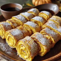 - 8 Scheiben Brot (weiß oder Vollkorn) - 1 Tasse Kürbispüree - 115 g Frischkäse, weich - 30 g Puderzucker - 1 Teelöffel Vanilleextrakt - 1 Teelöffel Kürbiskuchen-Gewürz - 2 große Eier - 120 ml Milch - 1 Teelöffel Zimt - 1 Esslöffel Zucker - 2 Esslöffel Butter (zum Braten) Ich liebe es, frische Zutaten auszuwählen. Die Wahl des Brotes macht viel aus. Weißbrot ist süßer, während Vollkornbrot mehr Textur hat. Beide Optionen sind lecker. - 1 Teelöffel Kürbiskuchen-Gewürz - 1 Teelöffel Zimt - 1 Esslöffel Zucker Kürbiskuchen-Gewürz ist ein Muss für den Herbst. Es bringt Wärme und Geschmack. Zimt gibt den Roll-Ups eine süße Note. Die Zuckerzugabe macht sie einfach unwiderstehlich. Du kannst verschiedene Brotsorten verwenden. Weißbrot und Vollkorn sind die gängigsten. Auch Brioche oder Challah sind tolle Optionen. Diese Brote sind weich und halten die Füllung gut. Um die Füllung zu machen, nimm eine mittelgroße Schüssel. Füge 1 Tasse Kürbispüree, 115 g weichen Frischkäse, 30 g Puderzucker, 1 Teelöffel Vanilleextrakt und 1 Teelöffel Kürbiskuchen-Gewürz hinzu. Rühre alles gut um, bis die Mischung glatt wird. Sie sollte cremig und köstlich sein. Diese Füllung bringt den herbstlichen Geschmack in die Roll-Ups. Für die Roll-Ups brauchst du 8 Scheiben Brot. Du kannst weißes oder Vollkornbrot verwenden. Nimm ein Nudelholz und drücke jede Scheibe leicht platt. Das macht das Einrollen einfacher. Achte darauf, die Scheiben nicht zu zerreißen. Es ist wichtig, dass sie weich sind, damit du sie leicht rollen kannst. Jetzt ist es Zeit, die Roll-Ups zu formen. Verteile eine großzügige Menge der Kürbis-Cheesecake-Mischung gleichmäßig auf einer Seite jeder Brotscheibe. Beginne an einem Rand und rolle die Brotscheibe vorsichtig auf. Drücke die Ränder leicht zusammen, damit die Füllung nicht herausfällt. Wiederhole diesen Schritt mit allen Brotscheiben. Für das Braten brauchst du 2 große Eier und 120 ml Milch. Verquirle die Eier und die Milch in einer flachen Schüssel. In einer anderen flachen Schüssel mische 1 Esslöffel Zucker und 1 Teelöffel Zimt. Erhitze eine große Pfanne bei mittlerer Hitze und füge 2 Esslöffel Butter hinzu. Tauche die Roll-Ups in die Eiermischung und lege sie dann in die Pfanne, mit der Nahtseite nach unten. Brate sie 2-3 Minuten pro Seite, bis sie goldbraun sind. Wälze die fertigen Roll-Ups sofort in der Zucker-Zimt-Mischung. Serviere sie warm mit etwas Ahornsirup oder Schlagsahne. Um die Rolls perfekt zu braten, achte auf die Hitze der Pfanne. Die Pfanne sollte bei mittlerer Hitze vorheizen. Das verhindert, dass die Rolls anbrennen. Nutze genug Butter, um die Pfanne gut zu beschichten. Dies hilft, die Rolls knusprig zu machen. Tauche die Rolls sorgfältig in die Eiermischung, damit sie gut durchtränkt sind. Lege sie mit der Nahtseite nach unten in die Pfanne. Brate sie 2-3 Minuten pro Seite, bis sie goldbraun sind. Die Kürbis-Cheesecake-Füllung ist köstlich, aber du kannst kreativ sein. Probiere eine Mischung aus Schokolade und Frischkäse für einen süßen Genuss. Eine Erdnussbutter-Banane-Füllung bringt einen tollen Geschmack. Du kannst auch Apfelmus mit Zimt verwenden, um einen herbstlichen Twist zu geben. Sei mutig und mische verschiedene Zutaten, um deine eigene Füllung zu kreieren! Eine ansprechende Präsentation macht alles besser. Arrange die Rolls auf einem schönen Teller. Bestäube sie leicht mit Puderzucker für einen tollen Look. Füge eine kleine Schüssel mit Ahornsirup zum Dippen hinzu. Das sieht nicht nur gut aus, sondern schmeckt auch fantastisch. Garnieren mit einer Prise Kürbiskuchen-Gewürz sorgt für den letzten Schliff. So servierst du ein echtes Festmahl! {{image_4}} Du kannst die Kürbisfüllung ganz einfach ändern. Probiere statt Kürbis Apfelmus oder Banane. Diese Alternativen geben den Roll-Ups einen anderen Geschmack. Du kannst auch eine Mischung aus Frischkäse und Schokolade verwenden. Schokolade und Käse ergeben eine tolle, cremige Füllung. Sei kreativ und finde die Füllung, die dir am besten schmeckt. Für eine vegane Version der Roll-Ups kannst du einige Zutaten anpassen. Nutze pflanzliches Brot, das keine Eier oder Milch enthält. Statt dem Frischkäse nimm veganen Frischkäse oder ein Cashew-Creme-Rezept. Verwende Mandelmilch oder Hafermilch für die Eiermischung. Du kannst auch Leinsamen oder Chiasamen als Ei-Ersatz verwenden. Diese Variationen halten die Roll-Ups lecker und vegan. Toppings machen die Roll-Ups noch besser! Du kannst sie mit Puderzucker bestäuben oder mit Zimt-Zucker überstreuen. Für einen extra Kick füge gehackte Nüsse oder Schokoladenstückchen hinzu. Ahornsirup ist immer gut, um die Roll-Ups zu beträufeln. Auch frische Früchte wie Beeren passen hervorragend dazu. Sei kreativ mit Toppings und mache deine Roll-Ups einzigartig. Um die übrig gebliebenen Roll-Ups frisch zu halten, lege sie in einen luftdichten Behälter. Du kannst sie auch in Frischhaltefolie einwickeln. Stelle sicher, dass sie vollständig abgekühlt sind, bevor du sie lagerst. So bleiben sie weich und lecker. Lagere die Roll-Ups im Kühlschrank. Sie bleiben dort bis zu drei Tage frisch. Wenn du die Roll-Ups wieder aufwärmen möchtest, gibt es einige einfache Methoden. Du kannst sie in der Mikrowelle für etwa 20 bis 30 Sekunden erwärmen. Achte darauf, sie nicht zu lange zu erhitzen, damit sie nicht trocken werden. Eine andere gute Methode ist das Braten in einer Pfanne. Erhitze etwas Butter und brate die Roll-Ups bei mittlerer Hitze für 2 bis 3 Minuten pro Seite. So werden sie wieder schön knusprig. Die Haltbarkeit der Zutaten ist wichtig. Das Kürbispüree hält sich im Kühlschrank etwa eine Woche. Der Frischkäse bleibt frisch, wenn du ihn gut verschließt – bis zu zwei Wochen. Eier und Milch sollten im Kühlschrank aufbewahrt werden. Achte darauf, sie innerhalb von drei bis vier Wochen zu verwenden. Wenn du die Zutaten richtig lagerst, kannst du die Roll-Ups immer wieder genießen. Um die Füllung zu ändern, kannst du verschiedene Zutaten nutzen. Probiere Apfelmus oder Schokoladencreme. Du kannst auch Nüsse oder getrocknete Früchte hinzufügen. Das gibt mehr Textur und Geschmack. Experimentiere mit verschiedenen Gewürzen wie Muskatnuss oder Kardamom. Diese kleinen Änderungen machen viel aus! Ja, du kannst die Roll-Ups im Voraus machen. Bereite sie einfach bis zur Bratphase vor. Lege die fertigen Roll-Ups auf ein Backblech und decke sie ab. Du kannst sie dann im Kühlschrank aufbewahren. Vor dem Braten solltest du sie etwas auf Zimmertemperatur bringen. So sparst du Zeit am Morgen! Die besten Beilagen sind frisches Obst, wie Äpfel oder Birnen. Auch Joghurt ist eine gute Wahl, um die Süße auszugleichen. Ein Klecks Schlagsahne macht sie noch besser. Für einen süßen Kick kannst du auch Ahornsirup oder Honig hinzufügen. So wird dein Frühstück zum Genuss! Die Roll-Ups sind einfach zuzubereiten und lecker. Wir haben wichtige Zutaten, Gewürze und Brotarten besprochen. Ich gab Ihnen eine Schritt-für-Schritt-Anleitung, um köstliche Roll-Ups zu machen. Tipps für perfekte Brateinstellungen und Füllungsideen helfen Ihnen noch weiter. Auch Variationen und Lagerungshinweise wurden behandelt, um Ihnen die besten Ergebnisse zu bieten. Kochen macht Spaß, besonders mit diesen Rezepten! Genießen Sie Ihre Roll-Ups und seien Sie kreativ in der Küche!