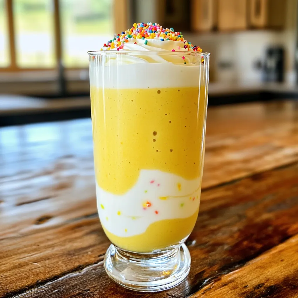 - 1 Tasse ungesüßte Mandelmilch - 1 Portion Vanille-Proteinpulver - 1 gefrorene Banane - 1/2 Tasse griechischer Joghurt Die Hauptzutaten machen diesen Smoothie cremig und lecker. Ungesüßte Mandelmilch gibt einen nussigen Geschmack. Vanille-Proteinpulver sorgt für eine gute Proteinquelle. Die gefrorene Banane macht den Smoothie süß und dick. Griechischer Joghurt bringt zusätzliche Cremigkeit und Protein. - 2 Esslöffel Mandelmehl - 1 Esslöffel Ahornsirup oder Honig - 1 Teelöffel Vanilleextrakt - 1/2 Teelöffel Streusel (plus extra zum Garnieren) Zusätzliche Zutaten wie Mandelmehl geben dem Smoothie eine nussige Note. Ahornsirup oder Honig fügt natürliche Süße hinzu. Vanilleextrakt verstärkt den Vanillegeschmack. Streusel oben drauf machen den Smoothie festlich und schön. - Eiswürfel für dickere Konsistenz - Alternative Süßungsmittel Wenn du einen dickeren Smoothie willst, füge Eiswürfel hinzu. Das macht ihn cremig und erfrischend. Du kannst auch andere Süßungsmittel ausprobieren, wie Stevia oder Agavensirup. So passt du den Smoothie leicht deinem Geschmack an. Zuerst messen wir die Zutaten ab. Nehmen Sie eine Tasse ungesüßte Mandelmilch. Dann wiegen Sie eine Portion Vanille-Proteinpulver ab. Für die gefrorene Banane brauchen Sie eine. Sie gibt dem Smoothie seine cremige Textur. Wenn die Banane gefroren ist, schälen Sie sie und schneiden die Stücke. Dies hilft, sie gleichmäßig zu mischen. Achten Sie darauf, die Banane gut zu lagern. Legen Sie sie in eine Tüte und in den Gefrierschrank. So bleibt sie frisch und bereit für Ihren Smoothie. Jetzt ist es Zeit, die Zutaten zu mixen. Stellen Sie den Mixer auf hohe Geschwindigkeit. Geben Sie alle Zutaten in den Mixer: Mandelmilch, Proteinpulver, gefrorene Banane, griechischen Joghurt, Mandelmehl, Ahornsirup, Vanilleextrakt und Streusel. Mixen Sie alles, bis die Mischung glatt ist. Wenn der Smoothie zu dünn ist, fügen Sie ein paar Eiswürfel hinzu. Mixen Sie erneut, bis es die gewünschte Dicke hat. Probieren Sie den Smoothie und passen Sie den Geschmack an. Fügen Sie mehr Ahornsirup hinzu, falls nötig. Gießen Sie den Smoothie in ein großes Glas. Achten Sie darauf, es schön zu präsentieren. Der Smoothie sollte cremig und einladend aussehen. Für die Garnierung streuen Sie ein paar zusätzliche Streusel oben drauf. Dies macht ihn festlich und besonders. Servieren Sie den Smoothie sofort. Genießen Sie den leckeren Geschmack und die tolle Textur. - Verwende verschiedene Proteinpulver wie Erbsen- oder Sojapulver. - Füge Nüsse oder Samen wie Mandeln oder Chiasamen hinzu. Das erhöht den Proteinanteil. - Nutze alternative Süßungsmittel wie Stevia oder Agavendicksaft. - Passe die Süße nach deinem Geschmack an. Beginne mit wenig und füge mehr hinzu, falls nötig. - Für eine feste Textur, verwende mehr gefrorene Banane oder Eiswürfel. - Wenn du einen flüssigeren Smoothie magst, füge mehr Mandelmilch hinzu. - Nutze verschiedene Milchalternativen wie Hafer- oder Kokosmilch für andere Geschmäcker. {{image_4}} Ein High-Protein Geburtstagssmoothie kann viele Geschmäcker haben. Hier sind zwei tolle Ideen: - Schokoladen-Geburtstagskuchen-Smoothie: Verwende Schokoladen-Proteinpulver anstelle von Vanille. Füge Kakaopulver für einen reicheren Geschmack hinzu. Du kannst auch Schokoladenstückchen für einen extra Crunch hinzufügen. - Vanille-Birnen-Geburtstagskuchen-Smoothie: Ersetze die Banane durch eine reife Birne. Das gibt dem Smoothie eine süße Note. Du kannst auch Zimt für einen warmen Geschmack hinzufügen. Du kannst den Smoothie leicht anpassen, um verschiedene diätetische Bedürfnisse zu erfüllen. - Vegane Optionen: Nutze pflanzliches Proteinpulver wie Erbsenprotein. Ersetze griechischen Joghurt durch Kokosjoghurt. Verwende Agavendicksaft anstelle von Honig. - Glutenfreie Varianten: Stelle sicher, dass das Mandelmehl und die anderen Zutaten glutenfrei sind. So kannst du den Smoothie ohne Sorgen genießen. Für einen zusätzlichen Nährstoffschub kannst du einige Extras hinzufügen. - Proteinzusätze wie Chia-Samen: Diese kleinen Samen sind voll von Proteinen und Ballaststoffen. Füge einen Esslöffel hinzu, um die Nährstoffe zu erhöhen. - Gesundheitsboost-Zutaten: Probiere Spinat oder Grünkohl. Diese grünlichen Zutaten sind gesund und fügen eine schöne Farbe hinzu, ohne den Geschmack zu verändern. Um den High-Protein Geburtstag Smoothie frisch zu halten, bewahre ihn im Kühlschrank auf. Der Smoothie schmeckt am besten, wenn du ihn sofort nach der Zubereitung trinkst. Wenn du Reste hast, decke das Glas gut ab. So bleibt der Geschmack erhalten. Du kannst die Reste bis zu 24 Stunden im Kühlschrank lagern. Nach dieser Zeit kann die Textur sich ändern. Rühre den Smoothie vor dem Trinken gut um. Wenn du Zutaten im Voraus einfrieren möchtest, ist das sehr einfach. Friere die gefrorene Banane in Stücke ein. Du kannst auch den griechischen Joghurt in Portionen einfrieren. So hast du alles bereit, wenn du Lust auf den Smoothie hast. Achte darauf, die gefrorenen Zutaten in einem luftdichten Behälter zu lagern. So bleibt alles frisch und lecker. Wenn du bereit bist, mixe die gefrorenen Zutaten direkt aus dem Gefrierfach. Wenn du einen Rest Smoothie übrig hast, gibt es viele Möglichkeiten, ihn zu nutzen. Du kannst ihn in ein Popsicle-Format gießen und einfrieren. So hast du ein leckeres Eis für heiße Tage. Du kannst auch den Smoothie in dein Müsli gießen. Das gibt deinem Frühstück einen tollen Geschmack. Eine weitere Idee ist, ihn in Pancakes zu mischen. So bekommst du einen proteinreichen Frühstücksgenuss. Der High-Protein Geburtstagskuchen Smoothie hat etwa 300 Kalorien pro Portion. Diese Zahl kann variieren, je nach den genauen Zutaten, die du verwendest. Hier sind die Nährwerte für die Hauptzutaten: - Ungesüßte Mandelmilch: 30 Kalorien pro Tasse - Vanille-Proteinpulver: 120 Kalorien pro Portion - Gefrorene Banane: 100 Kalorien für eine mittelgroße Banane - Griechischer Joghurt: 60 Kalorien für 1/2 Tasse - Mandelmehl: 100 Kalorien für 2 Esslöffel - Ahornsirup: 30 Kalorien für 1 Esslöffel Insgesamt erhältst du eine nahrhafte und leckere Option, die dir viel Energie gibt. Ja, du kannst den Smoothie im Voraus zubereiten. Der Smoothie bleibt im Kühlschrank etwa 24 Stunden frisch. Um die beste Qualität zu erhalten, lagere ihn in einem luftdichten Behälter. Hier sind ein paar Tipps zur Vorbereitung: - Mixe alle Zutaten und fülle sie in einen Behälter. - Stelle sicher, dass der Behälter gut verschlossen ist. - Schüttel den Smoothie vor dem Trinken gut durch, da sich die Zutaten absetzen können. Wenn du ihn länger aufbewahren möchtest, kannst du die einzelnen Zutaten auch einfrieren. So hast du immer frische Zutaten griffbereit. Wenn du keinen griechischen Joghurt hast, gibt es viele Alternativen: - Naturjoghurt: Er ist weniger dick, aber bietet einen ähnlichen Geschmack. - Kokosjoghurt: Eine tolle Option für Veganer, die einen cremigen Geschmack wollen. - Quark: Hat eine ähnliche Textur und einen hohen Proteingehalt. - Seidentofu: Eine gute Wahl für eine pflanzliche Option, die cremig ist. Diese Alternativen beeinflussen den Geschmack und die Konsistenz, aber sie machen den Smoothie trotzdem lecker. Ein Geburtstagskuchen-Smoothie ist einfach zuzubereiten und voller gesunder Zutaten. Du hast gelernt, welche Haupt- und Zusatzstoffe du verwenden kannst, um Geschmack und Nährstoffe zu verbessern. Die Schritt-für-Schritt-Anleitung zeigt, wie du die Zutaten richtig verarbeiten kannst. Experimente mit Variationen und Tipps helfen dir, den perfekten Smoothie nach deinem Geschmack zu machen. Denke immer an die richtigen Lagerungshinweise, um frisch zu genießen. Probiere es aus und genieße einen leckeren, nahrhaften Smoothie!