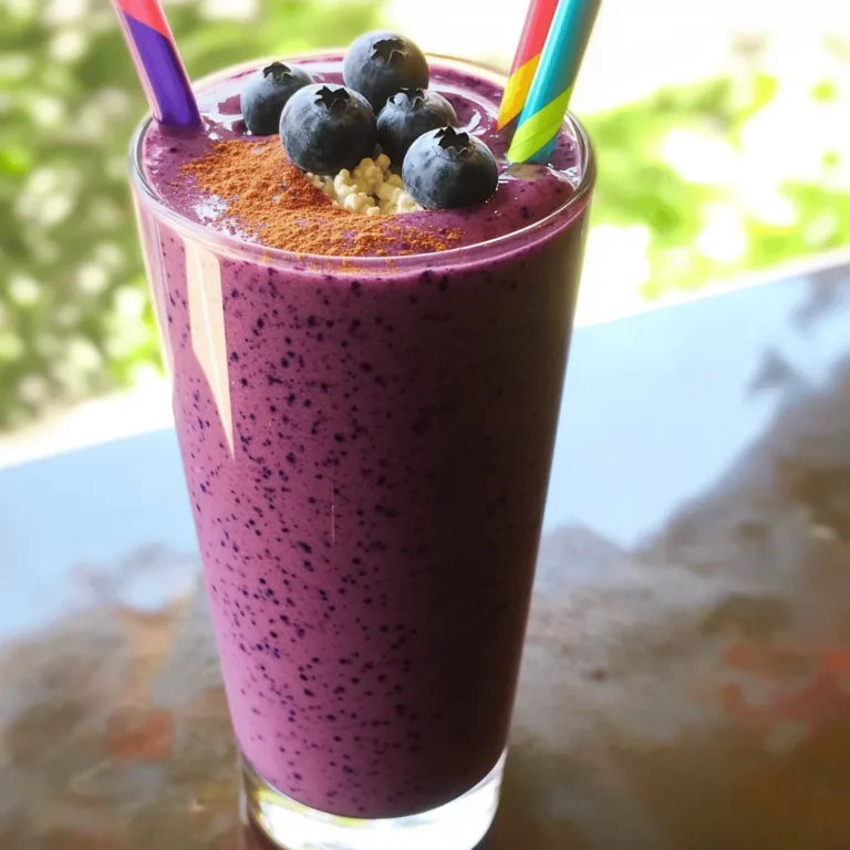Für einen köstlichen Blueberry Cottage Cheese Smoothie benötigst du: - 1 Tasse frische oder gefrorene Blaubeeren - 1/2 Tasse Hüttenkäse - 1 Banane - 1/2 Tasse Mandelmilch (oder deine bevorzugte Milch) - 1 Esslöffel Honig oder Ahornsirup (optional, für Süße) - 1 Teelöffel Vanilleextrakt - Eine Prise Zimt (optional) - Eiswürfel (wenn du frische Blaubeeren verwendest) Die Maße sind einfach zu verstehen. Wenn du keine Tasse hast, kannst du auch ein Glas nehmen. Eine halbe Tasse entspricht etwa 120 Millilitern. Wenn du keine Mandelmilch magst, probiere Hafer- oder Kokosmilch. Diese Alternativen schmecken ebenfalls gut. Die Zutaten bieten viele Nährstoffe. - Blaubeeren sind reich an Antioxidantien und Vitaminen. - Hüttenkäse liefert viel Protein und Kalzium. - Bananen geben dir Energie und sind eine gute Kaliumquelle. - Mandelmilch hat weniger Kalorien als normale Milch. - Honig oder Ahornsirup bringen natürliche Süße, wenn du es magst. - Vanilleextrakt sorgt für einen feinen Geschmack. - Zimt kann den Blutzucker helfen zu regulieren. Dieser Smoothie ist also nicht nur lecker, sondern auch gesund und nahrhaft! Um den Blueberry Cottage Cheese Smoothie zu machen, brauchen wir frische oder gefrorene Blaubeeren. Ich empfehle, gefrorene Blaubeeren zu nutzen, wenn Sie einen kühlen Smoothie wollen. Wenn Sie frische verwenden, fügen Sie ein paar Eiswürfel hinzu. Sie sollten auch eine Banane bereit haben. Diese macht den Smoothie süß und cremig. Hüttenkäse ist unser Hauptbestandteil. Er fügt eine tolle Textur hinzu und macht den Smoothie gesund. Stellen Sie auch sicher, dass Sie Mandelmilch oder Ihre Lieblingsmilch haben. Wenn Sie es süßer wollen, bereiten Sie Honig oder Ahornsirup vor. Jetzt kommen wir zum Mixen. Beginnen Sie damit, alle Zutaten in den Mixer zu geben. Das sind die Blaubeeren, der Hüttenkäse, die Banane, die Mandelmilch, und die optionale Süße. Fügen Sie auch einen Teelöffel Vanilleextrakt und eine Prise Zimt hinzu, wenn Sie möchten. Mixen Sie alles bei hoher Geschwindigkeit. Achten Sie darauf, dass die Mischung glatt ist. Es sollten keine Klumpen mehr da sein. Wenn Sie den Smoothie probieren, können Sie die Süße anpassen. Wenn er zu wenig süß ist, fügen Sie mehr Honig oder Sirup hinzu. Die Konsistenz ist wichtig. Wenn der Smoothie zu dick ist, fügen Sie etwas mehr Mandelmilch hinzu. Wenn er zu dünn ist, können Sie mehr Hüttenkäse oder eine weitere Banane verwenden. Achten Sie darauf, dass Sie ihn gut mixen, damit alles gleichmäßig vermischt ist. Für die Süße sollten Sie wissen, dass jeder anders mag. Probieren Sie den Smoothie und entscheiden Sie, ob er noch etwas Süße braucht. Genießen Sie ihn frisch, denn dann schmeckt er am besten! Die Wahl des Mixers ist wichtig. Ein starker Mixer macht einen großen Unterschied. Ich empfehle einen Hochleistungsmixer. Diese Mixer mixen Zutaten schnell und gleichmäßig. So wird der Smoothie schön cremig. Wenn Sie einen einfacheren Mixer haben, mixen Sie die Zutaten länger. Sie möchten keine Klumpen vom Hüttenkäse. Ein häufiger Fehler ist, die Zutaten nicht richtig zu schichten. Beginnen Sie mit der Flüssigkeit. Dann fügen Sie die festen Zutaten hinzu. So erleichtern Sie das Mischen. Ein weiterer Fehler ist, zu wenig Flüssigkeit zu verwenden. Wenn der Smoothie zu dick ist, fügen Sie mehr Milch hinzu. Probieren Sie auch, bei frischen Blaubeeren Eiswürfel hinzuzufügen. Das sorgt für eine kühlere, erfrischende Textur. Genießen Sie den Smoothie als Frühstück oder Snack. Er ist perfekt vor oder nach dem Training. Sie können ihn auch als Dessert verwenden. Servieren Sie ihn in einem hohen Glas. Garnieren Sie ihn mit frischen Blaubeeren und Zimt. So sieht er noch besser aus. Wenn Sie den Smoothie im Voraus machen, schütteln Sie ihn vor dem Trinken gut. So bleibt die Konsistenz frisch und lecker. {{image_4}} Es gibt viele leckere Zutaten, die du zu deinem Blueberry Cottage Cheese Smoothie hinzufügen kannst. Hier sind einige Ideen: - Spinat: Füge eine Handvoll frischen Spinat hinzu. Er gibt deinem Smoothie eine grüne Farbe und ist sehr gesund. - Chiasamen: Diese kleinen Samen sind reich an Ballaststoffen. Sie machen deinen Smoothie dicker und sättigender. - Joghurt: Du kannst etwas griechischen Joghurt hinzufügen für mehr Cremigkeit und Protein. - Nüsse: Ein bisschen gemahlene Mandeln oder Walnüsse geben einen tollen Crunch. Wenn du spezielle Diätanforderungen hast, kannst du deinen Smoothie leicht anpassen: - Laktosefrei: Verwende laktosefreien Hüttenkäse oder pflanzlichen Hüttenkäse. - Vegan: Ersetze den Hüttenkäse durch pflanzlichen Joghurt oder Seidentofu. - Zuckerfrei: Lass den Honig oder Sirup weg und nutze reife Banane für natürliche Süße. - Glutenfrei: Alle Zutaten sind glutenfrei, also keine Sorgen hier. Je nach Jahreszeit kannst du frische Zutaten verwenden. Im Sommer sind frische Blaubeeren toll. Im Winter probiere gefrorene Blaubeeren. Du kannst auch andere Früchte verwenden. Hier sind einige Vorschläge: - Erdbeeren: Perfekt im Frühling und Sommer. - Äpfel: Sie geben eine süße Note und sind ganzjährig erhältlich. - Pfirsiche: Diese sind im Sommer frisch und süß. Mit all diesen Variationen wird dein Blueberry Cottage Cheese Smoothie nie langweilig! Um den Blueberry Cottage Cheese Smoothie frisch zu halten, gebe ihn in einen luftdichten Behälter. Achte darauf, dass der Behälter gut verschlossen ist. So bleibt der Smoothie länger lecker. Stelle den Behälter in den Kühlschrank. Der Smoothie bleibt dort bis zu zwei Tage frisch. Rühre ihn vor dem Trinken gut durch. Wenn du den Smoothie länger aufbewahren möchtest, friere ihn ein. Gieße den Smoothie in Eiswürfelformen oder in einen gefrierfesten Behälter. So kannst du Portionen einfach entnehmen. Der Smoothie bleibt im Gefrierfach bis zu drei Monate haltbar. Zum Auftauen lege die Portionen einfach in den Kühlschrank über Nacht. Wenn du Reste hast, genieße sie am besten am nächsten Tag. Mische den Smoothie erneut, um die Konsistenz zu verbessern. Füge bei Bedarf etwas Mandelmilch hinzu, um ihn cremiger zu machen. Du kannst auch frische Blaubeeren oder einen Schuss Honig hinzufügen, um den Geschmack aufzufrischen. So bleibt der Genuss immer hoch! Der beste Zeitpunkt für einen Smoothie ist am Morgen oder nach dem Training. Morgens gibt er dir einen guten Start in den Tag. Nach dem Sport hilft er, die Muskeln zu regenerieren. Du kannst ihn auch als Snack genießen. Er ist leicht und gibt dir Energie. Ja, du kannst viele andere Früchte hinzufügen. Erdbeeren, Himbeeren oder Mango passen gut dazu. Du kannst auch Spinat für zusätzliche Nährstoffe hinzufügen. Experimentiere mit verschiedenen Kombinationen, um deinen persönlichen Favoriten zu finden. Dieser Smoothie hat etwa 300 Kalorien pro Portion. Die genaue Anzahl hängt von den Zutaten ab. Wenn du mehr Honig oder andere Früchte hinzufügst, erhöht sich die Kalorienzahl. Nutze die Kalorieninformation, um deinen Diätplan anzupassen. Dieser Blogpost gibt einen klaren Überblick über die Zutaten und Zubereitung von Smoothies. Wir haben die benötigten Zutaten und Nährstoffe besprochen. Die Schritt-für-Schritt-Anleitung zeigt, wie du den perfekten Smoothie machst. Tipps helfen dir, häufige Fehler zu vermeiden. Variationen ermöglichen dir Anpassungen je nach Vorlieben und Saison. Schließlich haben wir uns mit Lagerung und Haltbarkeit befasst. Experimentiere und finde deine perfekte Mischung. Smoothies sind einfach und lecker, also starte deine Reise in die Welt der gesunden Getränke!