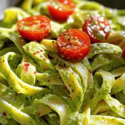 - 2 reife Avocados, entsteint und geschält - 1 Tasse frische Korianderblätter, fest gepackt - 2 Knoblauchzehen Die Hauptzutaten in diesem Rezept sind sehr wichtig. Reife Avocados machen die Sauce cremig und lecker. Frische Korianderblätter bringen einen tollen Geschmack. Knoblauch gibt der Sauce einen zusätzlichen Kick. - 2 Esslöffel Limettensaft - 1/4 Tasse Olivenöl - 340 g Pasta (z.B. Spaghetti oder Fettuccine) - 1 Teelöffel Salz - 1/2 Teelöffel schwarzer Pfeffer - Cherrytomaten, halbiert (zur Garnierung) - Zerstoßene rote Paprikaflocken (optional, für Schärfe) Diese weiteren Zutaten sind ebenfalls wichtig. Der Limettensaft bringt Frische und Säure. Olivenöl macht die Sauce glatt. Pasta ist die Basis des Gerichts. Salz und Pfeffer würzen die Mischung. Cherrytomaten und Paprikaflocken verleihen eine schöne Note. - Bereite einen großen Topf mit Salzwasser vor. - Bringe das Wasser zum Kochen. - Füge die Pasta hinzu und koche sie al dente, wie auf der Packung angegeben. - Bewahre eine Tasse Pastawasser auf. Gieße die Pasta dann ab und stelle sie beiseite. - Nimm einen Mixer oder eine Küchenmaschine. - Kombiniere die reifen Avocados, frischen Koriander, Knoblauch, Limettensaft, Olivenöl, Salz und schwarzen Pfeffer darin. - Püriere alles gut, bis die Mischung glatt und cremig ist. - Wenn die Sauce zu dick ist, füge etwas vom aufbewahrten Pastawasser hinzu. - Gib die abgetropfte Pasta in denselben Topf zurück. - Gieße die Avocadosauce über die Pasta. - Vermenge alles gut, bis die Pasta gleichmäßig mit der Sauce überzogen ist. - Falls nötig, füge nach und nach mehr Pastawasser hinzu, um die perfekte cremige Textur zu erreichen. - Reifegrade erkennen: Wähle Avocados, die leicht auf Druck nachgeben. Diese sind reif und cremig. Vermeide zu harte oder bereits matschige Avocados. - Lagerung und Haltbarkeit: Lagere reife Avocados bei Zimmertemperatur. Um die Reifung zu stoppen, lege sie in den Kühlschrank. Sie bleiben so bis zu einer Woche frisch. - Verwendung von Pastawasser: Das stärkehaltige Nudelwasser hilft, die Sauce cremig zu machen. Füge nach Bedarf einen Esslöffel hinzu, bis die gewünschte Konsistenz erreicht ist. - Alternative Bindemittel: Wenn du die Sauce dicker magst, kannst du auch etwas Cashewcreme oder griechischen Joghurt verwenden. - Kreative Serviervorschläge: Garniere die Pasta mit frisch gehackten Nüssen oder Samen für einen crunchigen Biss. - Verwendung von frischen Kräutern: Frischer Koriander oder Petersilie sind tolle Ergänzungen. Sie geben Farbe und frischen Geschmack. {{image_4}} Du kannst die Pasta glutenfrei machen, indem du spezielle glutenfreie Pasta verwendest. Diese Pasta gibt es aus Reis oder Mais. Sie schmeckt gut und hat eine tolle Textur. Wenn du vegan kochen möchtest, lass einfach die Eiernudeln weg. Die cremige Avocadosauce ist von Natur aus vegan und lecker. Um das Gericht proteinreich zu machen, füge gegrilltes Hühnchen oder Tofu hinzu. Beides passt gut zur Avocadosauce. Du kannst auch Gemüse wie Erbsen oder Spinat unterrühren. So wird dein Gericht bunter und gesünder. Willst du neue Geschmäcker probieren? Variiere die Gewürze! Füge mehr Salz oder Pfeffer hinzu, um die Aromen zu verstärken. Auch andere Kräuter wie Basilikum oder Petersilie sind toll. Sie bringen frische Noten in die Pasta. Experimentiere und finde deinen Lieblingsgeschmack! Wenn du Reste von deiner cremigen Avocado-Koriander-Pasta hast, kannst du sie ganz einfach aufbewahren. Lagere sie in einem luftdichten Behälter im Kühlschrank. So bleiben sie frisch. Du solltest die Reste innerhalb von zwei bis drei Tagen essen, um den besten Geschmack zu genießen. Um die Reste aufzuwärmen, kannst du die Mikrowelle oder die Pfanne verwenden. Für die Mikrowelle stelle die Pasta in eine Schüssel und decke sie ab. Erhitze sie für etwa 1-2 Minuten. Rühre zwischendurch um, damit sie gleichmäßig warm wird. Wenn du die Pfanne benutzt, erhitze die Pasta bei mittlerer Hitze. Füge ein wenig Olivenöl oder Wasser hinzu, um ein Ankleben zu vermeiden. Die Avocadosauce hält sich im Kühlschrank etwa 2 Tage. Wenn du sie länger aufbewahren möchtest, kannst du sie einfrieren. Fülle die Sauce in einen luftdichten Behälter oder einen Gefrierbeutel. So bleibt sie bis zu drei Monate frisch. Wenn du die Sauce wieder verwenden willst, lasse sie über Nacht im Kühlschrank auftauen. Du kannst sie auch direkt in der Mikrowelle oder auf dem Herd erwärmen. Füge etwas frisches Olivenöl oder Wasser hinzu, um die cremige Konsistenz wiederherzustellen. So bleibt der Geschmack frisch und lecker. Um die Sauce dicker zu machen, kannst du verschiedene Methoden nutzen. Eine gute Idee ist, weniger Olivenöl zu verwenden. Du kannst auch mehr Avocados hinzufügen. Das macht die Sauce cremiger. Eine weitere Möglichkeit ist, weniger Pastawasser zu verwenden. Füge die Flüssigkeit nach und nach hinzu. So behält die Sauce ihre Dicke. Ein Hinweis: Wenn du die Sauce kalt lagerst, kann sie dicker werden. Ja, du kannst die Pasta im Voraus zubereiten. Koche die Pasta und lass sie abkühlen. Achte darauf, sie mit etwas Olivenöl zu mischen. So klebt sie nicht zusammen. Du kannst die Sauce auch im Voraus zubereiten. Bewahre die Sauce in einem luftdichten Behälter auf. Wenn du alles servieren möchtest, erwärme die Pasta leicht. Mische dann die kalte Sauce dazu. So bleibt das Gericht frisch und lecker. Für dieses Rezept empfehle ich Spaghetti oder Fettuccine. Diese Pastaarten nehmen die Sauce gut auf. Du kannst aber auch kurze Pasta verwenden, wie Penne oder Fusilli. Sie sind ebenfalls gut geeignet. Achte darauf, dass die Pasta al dente ist. So bleibt sie beim Mischen mit der Sauce schön bissfest. In diesem Blogbeitrag haben wir die wichtigsten Zutaten für eine köstliche Avocadosauce erkundet. Von reifen Avocados bis hin zu frischen Kräutern, jede Zutat spielt eine Rolle. Wir haben die Zubereitung in einfachen Schritten beschrieben und hilfreiche Tipps gegeben. Variationen machen das Gericht noch vielseitiger. Denken Sie daran, Reste richtig zu lagern. Die Kombination aus frischen Zutaten und Ihrer Kreativität sorgt für ein leckeres Essen. Genießen Sie das Kochen und experimentieren Sie mit verschiedenen Varianten!