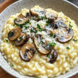 Für das Knoblauch-Butter Pilzrisotto benötigst du: - 1 Tasse Arborio-Reis - 4 Tassen Gemüsebrühe - 2 Esslöffel ungesalzene Butter - 4 Knoblauchzehen, fein gehackt - 1 mittelgroße Zwiebel, fein gewürfelt - 1 Tasse frische Pilze, in Scheiben geschnitten (z.B. Champignons oder Cremini) - 1/2 Tasse frisch geriebener Parmesan - 1 Esslöffel Olivenöl - 1/4 Teelöffel schwarzer Pfeffer - Salz nach Geschmack - Frische Petersilie, gehackt (zum Garnieren) Ich benutze Tassen und Esslöffel, um die Zutaten abzumessen. Du kannst die Mengen anpassen, je nach Bedarf. Wenn du mehr Risotto willst, verdopple einfach alle Zutaten. Für weniger, teile sie. Die Brühe ist wichtig, um den Reis gut zu garen. Achte darauf, dass sie warm bleibt, während du kochst. Arborio-Reis ist perfekt für Risotto. Er hat einen hohen Stärkegehalt. Das macht das Risotto schön cremig. Frische Pilze bringen tollen Geschmack. Du kannst Champignons oder Cremini verwenden. Beide sind lecker und geben dem Gericht Tiefe. Achte darauf, dass die Pilze frisch sind. Sie sollten fest und nicht matschig sein. Verwende ungesalzene Butter. So hast du die Kontrolle über den Salzgehalt. {{ingredient_image_2}} Um ein köstliches Knoblauch-Butter Pilzrisotto zu machen, beginne mit der Vorbereitung der Zutaten. - Hacke die Zwiebel und den Knoblauch fein. - Schneide die Pilze in dünne Scheiben. - Halte die Gemüsebrühe in einem kleinen Topf warm. Diese Schritte sind wichtig, damit die Zubereitung schnell und einfach läuft. Jetzt kommt der spannende Teil. Du kochst das Risotto in einer großen Pfanne. 1. Erhitze das Olivenöl und 1 Esslöffel Butter bei mittlerer Hitze. 2. Füge die Zwiebel hinzu und brate sie für 2-3 Minuten, bis sie weich ist. 3. Gib den Knoblauch und die Pilze dazu. Koche alles für 4-5 Minuten, bis die Pilze goldbraun sind. 4. Jetzt ist es Zeit für den Arborio-Reis. Röste ihn 1-2 Minuten, bis er leicht durchsichtig ist. 5. Beginne, die warme Gemüsebrühe nach und nach hinzuzufügen, jeweils eine Schöpfkelle. Rühre oft um. 6. Warte, bis der Reis fast die gesamte Brühe aufgenommen hat, bevor du die nächste Schöpfkelle hinzufügst. 7. Dies dauert etwa 18-20 Minuten, bis der Reis cremig und al dente ist. 8. Nimm die Pfanne vom Herd und rühre die restliche Butter, den Parmesan, den schwarzen Pfeffer und Salz ein. Das Risotto sieht toll aus, wenn du es servierst. - Verwende flache Schalen für eine schöne Präsentation. - Bestreue das Risotto mit zusätzlichem Parmesan. - Füge einige angebräunte Pilzscheiben oben drauf für den eleganten Touch. Diese Schritte machen das Gericht besonders einladend. So wird jeder Bissen ein Genuss! Der Schlüssel zu perfektem Risotto ist die Hitze. Halte sie mittelhoch, um den Reis gleichmäßig zu garen. Beginne mit der Zwiebel und brate sie weich. Fügen dann den Knoblauch und die Pilze hinzu. Rühre oft, damit nichts anbrennt. Gib den Arborio-Reis dazu und röste ihn kurz an. Er wird so leicht glasig, was den Geschmack verbessert. Um eine cremige Konsistenz zu erreichen, füge die Brühe schrittweise hinzu. Gib jeweils eine Schöpfkelle Brühe in die Pfanne. Rühre oft und warte, bis der Reis die Flüssigkeit fast aufgenommen hat. Dieser Prozess dauert etwa 18-20 Minuten. Zum Schluss füge die restliche Butter und den Parmesan hinzu. Diese Zutaten machen das Risotto besonders cremig und lecker. Ein häufiger Fehler ist die Hitze zu hoch. Das kann den Reis außen garen und innen hart lassen. Ein anderer Fehler ist, die Brühe auf einmal hinzuzufügen. So wird das Risotto nicht gleichmäßig cremig. Vermeide auch zu viel Rühren, da der Reis sonst zerfallen kann. Achte darauf, genügend Zeit zu nehmen, um das Risotto perfekt zu machen. Pro Tipps Wählen Sie die richtigen Pilze: Verwenden Sie frische, hochwertige Pilze wie Champignons oder Cremini, um einen intensiven Geschmack zu erzielen. Langsame Brühe hinzufügen: Gießen Sie die Brühe nach und nach hinzu, um eine cremige Konsistenz zu erreichen und den Reis gleichmäßig zu garen. Reis nicht überkochen: Achten Sie darauf, den Reis al dente zu kochen, damit er beim Servieren die perfekte Textur hat. Variationen hinzufügen: Experimentieren Sie mit verschiedenen Kräutern oder Gemüse, um das Risotto nach Ihrem Geschmack anzupassen. {{image_4}} Für eine vegetarische Version können Sie die Butter durch pflanzliche Margarine ersetzen. Das gibt den gleichen Geschmack ohne tierische Produkte. Für eine vegane Variante nutzen Sie einfach einen pflanzlichen Parmesan-Ersatz. Das macht das Gericht leicht und lecker für alle. Fühlen Sie sich frei, das Risotto zu variieren. Fügen Sie frisches Gemüse wie Erbsen, Spinat oder rote Paprika hinzu. Diese Gemüse geben Farbe und Vitamine. Wenn Sie Proteine hinzufügen möchten, sind gebratene Garnelen oder Hühnchen großartige Optionen. Diese Zutaten machen das Gericht nahrhafter. Für mehr Geschmack können Sie Kräuter wie Thymian oder Rosmarin verwenden. Diese Kräuter bringen frische Aromen ins Gericht. Auch ein Hauch von Zitronensaft kann das Risotto lebendiger machen. Experimentieren Sie mit verschiedenen Gewürzen, um Ihre eigene Note zu finden. Um Reste von Knoblauch-Butter Pilzrisotto zu lagern, lassen Sie das Risotto zuerst abkühlen. Füllen Sie es dann in einen luftdichten Behälter. Stellen Sie sicher, dass der Behälter gut verschlossen ist. So bleibt der Geschmack frisch. Nutzen Sie Reste innerhalb von drei Tagen. Um Risotto wieder aufzuwärmen, geben Sie es in eine Pfanne. Fügen Sie etwas Gemüsebrühe oder Wasser hinzu. Erhitzen Sie das Risotto bei mittlerer Hitze. Rühren Sie oft um, damit es nicht anbrennt. Sie können auch die Mikrowelle nutzen. Geben Sie das Risotto in eine mikrowellengeeignete Schüssel. Fügen Sie etwas Flüssigkeit hinzu und decken Sie die Schüssel ab. Erwärmen Sie es in Intervallen von 30 Sekunden. Im Kühlschrank bleibt das Risotto bis zu drei Tage haltbar. Für eine längere Lagerung können Sie es einfrieren. Füllen Sie das Risotto dazu in einen Gefrierbeutel oder -behälter. Beschriften Sie den Behälter mit dem Datum. Im Gefrierschrank hält es bis zu drei Monate. Achten Sie darauf, beim Auftauen die Flüssigkeit wieder hinzuzufügen. So bleibt es cremig und lecker. Der beste Reis für Risotto ist Arborio-Reis. Dieser Reis hat einen hohen Stärkegehalt. Diese Stärke sorgt für die cremige Konsistenz, die Risotto so besonders macht. Arborio-Reis nimmt auch die Aromen gut auf. Er bleibt beim Kochen al dente, was das Gericht perfekt macht. Ja, du kannst Risotto im Voraus zubereiten. Koche das Risotto bis zu einem Punkt, wo es fast fertig ist. Dann lass es abkühlen und lagere es im Kühlschrank. Wenn du es servieren willst, erhitze es mit etwas Brühe. So wird es wieder cremig und lecker. Zu Risotto passen viele Beilagen. Frischer grüner Salat ist eine gute Wahl. Gegrilltes Gemüse bringt Farbe und Geschmack. Auch gebratene Hähnchenbrust oder Fisch passen gut. Wenn du es vegetarisch magst, sind geröstete Nüsse oder frische Kräuter toll. Sie geben dem Gericht mehr Textur und Geschmack. Risotto ist ein schmackhaftes Gericht, das einfach zuzubereiten ist. Die Auswahl der Zutaten ist wichtig, besonders Arborio-Reis und frische Pilze. Wir haben die Schritte zum Kochen von Risotto klar festgelegt. Dazu gehören Tipps für die beste Cremigkeit und Fehler zu vermeiden. Variationen wie vegane Alternativen erweitern die Möglichkeiten. Achte auch darauf, die Reste richtig zu lagern und aufzuwärmen. Mit diesen Informationen machst du dein Risotto zum Genuss. Jetzt bist du bereit, selbst zu kochen und zu experimentieren!