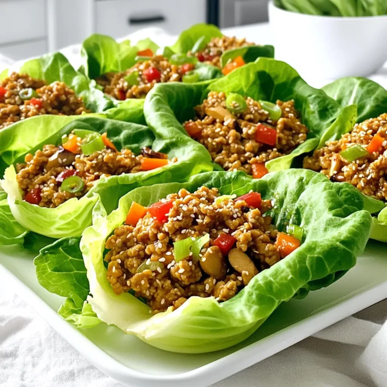 Um die würzigen Koreanischen Hähnchen-Lettuce-Wraps zu machen, brauchst du folgende Zutaten: - 450 g gemahlenes Hähnchen - 2 Esslöffel Sesamöl - 3 Knoblauchzehen, fein gehackt - 1 Esslöffel frischer Ingwer, fein gehackt - 3 Esslöffel Gochujang (koreanische Chilipaste) - 2 Esslöffel Sojasauce (reduzierter Natriumgehalt) - 1 Esslöffel Honig - 1 Tasse Shiitake-Pilze, fein gehackt - 1 rote Paprika, gewürfelt - 1 Karotte, gerieben - 1 Frühlingszwiebel, gehackt - 1 Kopf Butterkopfsalat, Blätter getrennt - Sesamsamen zum Garnieren Diese Zutaten bieten eine tolle Mischung aus Geschmack und Textur. Das gemahlene Hähnchen ist saftig und nimmt die Gewürze gut auf. Gochujang fügt die richtige Schärfe hinzu, während die frischen Gemüse für Crunch sorgen. Es gibt viele Möglichkeiten, deine Wraps zu variieren. Hier sind einige optionale Zutaten: - Avocado für Cremigkeit - Gurken für einen frischen Biss - Koriander für zusätzliche Frische - Reis oder Quinoa als Beilage Diese Zutaten verleihen den Wraps einen anderen Twist. Probiere verschiedene Kombinationen aus, um deinen Lieblingsgeschmack zu finden. Wähle frische, knackige Gemüse. Achte darauf, dass der Butterkopfsalat fest ist und eine schöne grüne Farbe hat. Für das Hähnchen ist mageres, frisches Fleisch ideal. Gochujang findest du in asiatischen Geschäften oder im Online-Handel. Achte darauf, dass die Paste von guter Qualität ist, um den besten Geschmack zu erzielen. Frische Kräuter wie Koriander können den Wraps ein tolles Aroma verleihen. Zuerst brauchst du alle Zutaten bereit. Das macht das Kochen einfacher und schneller. Hier sind die Zutaten: - 450 g gemahlenes Hähnchen - 2 Esslöffel Sesamöl - 3 Knoblauchzehen, fein gehackt - 1 Esslöffel frischer Ingwer, fein gehackt - 3 Esslöffel Gochujang - 2 Esslöffel Sojasauce - 1 Esslöffel Honig - 1 Tasse Shiitake-Pilze, fein gehackt - 1 rote Paprika, gewürfelt - 1 Karotte, gerieben - 1 Frühlingszwiebel, gehackt - 1 Kopf Butterkopfsalat - Sesamsamen zum Garnieren Wasche den Kopf Butterkopfsalat. Trenne vorsichtig die Blätter und lege sie beiseite. Erhitze das Sesamöl in einer großen Pfanne bei mittlerer Hitze. Füge den gehackten Knoblauch und Ingwer hinzu. Brate sie etwa eine Minute an, bis sie gut riechen. Gib dann das gemahlene Hähnchen in die Pfanne. Zerbrich es mit einem Spatel. Koche das Hähnchen 5-7 Minuten, bis es schön gebräunt ist. Rühre die Gochujang, Sojasauce und den Honig ein. Mische alles gut, damit das Hähnchen gleichmäßig überzogen ist. Jetzt füge die Shiitake-Pilze, die gewürfelte Paprika und die geriebene Karotte hinzu. Koche alles weitere 5 Minuten, bis das Gemüse zart ist. Nimm die Pfanne vom Herd und hebe die gehackten Frühlingszwiebeln unter. Nehme ein Blatt von deinem vorbereiteten Butterkopfsalat. Gib eine großzügige Menge der Hähnchenmischung in die Mitte des Blattes. Für den letzten Schliff bestreue die Wraps mit Sesamsamen. Das gibt einen schönen Crunch. Serviere die gefüllten Wraps auf einer Platte. Vergiss nicht, etwas Gochujang daneben zu legen. So können deine Gäste mehr Schärfe hinzufügen, wenn sie möchten. Um das Hähnchen perfekt zu garen, beginne mit mittlerer Hitze. Erhitze das Sesamöl in einer großen Pfanne. Füge dann den Knoblauch und den Ingwer hinzu. Diese sollten nur eine Minute anbraten, bis sie duften. Gebe das gemahlene Hähnchen in die Pfanne. Zerbrich es mit einem Spatel, während es kocht. Koche es für etwa 5 bis 7 Minuten. Achte darauf, dass es schön gebräunt ist. Dies gibt dem Hähnchen einen tollen Geschmack. Du kannst die Gewürze nach deinem Geschmack anpassen. Wenn du es schärfer magst, füge mehr Gochujang hinzu. Für eine süßere Note kannst du mehr Honig verwenden. Experimentiere mit den Mengen. Du kannst auch andere Gewürze hinzufügen, wie zum Beispiel Knoblauchpulver oder Paprika. So findest du die perfekte Mischung für deinen Gaumen. Für die Präsentation arrange die gefüllten Lettuce-Wraps auf einem schönen Teller. Achte darauf, dass die Wraps gut sichtbar sind. Bestreue sie mit Sesamsamen. Das gibt extra Crunch und sieht toll aus. Serviere die Wraps mit zusätzlichem Gochujang an der Seite. So kann jeder nach Belieben würzen. Das macht das Essen noch spannender und persönlicher. {{image_4}} Wenn du eine vegetarische oder vegane Option möchtest, kannst du das Hähnchen durch Tofu oder Tempeh ersetzen. Diese Zutaten nehmen den Geschmack der Saucen gut auf. Du kannst auch Seitan verwenden. Seitan hat eine fleischähnliche Textur und ist sehr nahrhaft. Achte darauf, den Tofu gut zu pressen, damit er knusprig wird. Die Füllung kann mit verschiedenen Gemüsesorten angepasst werden. Du kannst Zucchini, Brokkoli oder sogar Spinat hinzufügen. Diese Gemüse bringen Farbe und Nährstoffe. Schneide sie klein, damit sie gleichmäßig garen. Du kannst auch etwas Koriander oder Minze für zusätzlichen Geschmack hinzufügen. Experimentiere mit verschiedenen Saucen, um neue Geschmacksrichtungen zu entdecken. Statt Gochujang kannst du Sriracha verwenden, wenn du es schärfer magst. Für eine süßere Note probiere Teriyaki-Sauce. Auch Erdnusssauce passt gut zu diesen Wraps. Diese Saucen bringen Abwechslung und machen das Gericht interessanter. Um die Hähnchenfüllung frisch zu halten, lege sie in einen luftdichten Behälter. Du kannst die Füllung bis zu drei Tage im Kühlschrank aufbewahren. Wenn du die Füllung wieder aufwärmst, mache das in einer Pfanne bei mittlerer Hitze. Rühre gut um, damit alles gleichmäßig erhitzt wird. Die Blätter vom Butterkopfsalat kannst du mehrmals verwenden. Lagere sie in einem feuchten Papiertuch, dann bleiben sie frisch. Wenn du Salatblätter übrig hast, nutze sie für andere Rezepte. Sie passen gut zu verschiedenen Füllungen, wie zum Beispiel für Tacos oder Wraps. Wenn du Reste hast, kannst du sie auch einfrieren. Achte darauf, die Füllung in Portionen zu packen. So kannst du sie später leicht portionsweise auftauen. Im Gefrierschrank hält die Füllung bis zu drei Monate. Zum Auftauen lege die Füllung einfach über Nacht in den Kühlschrank. Ein Wrap hat etwa 250 bis 300 Kalorien. Das kommt von dem Hähnchen, dem Gemüse und der Sauce. Diese Wraps sind lecker und nahrhaft. Wenn du sie mit frischem Salat und Gemüse servierst, bleibt es gesund. Ja, du kannst das Hähnchen im Voraus zubereiten. Koche die Mischung einfach und lass sie abkühlen. Fülle sie dann in einen luftdichten Behälter. So bleibt sie frisch bis zu drei Tage im Kühlschrank. Du kannst es einfach aufwärmen, wenn du bereit bist, deine Wraps zu machen. Gochujang ist eine koreanische Chilipaste. Sie ist süß, scharf und hat einen tiefen Geschmack. Du findest sie in asiatischen Supermärkten oder im Internet. Achte darauf, eine gute Qualität zu wählen. Sie macht deine Wraps besonders und köstlich. Spicy Korean Chicken Lettuce Wraps sind lecker und einfach zu machen. Wir haben die Hauptzutaten, die Zubereitung und Tipps für die perfekte Mahlzeit besprochen. Zudem hast du Variationen gesehen, die du ausprobieren kannst, etwa vegetarische Optionen und verschiedene Saucen. Zum Schluss sind die Lagerungshinweise wichtig, um Resten eine lange Haltbarkeit zu geben. Ich hoffe, du fühlst dich jetzt bereit, diese Wraps selbst zuzubereiten. Guten Appetit!