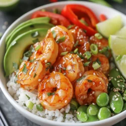 Die Hauptzutaten machen unser Gericht so lecker. Hier sind die wichtigsten: - 450 g Garnelen, geschält und entdarmt - 2 Esslöffel Sriracha-Sauce - 2 Esslöffel Honig - 1 Esslöffel Sojasauce - 1 Esslöffel Sesamöl - 2 Tassen gekochter Jasminreis Garnelen sind der Star dieser Bowl. Sie sind zart und nehmen schnell Aromen auf. Sriracha und Honig geben eine tolle süß-scharfe Note. Sojasauce sorgt für den salzigen Geschmack, während Sesamöl das Gericht mit einem nussigen Aroma bereichert. Die Mischung aus Sriracha, Honig und Sojasauce macht die Garnelen besonders. Hier ist, was du brauchst: - Sriracha-Sauce: Für die Schärfe. - Honig: Für die Süße. - Sojasauce: Für den salzigen Geschmack. - Sesamöl: Für das nussige Aroma. Diese Saucen bringen das Gericht auf ein neues Level. Die Aromen verbinden sich gut und schmecken frisch. Frisches Gemüse bringt Farbe und Knackigkeit. Hier sind die besten Optionen: - 1 rote Paprika, in Scheiben geschnitten - 1 Tasse Zuckerschoten, beschnitten - 1 Avocado, in Scheiben geschnitten - 2 Frühlingszwiebeln, gehackt - Sesamsamen zum Garnieren - Limettenspalten zum Servieren Das Gemüse gibt der Bowl eine schöne Textur. Die Avocado macht sie cremig. Limettensaft bringt eine frische Note. Die Sesamsamen sorgen für den letzten Schliff. {{ingredient_image_2}} Um die Garnelen gut zu marinieren, mische zuerst die Sriracha-Sauce, den Honig, die Sojasauce und das Sesamöl in einer Schüssel. Diese Mischung bringt viel Geschmack. Dann gib die geschälten Garnelen in die Schüssel. Wende sie gut, damit sie gleichmäßig bedeckt sind. Lass sie für mindestens 15 Minuten marinieren. So ziehen die Aromen richtig ein. Während die Garnelen marinieren, erhitze eine Pfanne bei mittlerer bis hoher Hitze. Füge bei Bedarf einen Schuss Sesamöl hinzu. Sobald die Pfanne heiß ist, kommen die geschnittene rote Paprika und die Zuckerschoten hinein. Brate das Gemüse etwa 3-4 Minuten an, bis es zart und knackig ist. Nimm das Gemüse dann aus der Pfanne und stelle es beiseite. In derselben Pfanne brate die marinierten Garnelen an. Koche sie etwa 2-3 Minuten auf jeder Seite, bis sie rosa und durchscheinend sind. Jetzt ist es Zeit, die Bowl zusammenzustellen. Gib eine großzügige Portion gekochten Jasminreis in eine Schüssel. Füge das angebratene Gemüse hinzu und lege die gekochten Garnelen darauf. Garniere die Bowl nach Belieben mit Avocadoscheiben, gehackten Frühlingszwiebeln und einer Prise Sesamsamen. Serviere die Bowl mit Limettenspalten an der Seite. So hat jeder die Chance, zusätzlichen Geschmack hinzuzufügen. Die Marinade ist der Schlüssel zu diesem Gericht. Ich mische Sriracha, Honig, Sojasauce und Sesamöl. Diese Kombination bringt süße und scharfe Aromen zusammen. Achte darauf, die Garnelen gut zu wenden. Lass sie mindestens 15 Minuten marinieren. So nehmen sie den vollen Geschmack auf. Wenn du etwas mehr Schärfe magst, füge mehr Sriracha hinzu. Für das Gemüse verwende ich eine heiße Pfanne. Erhitze die Pfanne auf mittlerer bis hoher Hitze. Ein Spritzer Sesamöl hilft, das Gemüse nicht anzubrennen. Ich brate die rote Paprika und die Zuckerschoten etwa 3-4 Minuten. Sie sollen zart, aber knackig bleiben. So bleibt der frische Geschmack erhalten. Vergiss nicht, das Gemüse rechtzeitig aus der Pfanne zu nehmen. Die Garnelen sind schnell gar. Ich brate sie 2-3 Minuten auf jeder Seite. Sie sind fertig, wenn sie rosa und durchscheinend sind. Wenn du sie zu lange brätst, werden sie zäh. Verwende die gleiche Pfanne für die Garnelen. So bleiben die Aromen von Gemüse und Marinade erhalten. Das macht das Gericht noch köstlicher. Pro Tips Marinieren für mehr Geschmack: Lasse die Garnelen mindestens 15 Minuten in der Marinade einziehen, um den vollen Geschmack zu entfalten. Je länger, desto intensiver der Geschmack! Das richtige Gemüse wählen: Verwende frisches Gemüse, das nicht nur gut schmeckt, sondern auch in der Farbe und Textur variiert, um das Gericht optisch ansprechend zu machen. Hitze richtig einstellen: Stelle sicher, dass die Pfanne gut erhitzt ist, bevor du die Garnelen hinzufügst, damit sie schön bräunen und nicht zu viel Flüssigkeit abgeben. Präsentation zählt: Serviere die Bowl in bunten Schalen und garniere sie mit frischen Kräutern, um das Gericht ansprechender zu machen und zusätzliche Aromen zu bieten. {{image_4}} Für eine vegetarische Variante der Sriracha-Honig-Garnelen-Bowl nehme ich Tofu oder Tempeh. Diese Proteinquellen sind einfach zu marinieren. Schneide den Tofu in Würfel und presse ihn gut aus. Marinieren kann man ihn in der gleichen Mischung wie die Garnelen. Brate den Tofu goldbraun an, bis er knusprig ist. So erhältst du eine tolle Textur und Geschmack. Um mehr Geschmack hinzuzufügen, probiere verschiedene Gemüsesorten. Brokkoli oder Karotten passen gut. Sie geben der Bowl mehr Farbe und Nährstoffe. Erdnüsse oder Cashews verleihen einen tollen Crunch. Füge sie einfach vor dem Servieren hinzu. Frische Kräuter wie Koriander oder Minze geben einen frischen Kick. Sei kreativ und mische, was dir gefällt! Die Schärfe der Sriracha-Honig-Sauce lässt sich leicht anpassen. Wenn du es milder magst, reduziere die Sriracha. Du kannst auch eine süßere Sauce wählen. Für mehr Schärfe füge frische Chilis oder mehr Sriracha hinzu. So kannst du die Schärfe nach deinem Geschmack regulieren. Ein bisschen Limette bringt auch eine frische Note und mildert die Schärfe. Um die Reste der Sriracha-Honig-Garnelen-Bowl richtig zu lagern, verwenden Sie einen luftdichten Behälter. Stellen Sie sicher, dass die Bowl abgekühlt ist, bevor Sie sie verpacken. Lagern Sie die Reste im Kühlschrank. So bleiben die Aromen frisch und die Garnelen saftig. Um die Bowl wieder aufzuwärmen, verwenden Sie die Mikrowelle oder eine Pfanne. Wenn Sie die Mikrowelle nutzen, legen Sie die Bowl in eine mikrowellengeeignete Schüssel. Erhitzen Sie sie in Intervallen von 30 Sekunden, bis sie heiß ist. Wenn Sie eine Pfanne nutzen, erhitzen Sie sie bei mittlerer Hitze. Fügen Sie etwas Öl hinzu, um das Ankleben zu verhindern. Die Garnelen sind im Kühlschrank 1 bis 2 Tage haltbar. Das Gemüse bleibt frisch für etwa 3 Tage. Der Jasminreis kann bis zu 5 Tage halten, wenn er gut verpackt ist. Achten Sie darauf, alle Zutaten auf Gerüche oder Veränderungen zu prüfen, bevor Sie sie verwenden. Um die Bowl vegan zu gestalten, ersetze die Garnelen durch Tofu oder Tempeh. Diese Optionen nehmen die Marinade gut auf. Du kannst auch Kichererbsen verwenden, um Protein hinzuzufügen. Achte darauf, die Marinade gleichartig zu verwenden, um den Geschmack zu verbessern. Das Gemüse bleibt gleich, und du kannst zusätzliches Gemüse wie Brokkoli oder Karotten hinzufügen. Ja, du kannst jede Reissorte verwenden, die dir gefällt. Brauner Reis oder Basmati sind tolle Alternativen. Brauner Reis hat mehr Ballaststoffe und einen nussigen Geschmack. Basmati hat ein feines Aroma und passt gut zu asiatischen Gerichten. Koche den Reis gemäß den Anweisungen auf der Verpackung, um die beste Konsistenz zu erzielen. Die Schärfe der Sriracha-Honig-Sauce kann variieren, je nach Marke und Menge. Grundsätzlich hat Sriracha eine mittlere Schärfe. Wenn du es milder magst, füge weniger Sriracha hinzu oder mische etwas mehr Honig bei. Um die Schärfe zu erhöhen, kannst du mehr Sriracha hinzufügen oder frische Chili verwenden. In dieser Anleitung habe ich die Zubereitung der Sriracha-Honig-Garnelen-Bowl erklärt. Wir haben die Hauptzutaten, die Marinade und die Garmethoden besprochen. Mit diesen Tipps und Tricks kannst du eine schmackhafte Bowl zaubern. Variationen wie vegetarische Alternativen und Anpassungen der Schärfe bieten dir weitere Möglichkeiten. Wichtig ist, die Reste richtig zu lagern. Ich hoffe, du probierst es selbst aus und genießt die Aromen!