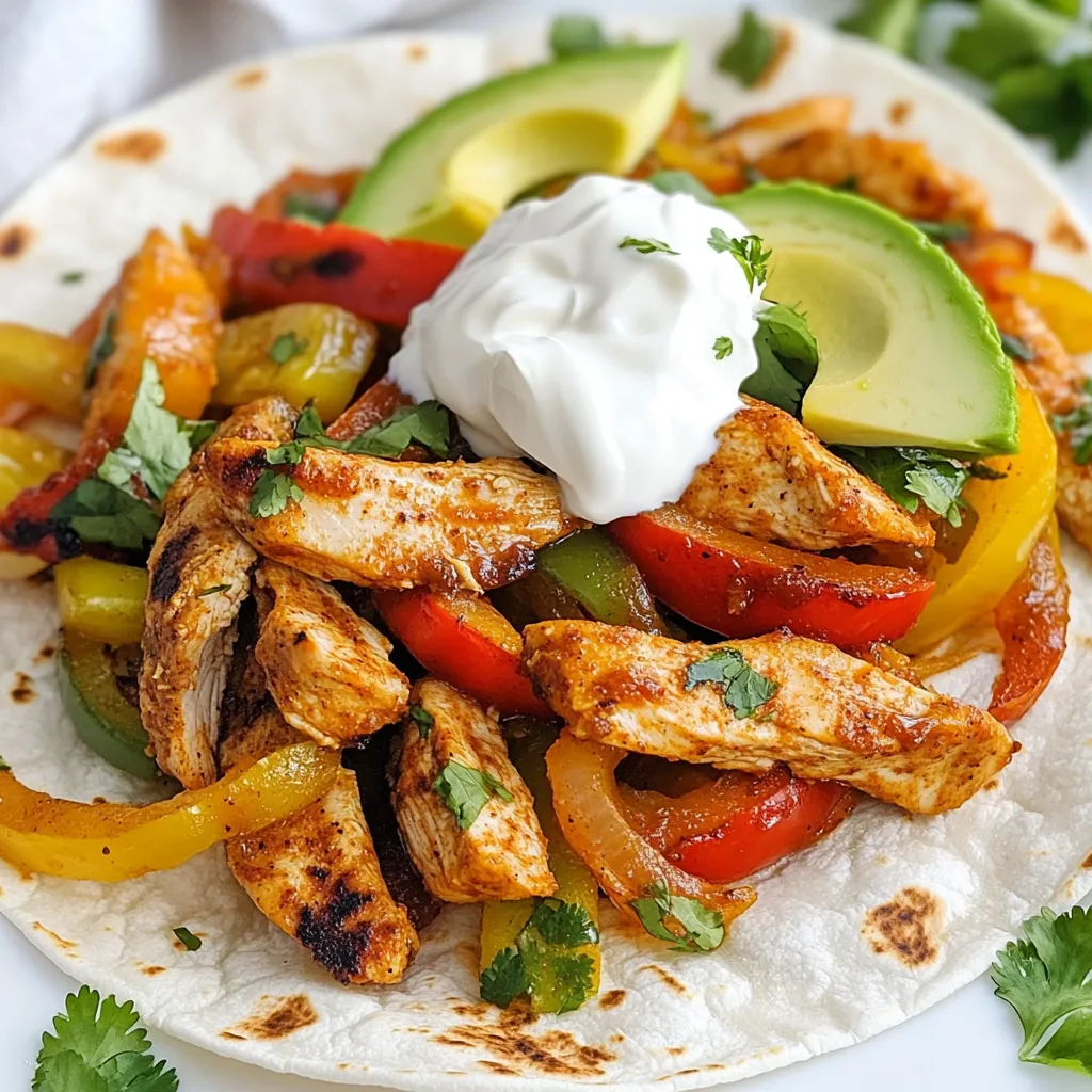 Die Hauptzutaten machen die Fajitas lecker und nahrhaft. Hier ist, was du brauchst: - 450 g Hähnchenbrust, in dünne Streifen geschnitten - 1 rote Paprika, in Streifen geschnitten - 1 gelbe Paprika, in Streifen geschnitten - 1 rote Zwiebel, in Scheiben geschnitten - 4-6 Tortillas aus Weizenmehl Diese Zutaten geben den Fajitas ihren tollen Geschmack. Frisches Gemüse sorgt für einen knackigen Biss. Für die Marinade brauchst du: - 2 Esslöffel Olivenöl - 2 Esslöffel Chipotle-Chilipulver - 1 Teelöffel Kreuzkümmel - 1 Teelöffel geräuchertes Paprikapulver - Saft von 1 Limette - Salz und Pfeffer nach Geschmack Diese Gewürze bringen die Fajitas auf das nächste Level. Der Chipotle-Chilipulver gibt einen rauchigen Kick. Der Limettensaft fügt Frische hinzu. Um die Fajitas zu vervollständigen, empfehle ich folgende Beilagen: - Frischer Koriander, zur Garnierung - Avocadoscheiben, zum Servieren - Sauerrahm, zum Servieren Diese Beilagen machen das Gericht noch besser. Der Koriander bringt einen frischen Geschmack. Die Avocados sind cremig und lecker. Sauerrahm rundet das Ganze ab und macht es noch schmackhafter. {{ingredient_image_2}} Beginne mit 450 g Hähnchenbrust. Schneide sie in dünne Streifen. Nimm eine große Schüssel und gib das Hähnchen hinein. Füge 2 Esslöffel Olivenöl hinzu. Streue 2 Esslöffel Chipotle-Chilipulver, 1 Teelöffel Kreuzkümmel und 1 Teelöffel geräuchertes Paprikapulver dazu. Press den Saft von 1 Limette hinein. Würze mit Salz und Pfeffer. Vermische alles gut, bis das Hähnchen gleichmäßig bedeckt ist. Decke die Schüssel ab. Lasse das Hähnchen mindestens 30 Minuten im Kühlschrank marinieren. So kann der Geschmack einziehen. Erhitze eine große Pfanne bei mittlerer bis hoher Hitze. Nimm das marinierte Hähnchen aus dem Kühlschrank. Gib das Hähnchen in die heiße Pfanne. Brate es 5-7 Minuten lang, bis es goldbraun ist. Rühre gelegentlich um, damit es gleichmäßig gart. Überprüfe, ob das Hähnchen durchgegart ist. Sobald das Hähnchen gar ist, füge 1 rote und 1 gelbe Paprika hinzu. Schneide sie in Streifen. Schneide auch 1 rote Zwiebel in Scheiben. Gib das Gemüse in die Pfanne. Brate alles weitere 3-5 Minuten an. Rühre gut um, bis das Gemüse weich, aber noch knackig ist. Nimm die Pfanne vom Herd und schmecke die Mischung ab. Gegebenenfalls nachwürzen. Um die Fajitas richtig zu würzen, benutze ich Chipotle-Chilipulver. Es gibt den Fajitas den rauchigen Geschmack, den sie brauchen. Mixe das Hähnchen mit Olivenöl, Kreuzkümmel und geräuchertem Paprikapulver. So wird das Hähnchen zart und voller Geschmack. Lass das Hähnchen mindestens 30 Minuten marinieren. So ziehen die Aromen ein. Wenn du mehr Schärfe magst, füge mehr Chilipulver hinzu. Für die besten Fajitas empfehle ich Weizentortillas. Sie sind weich und halten die Füllung gut. Wärme die Tortillas in einer Pfanne oder Mikrowelle vor. So werden sie schön warm und geschmeidig. Du kannst auch Vollkorn- oder Mais-Tortillas verwenden. Probiere verschiedene Sorten aus, um deinen Favoriten zu finden. Um die Zubereitung zu beschleunigen, schneide das Gemüse und das Hähnchen vorher. Bereite alles vor, bevor du anfängst zu kochen. Du kannst auch das Hähnchen am Abend zuvor marinieren. So sparst du Zeit am Kochtag. Halte alle Zutaten bereit, um schnell arbeiten zu können. So wird das Kochen stressfrei und macht Spaß. Pro Tipps Marinieren für mehr Geschmack: Lassen Sie das Hähnchen mindestens 30 Minuten marinieren, um die Aromen optimal aufzunehmen. Je länger, desto besser! Gemüse perfekt zubereiten: Achten Sie darauf, das Gemüse nur kurz anzubraten, damit es knackig bleibt und nicht zu weich wird. Tortillas richtig erwärmen: Erwärmen Sie die Tortillas in einer trockenen Pfanne oder in der Mikrowelle, um sie geschmeidig und warm zu halten, bevor Sie die Füllung hinzufügen. Frische Garnitur: Garnieren Sie Ihre Fajitas mit frischem Koriander und Avocadoscheiben für zusätzlichen Geschmack und eine ansprechende Präsentation. {{image_4}} Du kannst die Fajitas leicht vegetarisch machen. Ersetze das Hähnchen durch Tofu oder Seitan. Schneide sie in Streifen und mariniere sie wie das Hähnchen. Du kannst auch Kichererbsen oder schwarze Bohnen verwenden. Diese Zutaten geben einen tollen Geschmack und eine gute Textur. Füge zusätzliches Gemüse wie Zucchini oder Pilze hinzu, um mehr Abwechslung zu schaffen. Wenn du kein Hähnchen magst, probiere Rindfleisch oder Garnelen. Rindfleisch sollte dünn geschnitten werden. Marinieren sie wie das Hähnchen. Garnelen brauchen nur kurze Zeit zum Kochen. Du kannst auch Fisch verwenden. Wähle einen festen Fisch wie Kabeljau oder Tilapia. Diese Optionen bieten verschiedene Geschmäcker und machen die Fajitas spannend. Die Gewürze sind wichtig für den Geschmack. Du kannst mit den Gewürzen spielen. Wenn du es schärfer magst, füge mehr Chipotle-Chilipulver hinzu. Für mehr Frische kannst du frische Limettenschale verwenden. Probiere auch andere Kräuter wie Oregano oder Thymian. Sie geben den Fajitas einen neuen Twist. Denk daran, die Gewürze anzupassen, je nach deinen Vorlieben. Um die Reste der Chipotle Lime Chicken Fajitas frisch zu halten, lege sie in einen luftdichten Behälter. Achte darauf, dass die Fajitas vollständig abgekühlt sind, bevor du sie lagerst. Das verhindert Kondenswasser und hält die Tortillas weich. Du kannst die Fajitas auch in einzelne Portionen aufteilen. So sind sie später einfacher zu genießen. Beim Wiedererwärmen der Fajitas benutze eine Pfanne für den besten Geschmack. Erhitze die Fajitas bei mittlerer Hitze. Füge einen Spritzer Wasser hinzu, um die Tortillas weich zu halten. Du kannst sie auch in der Mikrowelle erwärmen. Lege sie auf einen Teller und decke sie mit einem feuchten Papiertuch ab. Erwärme sie in 30-Sekunden-Intervallen, bis sie warm sind. Die Fajitas halten sich im Kühlschrank etwa 3 bis 4 Tage. Achte darauf, sie gut verpackt zu lagern. Wenn du die Fajitas länger aufbewahren möchtest, friere sie ein. Im Gefrierfach bleiben sie bis zu 2 Monate frisch. Stelle sicher, dass du die Fajitas in einem gefrierfesten Behälter oder einem starken Gefrierbeutel aufbewahrst. Das Hähnchen sollte mindestens 30 Minuten mariniert werden. So können die Aromen gut einziehen. Wenn du mehr Zeit hast, lasse es bis zu 2 Stunden marinieren. Eine längere Marinierzeit macht das Hähnchen noch saftiger und geschmackvoller. Achte darauf, es im Kühlschrank zu marinieren, um die Frische zu bewahren. Ja, du kannst die Fajitas im Voraus zubereiten. Du kannst das Hähnchen und das Gemüse vorher anbraten und sie im Kühlschrank aufbewahren. Wenn du bereit bist, sie zu servieren, erhitze die Mischung in einer Pfanne. Dies spart Zeit und macht das Kochen einfach. Bereite die Tortillas frisch zu, um sie warm zu genießen. Zu Fajitas passen viele leckere Beilagen. Hier sind einige meiner Favoriten: - Guacamole - Salsa - Reis - Bohnen - Nachos - Maiskolben Diese Beilagen ergänzen die Fajitas perfekt und bringen noch mehr Geschmack auf den Teller. Um die Fajitas schärfer zu machen, füge mehr Chipotle-Chilipulver hinzu. Du kannst auch frische Chilis oder Jalapeños hinzufügen. Achte darauf, sie gleichmäßig zu verteilen, damit jeder Bissen gleichmäßig scharf ist. Ein Spritzer scharfer Soße beim Servieren gibt zusätzlich einen feurigen Kick. Fajitas sind einfach und lecker. Wir haben die Hauptzutaten, die Zubereitung und die besten Tipps besprochen. Variationen wie vegetarische Optionen machen sie noch spannender. Denk daran, Reste gut zu lagern. Du kannst die Fajitas leicht aufwärmen. Mit diesen Ideen kannst du ein tolles Gericht zaubern. Hab Spaß beim Kochen und Experimentieren!