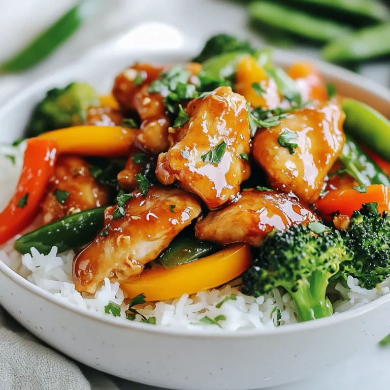 Für mein Honig-Knoblauch-Hühnchen benötigst du diese Hauptzutaten: - 450 g Hähnchenbrust, in dünne Streifen geschnitten - 2 Esslöffel Honig - 3 Esslöffel Sojasauce (niedriger Natriumgehalt) - 3 Knoblauchzehen, fein gehackt - 1 Stück frischer Ingwer (ca. 2,5 cm), gerieben - 1 Paprika (rot oder gelb), in Streifen geschnitten - 1 Tasse Brokkoliröschen - 1 Tasse Zuckerschoten - 2 Esslöffel Pflanzenöl (Raps- oder Sesamöl) - 1 Esslöffel Maisstärke, gemischt mit 2 Esslöffeln kaltem Wasser - Salz und Pfeffer nach Geschmack - Gekochter Jasminreis oder Quinoa zum Servieren Diese Zutaten bringen viele Aromen zusammen. Der Honig sorgt für Süße, während der Knoblauch und Ingwer für einen starken Geschmack sorgen. Die Wahl des Gemüses ist wichtig. Ich empfehle, frische Paprika, Brokkoli und Zuckerschoten zu verwenden. Diese Gemüsesorten passen gut zu Hühnchen. Sie halten ihre Form beim Kochen und geben dem Gericht eine schöne Farbe. Du kannst auch anderes Gemüse hinzufügen. Möhren oder Pilze sind tolle Alternativen. Achte darauf, dass das Gemüse frisch aussieht. Frisches Gemüse hat mehr Geschmack und Nährstoffe. Frische Zutaten machen den Unterschied. Hier sind ein paar Tipps, um die besten Zutaten auszuwählen: - Hähnchenbrust: Achte auf eine rosa Farbe und festen Fleisch. Vermeide Fleisch mit einer grauen Farbe. - Gemüse: Suche nach knackigen und glänzenden Stücken. Sie sollten keine braunen Flecken haben. - Honig: Wähle besten Honig aus deiner Region. Er hat oft einen tieferen Geschmack. - Sojasauce: Eine gute Sojasauce sollte klar und nicht trüb sein. Mit diesen Tipps erhältst du die besten Zutaten für dein Honig-Knoblauch-Hühnchen. {{ingredient_image_2}} Zuerst mache ich die Marinade. Ich vermenge 2 Esslöffel Honig, 3 Esslöffel Sojasauce, 3 gehackte Knoblauchzehen und 2,5 cm geriebenen Ingwer in einer Schüssel. Rühre alles gut um, bis es gleichmäßig aussieht. Diese Mischung gibt dem Hähnchen einen tollen Geschmack. Jetzt erhitze ich 1 Esslöffel Pflanzenöl in einer großen Pfanne bei mittlerer bis hoher Hitze. Ich füge die 450 g Hähnchenbruststreifen hinzu und brate sie. Nach etwa 5 bis 6 Minuten sind sie durchgegart. Ich würze das Hähnchen mit Salz und Pfeffer und nehme es dann aus der Pfanne. In der gleichen Pfanne gebe ich 1 weiteren Esslöffel Öl dazu. Ich füge die geschnittene Paprika, 1 Tasse Brokkoliröschen und 1 Tasse Zuckerschoten hinzu. Ich brate das Gemüse für 3 bis 4 Minuten. Es sollte zart, aber noch knackig sein. Dann gebe ich das Hähnchen zurück in die Pfanne und gieße die Marinade darüber. Jetzt ist es Zeit, die Sauce dick zu machen. Ich nehme 1 Esslöffel Maisstärke und mische ihn mit 2 Esslöffeln kaltem Wasser. Diesen Schlamm gebe ich in die Pfanne. Ich rühre alles gut um und lasse es 1 bis 2 Minuten köcheln, bis die Sauce glänzt. Dann serviere ich das Gericht über gekochtem Jasminreis oder Quinoa. Um saftige Hähnchenstreifen zu braten, schneide das Fleisch dünn. Dünne Stücke garen gleichmäßiger und schneller. Erhitze das Öl gut, bevor du das Hähnchen hinzufügst. So brät das Fleisch schön goldbraun. Rühre ständig um, damit es nicht anbrennt. Würze es während des Bratens mit Salz und Pfeffer, um mehr Geschmack zu bekommen. Die Honig-Knoblauch-Sauce ist vielseitig. Du kannst mehr oder weniger Honig nach deinem Geschmack hinzufügen. Für einen schärferen Kick, füge etwas Chili oder Sriracha hinzu. Möchtest du mehr Tiefe? Ein Spritzer Limettensaft bringt Frische. Experimentiere mit verschiedenen Sojasaucen, um den Geschmack zu variieren. Für knackiges Gemüse ist Timing wichtig. Brate das Gemüse nur kurz, damit es zart bleibt. Beginne mit härterem Gemüse wie Brokkoli und füge dann weichere Sorten wie Paprika hinzu. Halte die Hitze hoch, um die Farben und Nährstoffe zu bewahren. Ein Spritzer Wasser kann helfen, Dampf zu erzeugen und das Gemüse schnell zu garen. Profi Tipps Hähnchen marinieren: Lassen Sie das Hähnchen mindestens 30 Minuten in der Honig-Knoblauch-Marinade ziehen, um den Geschmack zu intensivieren. Gemüse frisch halten: Achten Sie darauf, das Gemüse nicht zu lange zu braten, damit es knackig bleibt und seine Farbe behält. Variationen ausprobieren: Fügen Sie zusätzliches Gemüse wie Karotten oder Zucchini hinzu, um mehr Farbe und Nährstoffe zu integrieren. Soße anpassen: Passen Sie die Süße und Salzigkeit der Soße an Ihren persönlichen Geschmack an, indem Sie mehr oder weniger Honig oder Sojasauce verwenden. {{image_4}} Eine tolle Variante ist, Nüsse hinzuzufügen. Mandeln oder Cashews passen gut. Diese geben dem Gericht einen knackigen Biss. Rüsten Sie Ihre Pfanne auf, indem Sie die Nüsse in der gleichen Pfanne leicht anrösten. Fügen Sie die Nüsse am Ende hinzu, wenn das Gericht fertig ist. So bleibt der Crunch erhalten. Wenn Sie eine vegane Option suchen, probieren Sie Tofu aus. Nehmen Sie festen Tofu und schneiden Sie ihn in Würfel. Braten Sie ihn wie das Hähnchen an. Der Tofu nimmt die Aromen der Sauce gut auf. Sie können auch die gleiche Marinade verwenden. Das macht es einfach und schnell. Das Gericht lässt sich leicht anpassen. Fügen Sie Chili-Flocken für etwas Schärfe hinzu. Oder probieren Sie eine Prise Kreuzkümmel für ein warmes Aroma. Auch frische Kräuter wie Basilikum oder Koriander passen gut. Experimentieren Sie mit Gewürzen, um neue Geschmäcker zu entdecken. So wird Ihr Honig-Knoblauch-Hühnchen immer interessant. Um das Honig-Knoblauch-Hühnchen frisch zu halten, lege es in einen luftdichten Behälter. So bleibt es bis zu drei Tage haltbar. Achte darauf, das Gericht vollständig abkühlen zu lassen, bevor du es in den Kühlschrank stellst. Das schützt vor Kondensation. Wenn du das Gericht länger aufbewahren willst, friere es ein. Teile das Hühnchen in Portionen auf und lagere es in Gefrierbeuteln. Drücke die Luft heraus, bevor du sie verschließt. So bleibt es bis zu drei Monate frisch. Achte darauf, das Gericht vor dem Einfrieren gut abzukühlen. Um das Hühnchen aufzuwärmen, nutze eine Pfanne oder Mikrowelle. In der Pfanne erhitzt du es bei mittlerer Hitze, damit es gleichmäßig warm wird. Füge etwas Wasser oder Brühe hinzu, um die Sauce wieder geschmeidig zu machen. In der Mikrowelle kannst du es mit einem feuchten Küchentuch abdecken, um ein Austrocknen zu vermeiden. Erwärme es in kurzen Intervallen und rühre zwischendurch um. So bleibt der Geschmack frisch und lecker. Die Zubereitung des Honig-Knoblauch-Hühnchens dauert etwa 25 Minuten. Die Vorbereitungszeit beträgt ungefähr 10 Minuten. Das Kochen selbst nimmt dann weitere 15 Minuten in Anspruch. Du kannst also schnell ein leckeres Abendessen zaubern. Ja, du kannst das Gemüse nach deinem Geschmack ändern. Nutze zum Beispiel Karotten, Zucchini oder sogar Blumenkohl. Achte darauf, dass das Gemüse gleichmäßig geschnitten ist, damit es gleichmäßig gart. So bleibt es knackig und frisch. Zu Honig-Knoblauch-Hühnchen passen viele Beilagen. Jasminreis oder Quinoa sind großartige Optionen. Du kannst auch einen frischen Salat dazu reichen. Wenn du etwas mehr möchtest, serviere es mit gebratenen Nudeln oder einer Gemüsebeilage. Ja, dieses Rezept ist gesund. Es enthält mageres Hähnchenfleisch und viele frische Gemüse. Der Honig gibt Süße, ohne zu viel Zucker hinzuzufügen. Du kannst den Salzgehalt mit Sojasauce kontrollieren. Verwende Sojasauce mit niedrigem Natriumgehalt für eine noch gesündere Wahl. Honig-Knoblauch-Hühnchen ist einfach und lecker. Wir haben die besten Zutaten und deren Auswahl besprochen. Die Schritt-für-Schritt-Anleitung hilft dir, das Gericht mühelos zuzubereiten. Tipps und Tricks sorgen für perfekte Ergebnisse. Vergiss nicht, die Variationen auszuprobieren, um neue Geschmäcker zu entdecken. Lagere die Reste richtig und erhalte den besten Genuss. Mit diesen Informationen bist du bereit. Jetzt kannst du ausprobieren und deine Lieben beeindrucken. Viel Freude beim Kochen!