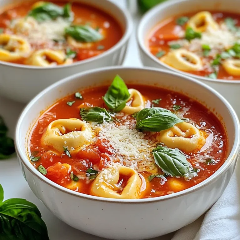 - 3 Tassen Gemüsebrühe - 1 Dose gewürfelte Tomaten - 1 Tasse frische Basilikumblätter Für diese Suppe brauchen wir frische und einfache Zutaten. Die Gemüsebrühe ist die Basis. Sie bringt viel Geschmack. Ich verwende meistens eine gute Markenbrühe. Die gewürfelten Tomaten sorgen für eine süße und fruchtige Note. Sie sind einfach zu finden und passen gut. Frische Basilikumblätter geben der Suppe ein tolles Aroma. Ich hacke sie grob, damit man ihren Geschmack gut spürt. - 2 Tassen Käse-Tortellini - 1 mittelgroße Zwiebel - 3 Knoblauchzehen Käse-Tortellini sind ein wichtiger Teil der Suppe. Sie machen die Suppe herzhaft und sättigend. Ich nehme frische Tortellini, wenn ich kann. Ansonsten funktionieren gefrorene auch gut. Eine Zwiebel gibt der Suppe Tiefe. Ich schneide sie in kleine Würfel. Knoblauch ist ein Muss für den Geschmack. Ich hacke ihn fein, damit er gut verteilt wird. - 1 Teelöffel getrockneter Oregano - 1 Esslöffel Olivenöl - Salz und Pfeffer nach Geschmack Oregano ist mein Geheimtipp. Er bringt das italienische Flair in die Suppe. Olivenöl sorgt für einen schönen Glanz und Geschmack. Ich benutze es zum Anbraten von Zwiebel und Knoblauch. Zum Schluss kommt noch Salz und Pfeffer dazu. Damit schmeckt die Suppe perfekt. {{ingredient_image_2}} - Schneide die Zwiebel in kleine Stücke. - Hacke die Knoblauchzehen fein. - Nimm frische Basilikumblätter und hacke sie grob. Die Zwiebel und der Knoblauch geben der Suppe viel Geschmack. Frischer Basilikum bringt die Aromen auf ein neues Level. Diese Vorbereitung macht das Kochen einfacher und schneller. - Erhitze 1 Esslöffel Olivenöl in einem großen Topf. - Füge die gewürfelte Zwiebel hinzu und brate sie etwa 5 Minuten lang. - Gib den gehackten Knoblauch und 1 Teelöffel getrockneten Oregano dazu und brate alles für 1-2 Minuten. - Gieße 3 Tassen Gemüsebrühe und 1 Dose gewürfelte Tomaten (mit Saft) in den Topf. Die Zwiebel sollte weich und durchscheinend sein. Du willst eine duftende Basis schaffen, bevor du die Brühe und Tomaten hinzufügst. Lass die Mischung sanft köcheln. - Füge 2 Tassen Käse-Tortellini nach Packungsanweisung hinzu. - Rühre die grob gehackten Basilikumblätter ein und würze mit Salz und Pfeffer. Koche die Tortellini entsprechend den Anweisungen auf der Packung. Die Suppe sollte weitere 2-3 Minuten köcheln, damit die Aromen gut vermischen. So entsteht eine köstliche, herzhaft duftende Suppe. Um den Geschmack der Suppe zu verbessern, sind frische Kräuter ein Muss. Frisches Basilikum bringt den vollen Geschmack in die Suppe. Ich empfehle, die Blätter grob zu hacken. So entfalten sie ihr Aroma besser. Gerösteter Knoblauch gibt der Suppe einen intensiveren Geschmack. Rösten Sie einige Knoblauchzehen in Olivenöl, bevor Sie sie zur Suppe geben. Das bringt ein tolles Aroma. Für die perfekte Konsistenz der Suppe ist das richtige Kochen der Tortellini wichtig. Kochen Sie die Tortellini nach Packungsanweisung. Frische Tortellini brauchen etwa 5 bis 7 Minuten. Vermeiden Sie es, sie zu lange zu kochen. Sonst werden sie matschig. Die Brühe können Sie nach Ihrem Geschmack anpassen. Für eine dickere Suppe können Sie weniger Brühe nehmen. Mögen Sie es flüssiger, fügen Sie einfach mehr Brühe hinzu. Die Präsentation der Suppe macht viel aus. Servieren Sie sie heiß in schönen Schalen. Garnieren Sie die Suppe mit zusätzlichen Basilikumblättern und frisch geriebenem Parmesan. Das sieht toll aus und schmeckt lecker. Kombinieren Sie die Suppe mit einem einfachen Brot oder einem frischen Salat. Beides macht das Essen noch besser. Profi Tipps Frische Kräuter verwenden: Frische Basilikumblätter verleihen der Suppe ein intensiveres Aroma im Vergleich zu getrockneten Kräutern. Variieren Sie die Brühe: Für zusätzlichen Geschmack können Sie die Gemüsebrühe durch eine hausgemachte Brühe ersetzen oder Gemüsebrühe mit Kräutern verwenden. Die richtige Tortellini wählen: Achten Sie darauf, Tortellini mit hochwertigem Käse zu wählen, um die beste Geschmacksnote in der Suppe zu erreichen. Für die perfekte Textur: Kochen Sie die Tortellini nicht zu lange, um eine matschige Konsistenz zu vermeiden - sie sollten al dente sein. {{image_4}} Um die Suppe vegetarisch zu machen, können Sie die Brühe ersetzen. Statt Gemüsebrühe können Sie auch eine selbstgemachte Tomatenbrühe verwenden. Diese bringt einen tiefen Geschmack. Zusätzlich können Sie verschiedene Gemüsesorten hinzufügen. Möhren, Zucchini oder Spinat passen gut in die Suppe. Diese Ergänzungen machen die Suppe bunter und gesünder. Für eine glutenfreie Version verwenden Sie glutenfreie Tortellini. Diese gibt es in vielen Läden. Achten Sie darauf, dass sie gut schmecken. Sie können auch alternative Brühen nutzen. Gemüsebrühe ist eine gute Wahl. Für Gewürze können Sie frische Kräuter statt getrockneter verwenden. Diese geben der Suppe einen frischen Geschmack. Um mehr Protein hinzuzufügen, integrieren Sie Huhn oder Veggie-Wurst. Hähnchenbrust passt gut zu den Aromen. Schneiden Sie es in kleine Stücke und braten Sie es zuerst an. Käsevariationen sind auch eine Option. Fügen Sie Feta oder Ricotta hinzu. Diese Käse geben der Suppe einen reichhaltigen Geschmack. Um die Suppe frisch zu halten, bewahre sie in einem luftdichten Behälter auf. Stelle sicher, dass die Suppe abgekühlt ist, bevor du sie in den Kühlschrank stellst. So bleibt der Geschmack erhalten. Sie hält sich im Kühlschrank bis zu vier Tage. Wenn du die Suppe länger aufbewahren möchtest, friere sie ein. Gieße die Suppe in gefrierfeste Behälter oder Beutel. Lass etwas Platz, da die Suppe beim Gefrieren expandiert. Die Suppe hält sich bis zu drei Monate im Gefrierfach. Um die Suppe wieder aufzuwärmen, nutze einen Topf auf mittlerer Hitze. Rühre die Suppe oft, damit sie gleichmäßig warm wird. Du kannst auch die Mikrowelle verwenden. Gieße die Suppe in eine mikrowellengeeignete Schüssel. Erhitze sie in kurzen Intervallen, um ein Überkochen zu vermeiden. Wenn die Suppe beim Erwärmen zu dick wird, füge etwas Gemüsebrühe hinzu. So bleibt die Konsistenz perfekt. Wähle passende Behälter für die Lagerung. Glasbehälter sind ideal, da sie keine Chemikalien abgeben. Sie sind auch leicht zu reinigen. Kunststoffe sind leicht, aber achte darauf, dass sie BPA-frei sind. Für das Einfrieren portioniere die Suppe in kleinen Behältern. So kannst du leicht die Menge wählen, die du brauchst. Dies hilft auch, die Suppe schneller aufzutauen und wieder zu erwärmen. Die Tomato Basil Tortellini Suppe hält sich im Kühlschrank etwa drei bis fünf Tage. Achten Sie darauf, die Suppe in einem luftdichten Behälter aufzubewahren. Für längere Haltbarkeit können Sie die Suppe im Gefrierfach lagern. Dort bleibt sie bis zu drei Monate frisch. Stellen Sie sicher, dass Sie die Suppe in Portionen verpacken. So können Sie nur die Menge auftauen, die Sie brauchen. Ja, Sie können verschiedene Kräuter verwenden, um den Geschmack zu verändern. Petersilie gibt eine frische Note. Thymian bringt einen erdigen Geschmack. Estragon fügt eine süße, anisähnliche Note hinzu. Experimentieren Sie mit diesen Kräutern, um Ihre eigene Version der Suppe zu kreieren. Fügen Sie die frischen Kräuter am Ende des Kochens hinzu, damit sie ihr Aroma behalten. Um die Suppe veganfreundlich zu machen, ersetzen Sie die Käse-Tortellini durch eine vegane Variante. Nutzen Sie Gemüsebrühe ohne tierische Produkte. Lassen Sie den Parmesan weg oder verwenden Sie eine pflanzliche Alternative. Die Aromen bleiben auch in der veganen Version stark und lecker. So können alle die köstliche Suppe genießen. Diese Suppe ist einfach und lecker. Sie braucht frische Zutaten wie Gemüsebrühe, Basilikum und Tortellini. Wir haben Schritt für Schritt gezeigt, wie du sie zubereitest. Achte auf die Tipps, um den Geschmack zu verbessern und die richtige Konsistenz zu erreichen. Es gibt viele Variationen, um die Suppe deinen Wünschen anzupassen. Wenn du die Suppe lagerst, kannst du sie später genießen. Viel Spaß beim Kochen!