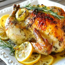 Für dieses Rezept brauche ich einige wichtige Zutaten. Diese sind: - 1 ganzes Hähnchen (1,5-2 kg) - 120 g ungesalzene Butter, weich - 4 Zehen Knoblauch, gehackt Diese Zutaten sind die Basis für mein leckeres Gericht. Das Hähnchen ist das Herzstück, während die Butter ihm Geschmack verleiht. Die Kräuter machen das Hähnchen besonders. Ich verwende: - 1 Esslöffel frischer Rosmarin, gehackt - 1 Esslöffel frischer Thymian, gehackt - 1 Esslöffel frische Petersilie, gehackt - Zeste von 1 Zitrone - Salz und Pfeffer nach Geschmack Diese Gewürze bringen Frische und Tiefe in den Geschmack. Die Zitrone gibt dem Gericht einen tollen Kick. Ich füge auch einige zusätzliche Aromen hinzu, um das Hähnchen noch besser zu machen. Diese sind: - 1 Zitrone, in Scheiben geschnitten - 1 Zwiebel, geviertelt - 500 ml Hühnerbrühe Die Zwiebel und Zitrone in der Bauchhöhle geben dem Hähnchen saftige Aromen. Die Brühe sorgt dafür, dass das Hähnchen beim Rösten feucht bleibt. {{ingredient_image_2}} Heize deinen Ofen auf 190°C vor. Das sorgt für eine perfekte Bräunung. In einer Schüssel vermischst du 120 g weiche Butter mit 4 gehackten Zehen Knoblauch. Füge 1 Esslöffel frischen Rosmarin, Thymian und Petersilie hinzu. Die Zitronenzeste gibt einen frischen Geschmack. Mische alles gut. Würze mit Salz und Pfeffer nach Geschmack. Nimm ein ganzes Hähnchen (1,5-2 kg) und tupfe es mit Küchenpapier trocken. Lockere die Haut vorsichtig an der Brust und den Oberschenkeln. So entsteht Platz für die Butter. Verteile die Kräuterbutter gleichmäßig unter der Haut. Reibe die restliche Butter über die Haut des Hähnchens. Fülle das Hähnchen mit Zitronenscheiben und geviertelten Zwiebeln. Diese geben zusätzliches Aroma. Setze das Hähnchen in einen Bräter. Gieße 500 ml Hühnerbrühe um das Hähnchen, aber nicht direkt darüber. Röste das Hähnchen etwa 1 Stunde und 15 Minuten. Die Innentemperatur sollte 74°C erreichen. Beträufle es zur Hälfte der Garzeit mit Bratensäften. Lass das Hähnchen nach dem Garen 10-15 Minuten ruhen, bevor du es zerteilst. Um die beste Kräuterbutter zu machen, brauchen Sie weiche Butter. Mischen Sie die Butter mit gehacktem Knoblauch, Rosmarin, Thymian und Petersilie. Fügen Sie die Zitronenzeste, Salz und Pfeffer hinzu. Rühren Sie alles gut um. Achten Sie darauf, dass die Kräuter gleichmäßig verteilt sind. Diese Mischung sorgt für tollen Geschmack. Heizen Sie den Ofen auf 190°C vor. Rösten Sie das Hähnchen etwa 1 Stunde und 15 Minuten. Die Innentemperatur sollte 74°C erreichen. Dies stellt sicher, dass das Hähnchen zart und saftig bleibt. Beträufeln Sie das Hähnchen zur Hälfte der Garzeit mit den Bratensäften. So bleibt es schön feucht. Servieren Sie das Rösthenchen auf einer großen Platte. Garnieren Sie es mit frischen Kräutern und gerösteten Zitronenscheiben. Dies gibt Ihrem Gericht einen farbenfrohen Akzent. Beträufeln Sie das Hähnchen mit etwas Bratensaft. So bekommt es mehr Aroma und sieht köstlich aus. Pro Tipps Hähnchen temperieren: Lassen Sie das Hähnchen vor dem Garen auf Raumtemperatur kommen, damit es gleichmäßig gart. Butter richtig verteilen: Achten Sie darauf, die Kräuterbutter gleichmäßig unter der Haut zu verteilen, um ein optimales Aroma zu erzielen. Bratensatz nutzen: Verwenden Sie den Bratensatz, um eine köstliche Soße zu machen, indem Sie ihn mit etwas Mehl und Brühe aufkochen. Ruhen lassen: Lassen Sie das Hähnchen nach dem Garen ruhen, damit die Säfte sich setzen und das Fleisch saftig bleibt. {{image_4}} Du kannst mit vielen Kräutern spielen. Rosmarin, Thymian und Petersilie sind großartig. Probiere auch Oregano oder Estragon. Diese Kräuter bringen neue Aromen. Mische sie nach deinem Geschmack. Für einen frischen Kick nutze Basilikum oder Dill. Das Rezept passt sich leicht an. Du kannst auch Hähnchenschenkel oder -brust verwenden. Diese Teile brauchen weniger Zeit. Achte darauf, die Innentemperatur zu überprüfen. Sie sollte immer 74°C erreichen. Für eine knusprige Haut, erhöhe die Temperatur am Ende. Beilagen machen das Essen bunt. Serviere gebratenes Gemüse oder einen frischen Salat. Kartoffeln sind auch eine gute Wahl. Du kannst sie rösten oder pürieren. Reis oder Quinoa passen ebenfalls gut. Diese Beilagen ergänzen den Geschmack des Hähnchens perfekt. Um die Reste des Kräuterbutter Rösthenchens frisch zu halten, lege sie in einen luftdichten Behälter. Achte darauf, das Hähnchen nach dem Abkühlen zu lagern. So bleibt der Geschmack erhalten. Du kannst das Hähnchen auch in Folie einwickeln. Lagere die Reste im Kühlschrank. Sie bleiben so bis zu drei Tage genießbar. Wenn du Reste für später aufbewahren möchtest, kannst du das Hähnchen einfrieren. Teile das Hähnchen in Portionsstücke. Lege diese in Gefrierbeutel oder -behälter. Drücke die Luft heraus, bevor du sie verschließt. So bleibt das Hähnchen bis zu drei Monate frisch. Vergiss nicht, das Datum auf die Verpackung zu schreiben. Die Reste des Hähnchens sind vielseitig einsetzbar. Du kannst sie in Salaten, Suppen oder Sandwiches verwenden. Mache einen leckeren Hähnchensalat mit frischem Gemüse. Du kannst das Hähnchen auch in einer Pasta oder auf einer Pizza nutzen. Die Möglichkeiten sind endlos! Das Hähnchen sollte etwa 1 Stunde und 15 Minuten rösten. Die Innentemperatur muss 74°C erreichen. Das ist wichtig, um sicherzustellen, dass das Hähnchen gut durchgegart ist. Ein Fleischthermometer hilft dabei, die Temperatur genau zu messen. Achten Sie darauf, das Hähnchen während des Röstens mit den Bratensäften zu beträufeln. Dadurch bleibt es saftig und bekommt eine schöne Farbe. Ja, dieses Rezept ist sehr flexibel! Du kannst das Rezept auch mit Pute oder sogar mit Hähnchenschenkeln verwenden. Die Garzeit kann sich jedoch ändern. Wenn du Pute verwendest, rechne mit einer längeren Garzeit. Achte darauf, die Innentemperatur auch hier zu überprüfen. Das sorgt für ein sicheres und leckeres Gericht. Wenn du keine frischen Kräuter hast, kannst du getrocknete Kräuter verwenden. Die Menge sollte jedoch kleiner sein. Etwa ein Teelöffel getrocknete Kräuter entspricht einem Esslöffel frischer Kräuter. Du kannst auch Kräuterbutter aus dem Supermarkt verwenden. Das spart Zeit und bleibt trotzdem lecker. Experimentiere mit verschiedenen Geschmäckern, um deine perfekte Mischung zu finden. In diesem Blogbeitrag habe ich die Hauptzutaten für das Kräuterbutter Rösthenchen erklärt. Du hast eine Schritt-für-Schritt-Anleitung erhalten, um es perfekt zuzubereiten. Tipps und Tricks helfen dir, die beste Kräuterbutter und das richtige Servieren zu meistern. Außerdem gibt es Variationen und Aufbewahrungshinweise. Denke daran: Kreativität macht das Kochen spannend. Probiere neue Kräuter aus und genieße die Vielfalt. Hebe deine Kochkünste auf die nächste Stufe!