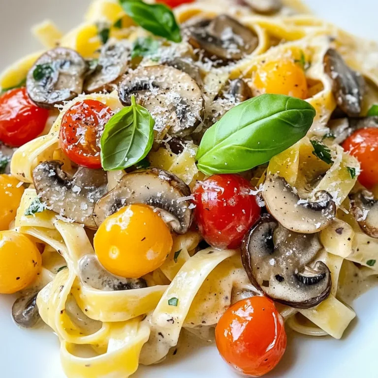 - 225 g Fettuccine oder Ihre Lieblingsteigware - 340 g gemischte Pilze (z. B. Kremini, Shiitake oder Champignons), in Scheiben geschnitten - 240 ml Schlagsahne - 120 ml Gemüsebrühe Die Hauptzutaten machen dieses Gericht besonders lecker. Fettuccine oder eine andere Teigware ist die Basis. Die Pilze bringen einen tollen Geschmack. Sie können verschiedene Sorten nutzen, um die Aromen zu variieren. Schlagsahne und Gemüsebrühe geben der Soße die schöne Cremigkeit. - 1 Teelöffel getrockneter Thymian - 1 Teelöffel getrockneter Basilikum - Salz und Pfeffer nach Geschmack Die Gewürze sind wichtig für den Geschmack. Thymian und Basilikum bringen die italienische Note. Fügen Sie Salz und Pfeffer nach Wunsch hinzu. Diese Aromen machen die Pilz-Pasta zu einem echten Genuss. - Frische Basilikumblätter - 50 g frisch geriebener Parmesan Die Garnierungen machen das Gericht besonders ansprechend. Frische Basilikumblätter sorgen für Farbe und Frische. Der Parmesan gibt einen herzhaften Geschmack. Diese kleinen Details machen die cremige toskanische Pilz-Pasta zu einem Festmahl. {{ingredient_image_2}} Zuerst bringst du einen großen Topf mit gesalzenem Wasser zum Kochen. Das Wasser sollte sprudelnd sein. Wenn es kocht, gib die Fettuccine hinein. Koche sie gemäß den Packungsanweisungen, bis sie al dente sind. Das bedeutet, sie sollten noch einen leichten Biss haben. Nach dem Kochen gießt du die Pasta ab, aber behalte 120 ml vom Nudelwasser. Das Wasser hilft später, die Soße zu binden. Jetzt ist es Zeit, die Aromen zu entfalten. Erhitze in einer großen Pfanne das Olivenöl bei mittlerer Hitze. Füge die gehackte Zwiebel hinzu. Brate sie etwa 3-4 Minuten lang an, bis sie glasig ist. Dann kommt der gehackte Knoblauch dazu. Brate alles eine weitere Minute, bis der Knoblauch duftet. Achte darauf, die Hitze nicht zu hoch einzustellen, um ein Anbrennen zu vermeiden. Jetzt fügen wir die Pilze hinzu. Gib die geschnittenen Pilze in die Pfanne. Würze sie mit Salz, Pfeffer, Thymian und Basilikum. Brate die Pilze 5-6 Minuten lang, bis sie weich und leicht gebräunt sind. Anschließend gib die halbierten Kirschtomaten dazu. Koche sie für 2-3 Minuten, bis sie weich werden. Jetzt kannst du die Schlagsahne und die Gemüsebrühe in die Pfanne gießen. Rühre alles gut um und lasse die Mischung bei schwacher Hitze 3-4 Minuten köcheln. - Bewahre das Nudelwasser auf. Es hilft, die Soße zu binden. - Koche die Fettuccine al dente. Das gibt der Pasta einen tollen Biss. - Verwende frische oder gefrorene Pilze. Beide sind lecker und praktisch. - Probiere verschiedene Pilzsorten. Shiitake, Kremini und Champignons bringen tollen Geschmack. - Passe die Soße mit Nudelwasser an. Das macht sie cremiger und geschmeidiger. - Steigere die Cremigkeit mit mehr Schlagsahne. Du kannst auch etwas Frischkäse hinzufügen. Pro Tipps Die richtige Pasta wählen: Verwenden Sie Fettuccine oder Ihre Lieblingsnudeln, um die Sauce perfekt aufzunehmen. Frische Kräuter hinzufügen: Verwenden Sie frische Kräuter wie Basilikum und Thymian für ein intensiveres Aroma. Die Sahne leicht köcheln: Lassen Sie die Soße sanft köcheln, um die Aromen zu intensivieren und eine cremige Konsistenz zu erreichen. Reserve Nudelwasser nutzen: Fügen Sie nach Bedarf etwas vom reservierten Nudelwasser hinzu, um die Cremigkeit der Sauce zu optimieren. {{image_4}} Für eine vegetarische Option kannst du die Pilz-Pasta mit mehr Gemüse ergänzen. Zucchini, Spinat oder Paprika passen gut dazu. Diese Gemüsesorten geben dem Gericht mehr Farbe und Geschmack. Wenn du vegan kochen möchtest, nutze pflanzliche Sahne anstelle von Schlagsahne. Du kannst auch veganen Käse verwenden, um den cremigen Effekt zu erzielen. Wenn du mehr Protein in dein Gericht bringen möchtest, füge Hähnchen oder Garnelen hinzu. Brate sie einfach zusammen mit der Zwiebel an, bevor du die Pilze hinzufügst. Du kannst auch Tofu oder Tempeh verwenden. Diese Optionen sind ideal für eine vegetarische Proteinquelle. Schneide sie in kleine Stücke und brate sie goldbraun an, bevor du die anderen Zutaten hinzufügst. Das Gewürzspiel ist eine Möglichkeit, deiner Pasta einen neuen Kick zu geben. Experimentiere mit frischen Kräutern wie Petersilie oder Oregano. Diese Kräuter bringen frische Aromen und machen die Pasta lebendig. Für eine schärfere Variante kannst du Chili oder rote Pfefferflocken hinzufügen. Dies gibt der Pasta eine angenehme Schärfe, die viele genießen. Um die cremige toskanische Pilz-Pasta frisch zu halten, bewahre die Reste richtig auf. - Kühlschranklagerung: Stelle die Reste in einen luftdichten Behälter. Sie halten sich bis zu drei Tage im Kühlschrank. Achte darauf, die Pasta vollständig abkühlen zu lassen, bevor du sie einlagern. - Gefrieroptionen: Wenn du die Pasta länger aufbewahren möchtest, friere sie ein. Verwende dafür einen gefrierfesten Behälter oder Beutel. So bleibt die Pasta bis zu drei Monate frisch. Achte darauf, die Portionen klein zu halten, um das Auftauen zu erleichtern. Wenn du die Pasta wieder aufwärmen möchtest, gibt es einige gute Methoden. - Beste Methoden zum Aufwärmen: Die beste Methode ist, die Pasta in einer Pfanne auf mittlerer Hitze zu erwärmen. Füge einen Spritzer Gemüsebrühe oder etwas Sahne hinzu, um die Konsistenz zu verbessern. Du kannst auch die Mikrowelle nutzen, aber achte darauf, die Pasta in kurzen Intervallen zu erwärmen. - Tipps zur Vermeidung von Austrocknen: Um ein Austrocknen zu vermeiden, füge immer etwas Flüssigkeit hinzu. Decke die Pfanne oder Schüssel während des Erwärmens ab. So bleibt die Pasta schön cremig und lecker. Die Zubereitung dauert insgesamt 30 Minuten. Die Vorbereitungszeit beträgt etwa 10 Minuten. Das Kochen der Pasta und das Anbraten der Zutaten nehmen die restlichen 20 Minuten in Anspruch. So kannst du schnell ein leckeres Gericht auf den Tisch bringen. Ja, du kannst andere Teigwaren wie Spaghetti, Penne oder Fusilli verwenden. Achte darauf, die Kochzeit entsprechend anzupassen. Die Wahl der Teigwaren kann den Geschmack und die Textur des Gerichts leicht verändern, aber es bleibt dennoch köstlich. Um eine glutenfreie Version zuzubereiten, verwende glutenfreie Teigwaren. Es gibt viele gute Optionen im Handel, wie Reis- oder Maisnudeln. Achte darauf, auch die Brühe und die Sahne auf Glutenfreiheit zu prüfen. So kannst du das Gericht auch ohne Gluten genießen. Diese cremige toskanische Pilz-Pasta ist einfach zu machen und köstlich. Wir haben die Hauptzutaten wie Fettuccine, Pilze, Schlagsahne und gewürze wie Thymian und Basilikum besprochen. Sie haben gelernt, wie man die Pasta perfekt kocht und die Aromen richtig entfaltet. Variationen mit extra Gemüse oder Proteinen sind leicht möglich. Schließlich sind die Lagerung und das Wiedererwärmen einfach. Experimentieren Sie mit Ihren eigenen Ideen und genießen Sie eine tolle Mahlzeit!