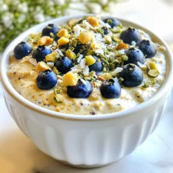 - 1 Tasse Haferflocken (gerollt) - 1 Tasse Mandelmilch oder andere Milch - 1/2 Tasse griechischer Joghurt oder Kokosjoghurt Die Hauptzutaten sind einfach zu finden. Haferflocken bilden die Basis. Sie sind nahrhaft und füllend. Mandelmilch macht die Mischung cremig. Du kannst auch jede andere Milch verwenden, die du magst. Der Joghurt sorgt für einen tollen Geschmack und eine schöne Konsistenz. Wenn du milchfrei sein möchtest, nimm Kokosjoghurt. - 1/2 Tasse frische Blaubeeren - 1/4 Tasse ungesüßte Kokosraspel - 1 Esslöffel Honig oder Ahornsirup (optional, nach Geschmack) Zusätzliche Zutaten bringen mehr Geschmack. Frische Blaubeeren sind saftig und süß. Sie machen das Frühstück bunt und lecker. Kokosraspel geben einen tropischen Touch. Wenn du es süßer magst, füge Honig oder Ahornsirup hinzu. So kannst du die Süße nach deinem Geschmack anpassen. - Gehackte Nüsse oder Samen - Weitere Blaubeeren - Kokosraspel Garnierungen machen dein Gericht besonders. Gehackte Nüsse oder Samen fügen einen schönen Crunch hinzu. Weitere Blaubeeren bringen Farbe und Geschmack. Eine Prise Kokosraspel oben drauf sieht toll aus und schmeckt ebenfalls. Sei kreativ und gestalte dein Frühstück nach Lust und Laune! {{ingredient_image_2}} Zuerst nehme ich eine mittlere Schüssel. Ich gebe 1 Tasse Haferflocken, 1 Tasse Mandelmilch und 1/2 Tasse griechischen Joghurt hinein. Es ist wichtig, alle Zutaten gut zu vermengen. Dann füge ich 1/4 Tasse ungesüßte Kokosraspel, 1 Teelöffel Vanilleextrakt und eine Prise Salz hinzu. Diese Schritte sorgen für einen tollen Geschmack. Jetzt ist es Zeit für die Blaubeeren. Ich nehme 1/2 Tasse frische Blaubeeren. Vorsichtig hebe ich sie unter die Mischung. Ich behalte ein paar Blaubeeren für die Garnitur zurück. Wenn ich es süßer mag, gebe ich 1 Esslöffel Honig oder Ahornsirup hinzu. Dann rühre ich alles gut um. Ich teile die Mischung gleichmäßig auf zwei Gläser auf. Danach verschließe ich die Gläser mit Deckeln. Ich stelle sie über Nacht in den Kühlschrank. So saugen die Haferflocken die Flüssigkeit auf. Am Morgen sind sie weich und bereit zum Genießen. Um die besten Blaubeer-Kokos-Über-Nacht-Haferflocken zu machen, verwenden Sie frische Zutaten. Frische Blaubeeren geben den besten Geschmack. Wählen Sie knackige, reife Beeren. Lagern Sie die Mischung im Kühlschrank. So bleiben die Haferflocken frisch und lecker. Manchmal möchten Sie eine andere Konsistenz. Fügen Sie einfach mehr Milch hinzu. Das macht die Haferflocken cremiger. Einweichen während des Vorbereitens ist wichtig. Lassen Sie die Mischung mindestens vier Stunden ruhen. So wird alles schön weich und geschmackvoll. Seien Sie kreativ mit den Zutaten. Probieren Sie verschiedene Joghurtarten aus. Kokosjoghurt ist eine milchfreie Option. Sie können auch andere Früchte verwenden. Erdbeeren, Himbeeren oder Bananen passen gut dazu. Experimentieren Sie, um Ihren Liebling zu finden. Pro Tipps Verwenden Sie frische Blaubeeren: Für den besten Geschmack und die beste Textur sollten Sie frische Blaubeeren verwenden. Tiefgekühlte können auch verwendet werden, aber frische sind aromatischer. Kokosraspel anpassen: Je nach Vorliebe können Sie die Menge der Kokosraspel erhöhen oder verringern. Für einen intensiveren Kokosgeschmack fügen Sie mehr hinzu! Über Nacht einweichen: Lassen Sie die Haferflocken über Nacht im Kühlschrank, um die beste Konsistenz zu erreichen. Dies sorgt dafür, dass sie weich und cremig werden. Gesunde Toppings: Experimentieren Sie mit verschiedenen Toppings wie Chiasamen, Leinsamen oder anderen Nüssen für zusätzliche Nährstoffe und Crunch. {{image_4}} Um die Blaubeer Kokos Über-Nacht Haferflocken vegan zu machen, tausche den griechischen Joghurt gegen Kokosjoghurt aus. Das gibt dir noch mehr Kokosgeschmack. Für die Süße kannst du einen anderen Süßstoff verwenden. Ahornsirup oder Agavendicksaft sind großartige Alternativen zu Honig. Diese Optionen sind einfach und lecker. Möchtest du mehr Protein? Füge einfach einen Löffel Proteinpulver oder Chiasamen zu deiner Mischung hinzu. Beide Optionen sind nahrhaft und leicht. Chiasamen quellen auch und geben eine tolle Konsistenz. So wird dein Frühstück noch sättigender und gesünder. Du kannst die Blaubeeren durch andere Beeren oder Obst ersetzen. Himbeeren, Erdbeeren oder sogar Mango passen gut. Das gibt dir die Chance, die Haferflocken mit saisonalen Früchten zu genießen. Experimentiere und finde deine Lieblingskombination! Die Blaubeer Kokos Über-Nacht Haferflocken halten sich im Kühlschrank bis zu fünf Tage. Ich empfehle, sie in einem luftdichten Behälter zu lagern. So bleiben sie frisch und lecker. Die beste Zeit, um sie vorzubereiten, ist am Abend vorher. So sind sie morgens bereit zum Genießen. Falls du Reste hast, kannst du die Haferflocken auch einfrieren. Fülle die Mischung in einen gefriergeeigneten Behälter. Achte darauf, etwas Platz zu lassen, da sich die Mischung ausdehnt. Zum Aufwärmen nimm die Portionen einfach aus dem Gefrierschrank und lasse sie über Nacht im Kühlschrank auftauen. Am Morgen kannst du sie kurz in die Mikrowelle stellen. Für ein schnelles Frühstück unterwegs, nutze kleine Gläser oder Behälter mit Deckel. Sie sind perfekt für den Transport. Du kannst auch Bananen oder Nüsse in separaten kleinen Dosen mitnehmen. So hast du alles, was du brauchst, für ein gesundes Frühstück. Die Blaubeer-Kokos-Über-Nacht-Haferflocken halten sich bis zu fünf Tage im Kühlschrank. Um die Frische zu bewahren, lagere die Haferflocken in einem luftdichten Behälter. So bleibt der Geschmack und die Textur optimal. Überprüfe die Mischung vor dem Essen. Wenn der Geruch oder das Aussehen nicht stimmt, wirf es weg. Ja, du kannst die Haferflocken ohne Milch zubereiten. Statt Milch kannst du Wasser, Fruchtsaft oder pflanzliche Alternativen wie Hafermilch verwenden. Diese Optionen bringen verschiedene Geschmäcker mit. Probiere es aus, um herauszufinden, was dir am besten schmeckt. Die Zutaten bieten viele gesundheitliche Vorteile. - Haferflocken: Sie sind reich an Ballaststoffen. Diese helfen bei der Verdauung und halten dich lange satt. - Blaubeeren: Diese kleinen Beeren sind voll von Antioxidantien. Sie unterstützen das Immunsystem und fördern die Gesundheit des Herzens. - Griechischer Joghurt: Er enthält viel Protein und Probiotika. Diese sind gut für die Darmgesundheit. Insgesamt machen diese Zutaten die Blaubeer-Kokos-Über-Nacht-Haferflocken zu einem nahrhaften Frühstück. Die bloße Zubereitung der Blaubeer-Kokos-Über-Nacht-Haferflocken ist einfach und angenehm. Du kombinierst Hauptzutaten wie Haferflocken und Milch mit frischen Blaubeeren und Kokosraspeln. Die Anleitung hilft dir, alles vorzubereiten und kühl zu lagern. Denk daran, mit verschiedenen Joghurtarten zu experimentieren und auch die süße Note anzupassen. Nutze die Tipps zur Lagerung und zu Varianten, um deine Kreation zu optimieren. Diese Rezepte sind nicht nur gesund, sie bieten auch viele Möglichkeiten für Abwechslung. Probiere sie aus und entdecke dein neues Frühstücksliebling!