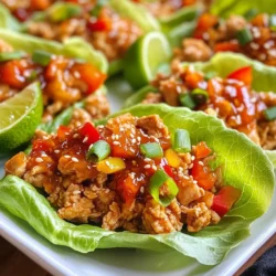 Für die Sriracha-Honig-Hühnchen-Lettuce-Wraps brauchst du: - 450 g gemahlenes Hühnchen - 3 Esslöffel Sriracha-Sauce - 2 Esslöffel Honig - 1 Esslöffel Sojasauce - 1 Esslöffel Sesamöl - 2 Knoblauchzehen, fein gehackt - 2,5 cm frischer Ingwer, gerieben - 1 rote Paprika, gewürfelt - 2 Frühlingszwiebeln, in Ringe geschnitten - 1 Kopf Butterschluss oder Eisbergsalat, Blätter getrennt - Sesamkörner zum Garnieren - Limettenscheiben zum Servieren Diese Zutaten sind frisch und lecker. Das gemahlene Hühnchen gibt dir eine zarte Basis. Sriracha und Honig bringen die perfekte Balance aus Schärfe und Süße. Sesamöl ist ein wichtiger Teil dieses Rezepts. Es hat einen nussigen Geschmack und passt gut zu den anderen Zutaten. Der frische Ingwer und die Knoblauchzehen sorgen für einen aromatischen Kick. Um die besten Ergebnisse zu erzielen, kaufe frisches Gemüse. Achte darauf, dass die Paprika knackig ist und die Frühlingszwiebeln leuchtend grün. Verwende auch frischen Ingwer und Knoblauch. Sie bringen mehr Geschmack in dein Gericht. {{ingredient_image_2}} Erhitze zuerst das Sesamöl in einer großen Pfanne bei mittlerer Hitze. Füge die fein gehackten Knoblauchzehen und den geriebenen Ingwer hinzu. Brate sie etwa eine Minute lang, bis sie gut duften. Dann gib das gemahlene Hühnchen in die Pfanne. Zerbrich es mit einem Holzlöffel und brate es 5-7 Minuten lang an. Es sollte schön gebräunt und durchgegart sein. Jetzt ist es Zeit für die rote Paprika! Rühre sie unter das Hühnchen und lasse sie 2-3 Minuten mitgaren. Die Paprika wird weich und bunt. In einer kleinen Schüssel mische die Sriracha-Sauce, den Honig und die Sojasauce gut. Gieße diese Mischung über das Hühnchen und die Paprika. Rühre alles gut um und koche es weitere 2 Minuten. So wird alles heiß und lecker. Nehme die Pfanne vom Herd und hebe die geschnittenen Frühlingszwiebeln vorsichtig unter die Mischung. Jetzt kommt der spaßige Teil! Löffle die Hühnchenmischung in die Salatblätter. Falte sie wie ein Wrap. Garniere die Wraps mit Sesamkörnern. Serviere sie mit Limettenscheiben an der Seite. Drücke etwas Limette über die Wraps für extra Frische. Das Kochen bei der richtigen Temperatur ist wichtig. Du willst das Hühnchen gleichmäßig garen. Nutze mittlere Hitze, um das Fleisch schön zu bräunen. Zu hohe Hitze kann das Hühnchen außen verbrennen und innen roh lassen. Wenn du das Sesamöl hinzufügst, warte, bis es heiß ist. Das sorgt für einen tollen Geschmack. Die Sriracha-Mischung ist flexibel. Du kannst die Schärfe anpassen. Magst du es milder? Dann reduziere die Sriracha. Füge mehr Honig hinzu, um die Schärfe auszugleichen. Du kannst auch andere Saucen mischen, wie Erdnusssauce oder BBQ-Sauce. Experimentiere mit verschiedenen Kombinationen, um deinen eigenen Geschmack zu finden. Die Wraps schmecken toll mit verschiedenen Beilagen. Probiere Gemüse-Sticks oder einen frischen Salat. Reis oder Quinoa passen auch gut dazu. Wenn du es knusprig magst, sind Tortilla-Chips eine tolle Option. Du kannst sogar einen Dip aus Joghurt und Kräutern dazu anbieten. Diese Beilagen machen dein Essen noch besser! Pro Tipps Hühnchen gut anbraten: Achten Sie darauf, das gemahlene Hühnchen gut anzubraten, bis es schön gebräunt ist, um einen intensiven Geschmack zu erzielen. Würze anpassen: Passen Sie die Menge an Sriracha und Honig nach Ihrem persönlichen Geschmack an. Mögen Sie es schärfer? Fügen Sie mehr Sriracha hinzu! Frische Zutaten: Verwenden Sie frische Zutaten wie frischen Ingwer und Knoblauch für ein intensiveres Aroma und bessere Textur in Ihrem Gericht. Wraps kreativ füllen: Experimentieren Sie mit zusätzlichen Zutaten wie Avocado oder Karottenstreifen, um die Wraps noch bunter und schmackhafter zu machen. {{image_4}} Du kannst diese Wraps leicht vegetarisch machen. Tausche das Hühnchen gegen gehackte Pilze oder Tofu aus. Diese Zutaten nehmen die Gewürze gut auf. Brate sie genau wie das Hühnchen an. Du kannst auch Kichererbsen verwenden, um mehr Protein hinzuzufügen. Das macht die Wraps lecker und nahrhaft. Wenn du glutenfrei isst, achte darauf, eine glutenfreie Sojasauce zu wählen. Sie bietet den gleichen Geschmack, ohne Gluten zu enthalten. Verwende auch frische Salatblätter als Wraps. Sie sind von Natur aus glutenfrei und sehr knackig. So genießt du die Wraps ohne Bedenken. Du kannst auch anderes Fleisch verwenden. Hackfleisch aus Rind oder Pute passt gut. Marinierte Garnelen können eine schmackhafte Wahl sein. Wenn du eine pflanzliche Option suchst, probiere Linsen oder schwarze Bohnen. Diese Varianten sind nahrhaft und machen das Gericht interessant. Um die Reste der Sriracha-Honig-Hühnchen-Wraps gut zu lagern, benutze einen luftdichten Behälter. Achte darauf, die Wraps getrennt von den Salatblättern zu lagern. So bleiben die Blätter frisch und knackig. Du kannst die Hühnchenfüllung auch in einem separaten Behälter aufbewahren. Stelle sicher, dass alles gut abgekühlt ist, bevor du es in den Kühlschrank stellst. Die Sriracha-Honig-Hühnchen-Wraps bleiben im Kühlschrank etwa 3 Tage frisch. Nach dieser Zeit können sie an Geschmack verlieren. Wenn du die Füllung ohne die Salatblätter lagerst, hält sie sich ein paar Tage länger. Achte darauf, immer auf den Geruch und die Textur zu achten, um sicherzustellen, dass das Essen noch gut ist. Um die Hühnchenfüllung wieder aufzuwärmen, kannst du eine Pfanne oder die Mikrowelle benutzen. In der Pfanne erhitzt du die Füllung bei mittlerer Hitze. Rühre dabei um, damit sie gleichmäßig warm wird. In der Mikrowelle solltest du die Füllung in kurzen Intervallen von 30 Sekunden erhitzen und zwischendurch umrühren. Die Salatblätter solltest du frisch verwenden, um den besten Geschmack zu erhalten. Sriracha-Sauce hat eine mittlere Schärfe. Der Hauptgeschmack ist süß und würzig. In diesen Wraps vermischt sich die Schärfe mit der Süße des Honigs. Wenn du es milder magst, kannst du weniger Sriracha verwenden. Du kannst auch einen anderen milden Chili-Dip nutzen. Ja, du kannst Sriracha ersetzen. Verwende eine milde Chili-Sauce oder eine Mischung aus Ketchup und scharfen Gewürzen. Eine andere Option ist, eine scharfe asiatische Sauce zu verwenden. Achte darauf, den Geschmack anzupassen, damit die Wraps lecker bleiben. Ja, du kannst die Füllung im Voraus machen. Lagere sie in einem luftdichten Behälter im Kühlschrank. Die Salatblätter solltest du frisch halten. Serviere die Wraps am besten frisch, um die Knackigkeit der Blätter zu genießen. Sriracha-Honig-Hühnchen ist ein köstliches und einfaches Gericht. Wir haben die Hauptzutaten, Gewürze und frische Tipps besprochen. Die Schritt-für-Schritt-Anleitung zeigt, wie man die Wraps zubereitet. Außerdem gab es hilfreiche Tipps zur richtigen Temperatur und interessanten Variationen. Denke an die Aufbewahrungstipps, um Reste zu genießen. Mit diesen Infos kannst du deine Küche aufpeppen. Probiere es aus und genieße dein leckeres Essen!