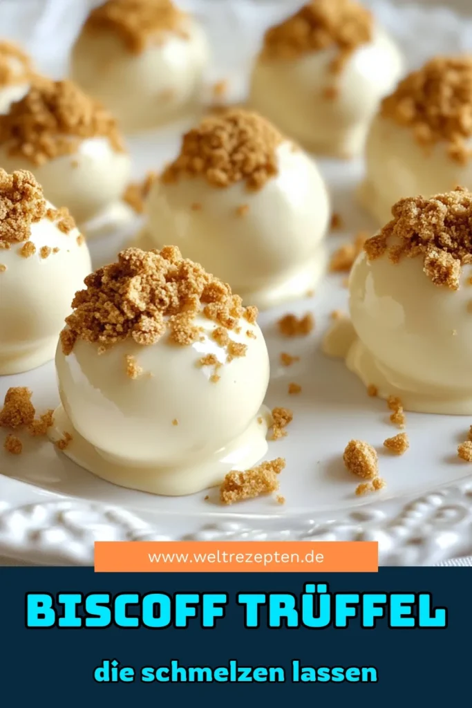 Entdecke das köstliche Biscoff Trüffel Rezept! Diese Biscoff Cheesecake Truffles sind einfache Dessertrezepte, die du unbedingt ausprobieren musst. Frischkäse Trüffel selber machen war noch nie so einfach – mit zerbröselten Biscoff-Keksen und einer cremigen Füllung. Umhüllt von weißer Schokolade sind sie der perfekte süße Snack. Speichere das Rezept für später und verwöhne deine Gäste! #BiscoffTrüffel #DessertRezepte #EinfacheRezepte #Leckereien