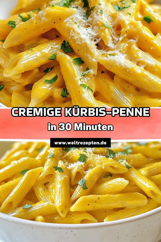 Entdecke unser cremiges Kürbis-Penne Rezept für ein einzigartiges vegetarisches Pasta-Gericht! Die Kombination aus zartem Kürbis und cremiger Kokosmilch macht dieses einfache Kürbisgericht zu einem echten Genuss. Ideal für alle, die köstliche Kürbis Pasta Gerichte lieben. Lass dich von diesem Rezept inspirieren und teile es mit Freunden! Probiere es aus und genieße! #KürbisPastaRezept #CremigeKürbisPenne #EinfacheKürbisgerichte #VegetarischePastaGerichte